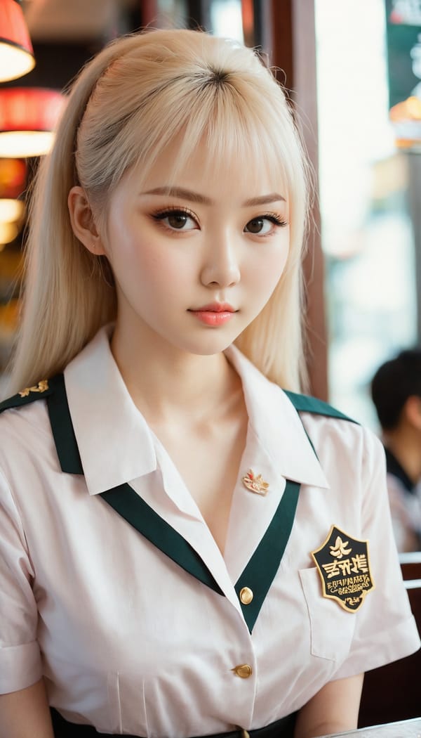 Tags: 21872187, SDXL
{"3": {"inputs": {"seed": 613649398401884, "steps": 64, "cfg": 6.3, "sampler_name": "dpmpp_2m", "scheduler": "karras", "denoise": 1.0, "model": ["27", 0], "positive": ["6", 0], "negative": ["7", 0], "latent_image": ["5", 0]}, "class_type": "KSampler"}, "4": {"inputs": {"ckpt_name": "juggernautxl.safetensors"}, "class_type": "CheckpointLoaderSimple"}, "5": {"inputs": {"width": 768, "height": 1344, "batch_size": 1}, "class_type": "EmptyLatentImage"}, "6": {"inputs": {"text": "19 year old girl, (russian:1.14), (japanese:1.00), (korean:1.05), (beautiful eyes:0.98), (pale skin:1.08), (seductive pose:1.11), (idol:0.97), (cute:0.98), (blush:1.09), (double eyelids:1.06), (sexy lips:0.96), (temptress:0.98), (eyelashes:1.12), (slim:1.08), (in a seductive pose:1.13), (large perky breasts:1.12), (cleavage:1.09), (thigh gap:1.09), (a waitress in uniform:1.14) working at a restaurant, (portra:1.03), (skin fuzz:1.02), (RAW:1.07), (candid cinema:1.08), (detailed skin:1.04), (film:1.08), (soft lighting:1.05), (textured skin:1.04), (natural looking skin:1.06)", "clip": ["27", 1]}, "class_type": "CLIPTextEncode"}, "7": {"inputs": {"text": "(worst quality:1.14), (open mouth:1.05), (bad hands:1.09), (twisted:1.06), (watermark:1.12), (distorted:1.07), (low resolution:1.05)", "clip": ["27", 1]}, "class_type": "CLIPTextEncode"}, "8": {"inputs": {"samples": ["3", 0], "vae": ["4", 2]}, "class_type": "VAEDecode"}, "25": {"inputs": {"lora_name": "nudify_xl.safetensors", "strength_model": 0.27, "strength_clip": 0.26, "model": ["4", 0], "clip": ["4", 1]}, "class_type": "LoraLoader"}, "26": {"inputs": {"lora_name": "shirtlift_SDXL_v2.safetensors", "strength_model": 0.04, "strength_clip": 0.0, "model": ["25", 0], "clip": ["25", 1]}, "class_type": "LoraLoader"}, "27": {"inputs": {"lora_name": "PerfectEyesXL.safetensors", "strength_model": 0.19, "strength_clip": 0.08, "model": ["26", 0], "clip": ["26", 1]}, "class_type": "LoraLoader"}, "30": {"inputs": {"model_name": "4x_NMKD-Superscale-SP_178000_G.pth"}, "class_type": "UpscaleModelLoader"}, "31": {"inputs": {"upscale_model": ["30", 0], "image": ["8", 0]}, "class_type": "ImageUpscaleWithModel"}, "32": {"inputs": {"upscale_method": "lanczos", "scale_by": 0.5, "image": ["31", 0]}, "class_type": "ImageScaleBy"}, "33": {"inputs": {"pixels": ["32", 0], "vae": ["4", 2]}, "class_type": "VAEEncode"}, "34": {"inputs": {"seed": 613649398401884, "steps": 64, "cfg": 6.3, "sampler_name": "dpmpp_2m", "scheduler": "karras", "denoise": 0.3, "model": ["27", 0], "positive": ["6", 0], "negative": ["7", 0], "latent_image": ["33", 0]}, "class_type": "KSampler"}, "36": {"inputs": {"samples": ["34", 0], "vae": ["4", 2]}, "class_type": "VAEDecode"}, "39": {"inputs": {"filename_prefix": "comfyapi-1733135103039", "images": ["36", 0]}, "class_type": "SaveImage"}}