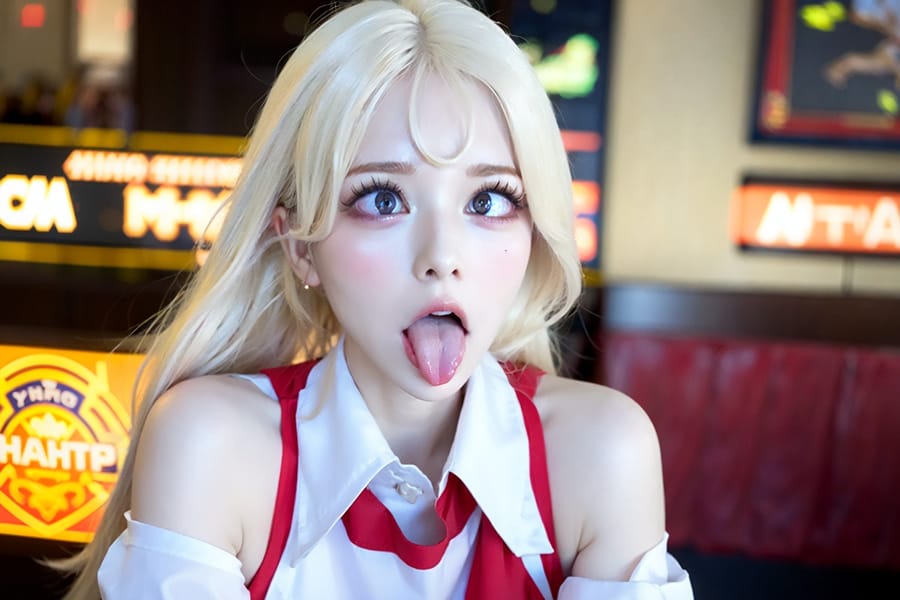 Tags: 21872187
<lora:JapaneseDollLikeness_v15:0.76>, <lora:YaeMiko_Test:0.57>, (russian:0.95), (ukrainian:1.08), (waitress wearing uniform:1.01), restaurant, <lora:ahegao-x-v4:0.80>, ahegao face, pleasure, extremely detailed eyes, extremely detailed face, (photorealistic:0.92), sexy lips, seductive smile, double eyelids, eyelashes, pale skin, perky breasts, RAW, hyper realistic, tall, delicate and beautiful girl, 1girl, (stunningly attractive:0.92)
Negative prompt: drawings, sketches, paintings, disfigured, (worst quality:2.10)
Steps: 64, Sampler: DPM++ 2M Karras, CFG scale: 7.19, Seed: 522709022, Size: 768x512, Model hash: fc2511737a, Model: chilloutmix_NiPrunedFp32Fix, Seed resize from: -1x-1, Denoising strength: 0.4, Version: v1.2.1, Hires upscale: 2.0, Hires steps: 16, Hires upscaler: ESRGAN_4x