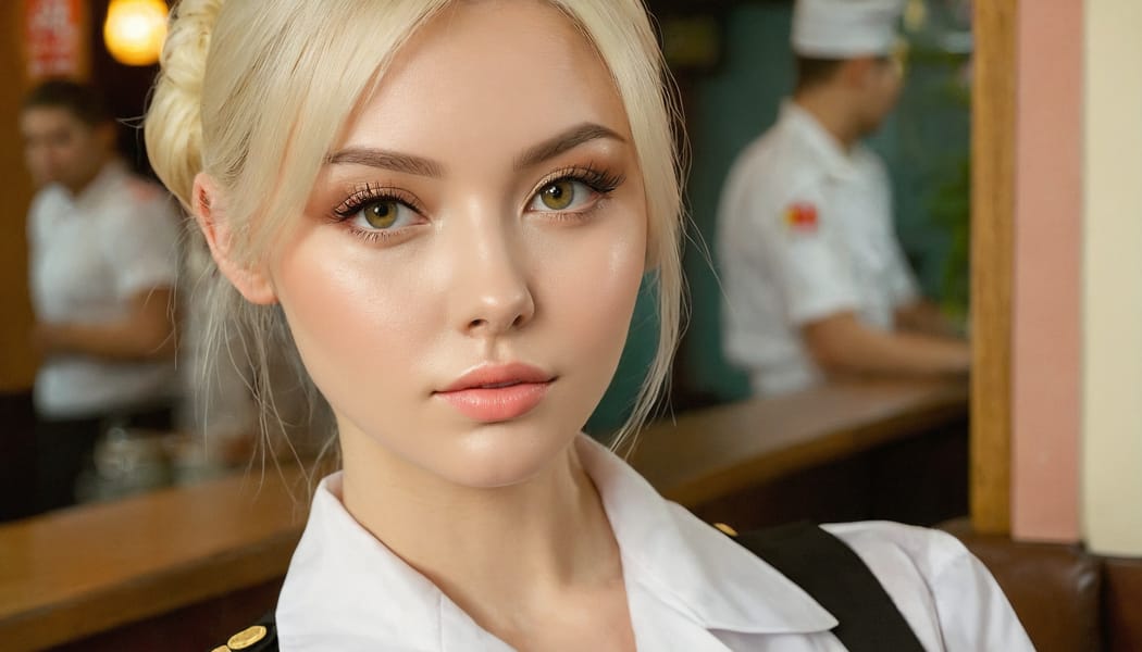 Tags: 21872187, SDXL
{"3": {"inputs": {"seed": 293009883405279, "steps": 32, "cfg": 5.21, "sampler_name": "dpmpp_2m", "scheduler": "karras", "denoise": 1.0, "model": ["27", 0], "positive": ["6", 0], "negative": ["7", 0], "latent_image": ["5", 0]}, "class_type": "KSampler"}, "4": {"inputs": {"ckpt_name": "juggernautxl.safetensors"}, "class_type": "CheckpointLoaderSimple"}, "5": {"inputs": {"width": 1344, "height": 768, "batch_size": 1}, "class_type": "EmptyLatentImage"}, "6": {"inputs": {"text": "27 year old girl, (ukrainian:1.12), (sexy lips:1.00), (temptress:1.03), (double eyelids:1.00), (eyelashes:0.97), (cute:1.07), (beautiful eyes:1.09), (seductive pose:1.14), (detailed face:1.10), (blush:0.97), (pale skin:1.02), (slim:1.01), (seductive facial expression:1.01), (idol:1.14), (on all fours:1.04), (spreading ass cheeks:1.12), (from behind:0.99), (backboob:0.97), (a waitress in uniform:1.07) working at a restaurant, (candid cinema:1.08), (film:1.04), (portra:1.09), (soft lighting:1.00), (detailed skin:1.01), (textured skin:1.02), (RAW:1.06), (skin fuzz:1.00), (natural looking skin:1.06)", "clip": ["27", 1]}, "class_type": "CLIPTextEncode"}, "7": {"inputs": {"text": "(twisted:1.14), (distorted:1.14), (watermark:1.10), (low resolution:1.14), (worst quality:1.14), (open mouth:1.05), (bad hands:1.11)", "clip": ["27", 1]}, "class_type": "CLIPTextEncode"}, "8": {"inputs": {"samples": ["3", 0], "vae": ["4", 2]}, "class_type": "VAEDecode"}, "25": {"inputs": {"lora_name": "nudify_xl.safetensors", "strength_model": 0.25, "strength_clip": 0.21, "model": ["4", 0], "clip": ["4", 1]}, "class_type": "LoraLoader"}, "26": {"inputs": {"lora_name": "shirtlift_SDXL_v2.safetensors", "strength_model": 0.13, "strength_clip": 0.07, "model": ["25", 0], "clip": ["25", 1]}, "class_type": "LoraLoader"}, "27": {"inputs": {"lora_name": "PerfectEyesXL.safetensors", "strength_model": 0.06, "strength_clip": 0.08, "model": ["26", 0], "clip": ["26", 1]}, "class_type": "LoraLoader"}, "30": {"inputs": {"model_name": "4x_NMKD-Superscale-SP_178000_G.pth"}, "class_type": "UpscaleModelLoader"}, "31": {"inputs": {"upscale_model": ["30", 0], "image": ["8", 0]}, "class_type": "ImageUpscaleWithModel"}, "32": {"inputs": {"upscale_method": "lanczos", "scale_by": 0.5, "image": ["31", 0]}, "class_type": "ImageScaleBy"}, "33": {"inputs": {"pixels": ["32", 0], "vae": ["4", 2]}, "class_type": "VAEEncode"}, "34": {"inputs": {"seed": 293009883405279, "steps": 32, "cfg": 5.21, "sampler_name": "dpmpp_2m", "scheduler": "karras", "denoise": 0.3, "model": ["27", 0], "positive": ["6", 0], "negative": ["7", 0], "latent_image": ["33", 0]}, "class_type": "KSampler"}, "36": {"inputs": {"samples": ["34", 0], "vae": ["4", 2]}, "class_type": "VAEDecode"}, "39": {"inputs": {"filename_prefix": "comfyapi-1714746069897", "images": ["36", 0]}, "class_type": "SaveImage"}}