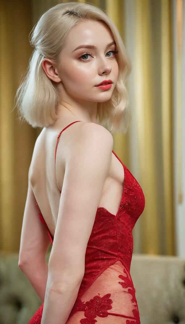 Tags: 21872187, SDXL
{"3": {"inputs": {"seed": 689686404970548, "steps": 32, "cfg": 7.0, "sampler_name": "dpmpp_2m", "scheduler": "karras", "denoise": 1.0, "model": ["27", 0], "positive": ["6", 0], "negative": ["7", 0], "latent_image": ["5", 0]}, "class_type": "KSampler"}, "4": {"inputs": {"ckpt_name": "juggernautxl.safetensors"}, "class_type": "CheckpointLoaderSimple"}, "5": {"inputs": {"width": 768, "height": 1344, "batch_size": 1}, "class_type": "EmptyLatentImage"}, "6": {"inputs": {"text": "25 year old girl, (irish:1.10), (ukrainian:1.10), (pale skin:1.10), (slim:1.05), (blush:0.98), (cute:1.03), (seductive facial expression:1.14), (seductive pose:0.96), (sexy lips:0.97), (beautiful eyes:1.00), (idol:1.07), (temptress:1.12), (double eyelids:1.10), (detailed face:0.98), (eyelashes:1.10), (perky ass:1.01), (exposed ass:1.04), (looking back:1.12), (sexy ass:1.04), (thigh gap:1.11), (wearing a low-cut red dress:0.96) at a ballroom, (textured skin:1.05), (portra:1.00), (skin fuzz:1.08), (candid cinema:1.09), (soft lighting:1.00), (natural looking skin:1.05), (film:1.07), (detailed skin:1.04), (RAW:1.06)", "clip": ["27", 1]}, "class_type": "CLIPTextEncode"}, "7": {"inputs": {"text": "(distorted:1.10), (low resolution:1.06), (open mouth:1.06), (bad hands:1.12), (watermark:1.09), (worst quality:1.05), (twisted:1.09)", "clip": ["27", 1]}, "class_type": "CLIPTextEncode"}, "8": {"inputs": {"samples": ["3", 0], "vae": ["4", 2]}, "class_type": "VAEDecode"}, "25": {"inputs": {"lora_name": "nudify_xl.safetensors", "strength_model": 0.23, "strength_clip": 0.04, "model": ["4", 0], "clip": ["4", 1]}, "class_type": "LoraLoader"}, "26": {"inputs": {"lora_name": "shirtlift_SDXL_v2.safetensors", "strength_model": 0.15, "strength_clip": 0.1, "model": ["25", 0], "clip": ["25", 1]}, "class_type": "LoraLoader"}, "27": {"inputs": {"lora_name": "PerfectEyesXL.safetensors", "strength_model": 0.03, "strength_clip": 0.01, "model": ["26", 0], "clip": ["26", 1]}, "class_type": "LoraLoader"}, "30": {"inputs": {"model_name": "4x_NMKD-Superscale-SP_178000_G.pth"}, "class_type": "UpscaleModelLoader"}, "31": {"inputs": {"upscale_model": ["30", 0], "image": ["8", 0]}, "class_type": "ImageUpscaleWithModel"}, "32": {"inputs": {"upscale_method": "lanczos", "scale_by": 0.5, "image": ["31", 0]}, "class_type": "ImageScaleBy"}, "33": {"inputs": {"pixels": ["32", 0], "vae": ["4", 2]}, "class_type": "VAEEncode"}, "34": {"inputs": {"seed": 689686404970548, "steps": 32, "cfg": 7.0, "sampler_name": "dpmpp_2m", "scheduler": "karras", "denoise": 0.3, "model": ["27", 0], "positive": ["6", 0], "negative": ["7", 0], "latent_image": ["33", 0]}, "class_type": "KSampler"}, "36": {"inputs": {"samples": ["34", 0], "vae": ["4", 2]}, "class_type": "VAEDecode"}, "39": {"inputs": {"filename_prefix": "comfyapi-1725235853807", "images": ["36", 0]}, "class_type": "SaveImage"}}