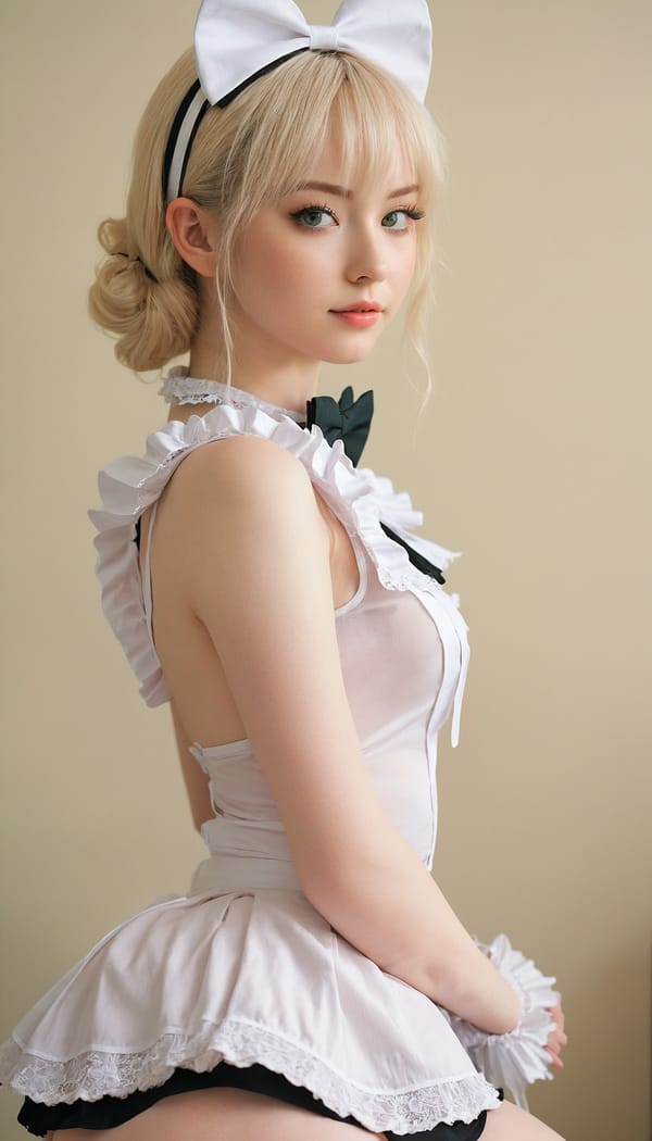 Tags: 21872187, SDXL
{"3": {"inputs": {"seed": 991006825868161, "steps": 32, "cfg": 6.43, "sampler_name": "dpmpp_2m", "scheduler": "karras", "denoise": 1.0, "model": ["27", 0], "positive": ["6", 0], "negative": ["7", 0], "latent_image": ["5", 0]}, "class_type": "KSampler"}, "4": {"inputs": {"ckpt_name": "juggernautxl.safetensors"}, "class_type": "CheckpointLoaderSimple"}, "5": {"inputs": {"width": 768, "height": 1344, "batch_size": 1}, "class_type": "EmptyLatentImage"}, "6": {"inputs": {"text": "25 year old girl, (irish:1.13), (idol:1.01), (blush:1.09), (seductive pose:1.13), (seductive facial expression:1.13), (slim:1.00), (beautiful eyes:0.95), (double eyelids:0.96), (pale skin:0.97), (detailed face:0.99), (sexy lips:1.04), (eyelashes:1.02), (cute:0.96), (on all fours:1.05), (spreading ass cheeks:1.02), (from behind:1.14), (backboob:1.02), in a (skimpy maid costume:1.13) working at a maid cafe, choker, bowtie, headband, pleated skirt, (textured skin:1.08), (film:1.09), (natural looking skin:1.04), (candid cinema:1.01), (soft lighting:1.00), (portra:1.06), (detailed skin:1.02), (skin fuzz:1.04), (RAW:1.02)", "clip": ["27", 1]}, "class_type": "CLIPTextEncode"}, "7": {"inputs": {"text": "(worst quality:1.05), (watermark:1.05), (twisted:1.05), (open mouth:1.10), (bad hands:1.05), (distorted:1.07), (low resolution:1.07)", "clip": ["27", 1]}, "class_type": "CLIPTextEncode"}, "8": {"inputs": {"samples": ["3", 0], "vae": ["4", 2]}, "class_type": "VAEDecode"}, "25": {"inputs": {"lora_name": "nudify_xl.safetensors", "strength_model": 0.21, "strength_clip": 0.28, "model": ["4", 0], "clip": ["4", 1]}, "class_type": "LoraLoader"}, "26": {"inputs": {"lora_name": "shirtlift_SDXL_v2.safetensors", "strength_model": 0.02, "strength_clip": 0.18, "model": ["25", 0], "clip": ["25", 1]}, "class_type": "LoraLoader"}, "27": {"inputs": {"lora_name": "PerfectEyesXL.safetensors", "strength_model": 0.1, "strength_clip": 0.1, "model": ["26", 0], "clip": ["26", 1]}, "class_type": "LoraLoader"}, "30": {"inputs": {"model_name": "4x_NMKD-Superscale-SP_178000_G.pth"}, "class_type": "UpscaleModelLoader"}, "31": {"inputs": {"upscale_model": ["30", 0], "image": ["8", 0]}, "class_type": "ImageUpscaleWithModel"}, "32": {"inputs": {"upscale_method": "lanczos", "scale_by": 0.5, "image": ["31", 0]}, "class_type": "ImageScaleBy"}, "33": {"inputs": {"pixels": ["32", 0], "vae": ["4", 2]}, "class_type": "VAEEncode"}, "34": {"inputs": {"seed": 991006825868161, "steps": 32, "cfg": 6.43, "sampler_name": "dpmpp_2m", "scheduler": "karras", "denoise": 0.3, "model": ["27", 0], "positive": ["6", 0], "negative": ["7", 0], "latent_image": ["33", 0]}, "class_type": "KSampler"}, "36": {"inputs": {"samples": ["34", 0], "vae": ["4", 2]}, "class_type": "VAEDecode"}, "39": {"inputs": {"filename_prefix": "comfyapi-1718699188777", "images": ["36", 0]}, "class_type": "SaveImage"}}