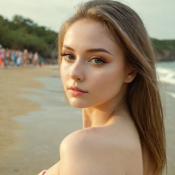 Tags: 21872187, SDXL
{"3": {"inputs": {"seed": 679183281517345, "steps": 32, "cfg": 5.76, "sampler_name": "dpmpp_2m", "scheduler": "karras", "denoise": 1.0, "model": ["27", 0], "positive": ["6", 0], "negative": ["7", 0], "latent_image": ["5", 0]}, "class_type": "KSampler"}, "4": {"inputs": {"ckpt_name": "juggernautxl.safetensors"}, "class_type": "CheckpointLoaderSimple"}, "5": {"inputs": {"width": 1024, "height": 1024, "batch_size": 1}, "class_type": "EmptyLatentImage"}, "6": {"inputs": {"text": "27 year old girl, (ukrainian:1.07), (blush:1.02), (cute:1.03), (seductive facial expression:0.97), (beautiful eyes:0.97), (eyelashes:1.08), (sexy lips:0.95), (double eyelids:1.06), (slim:1.01), (seductive pose:1.10), (detailed face:1.12), (pale skin:1.07), (temptress:1.02), (idol:1.01), (perky ass:0.99), (exposed ass:0.98), (looking back:1.12), (sexy ass:1.01), (thigh gap:1.02), wearing (bikini:0.96) at a beach, (soft lighting:1.01), (RAW:1.00), (film:1.09), (detailed skin:1.03), (portra:1.07), (textured skin:1.01), (candid cinema:1.09), (skin fuzz:1.01), (natural looking skin:1.08)", "clip": ["27", 1]}, "class_type": "CLIPTextEncode"}, "7": {"inputs": {"text": "(low resolution:1.12), (watermark:1.12), (worst quality:1.05), (open mouth:1.13), (bad hands:1.11), (twisted:1.05), (distorted:1.09)", "clip": ["27", 1]}, "class_type": "CLIPTextEncode"}, "8": {"inputs": {"samples": ["3", 0], "vae": ["4", 2]}, "class_type": "VAEDecode"}, "25": {"inputs": {"lora_name": "nudify_xl.safetensors", "strength_model": 0.12, "strength_clip": 0.14, "model": ["4", 0], "clip": ["4", 1]}, "class_type": "LoraLoader"}, "26": {"inputs": {"lora_name": "shirtlift_SDXL_v2.safetensors", "strength_model": 0.07, "strength_clip": 0.0, "model": ["25", 0], "clip": ["25", 1]}, "class_type": "LoraLoader"}, "27": {"inputs": {"lora_name": "PerfectEyesXL.safetensors", "strength_model": 0.09, "strength_clip": 0.09, "model": ["26", 0], "clip": ["26", 1]}, "class_type": "LoraLoader"}, "30": {"inputs": {"model_name": "4x_NMKD-Superscale-SP_178000_G.pth"}, "class_type": "UpscaleModelLoader"}, "31": {"inputs": {"upscale_model": ["30", 0], "image": ["8", 0]}, "class_type": "ImageUpscaleWithModel"}, "32": {"inputs": {"upscale_method": "lanczos", "scale_by": 0.5, "image": ["31", 0]}, "class_type": "ImageScaleBy"}, "33": {"inputs": {"pixels": ["32", 0], "vae": ["4", 2]}, "class_type": "VAEEncode"}, "34": {"inputs": {"seed": 679183281517345, "steps": 32, "cfg": 5.76, "sampler_name": "dpmpp_2m", "scheduler": "karras", "denoise": 0.3, "model": ["27", 0], "positive": ["6", 0], "negative": ["7", 0], "latent_image": ["33", 0]}, "class_type": "KSampler"}, "36": {"inputs": {"samples": ["34", 0], "vae": ["4", 2]}, "class_type": "VAEDecode"}, "39": {"inputs": {"filename_prefix": "comfyapi-1732122411959", "images": ["36", 0]}, "class_type": "SaveImage"}}