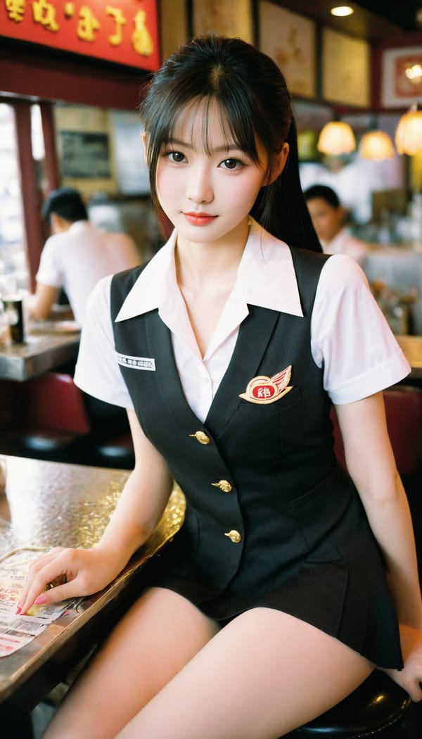 Tags: 21872187, SDXL
{"3": {"inputs": {"seed": 659808607731666, "steps": 64, "cfg": 7.32, "sampler_name": "dpmpp_2m", "scheduler": "karras", "denoise": 1.0, "model": ["27", 0], "positive": ["6", 0], "negative": ["7", 0], "latent_image": ["5", 0]}, "class_type": "KSampler"}, "4": {"inputs": {"ckpt_name": "helloworldxl.safetensors"}, "class_type": "CheckpointLoaderSimple"}, "5": {"inputs": {"width": 768, "height": 1344, "batch_size": 1}, "class_type": "EmptyLatentImage"}, "6": {"inputs": {"text": "18 year old girl, (taiwanese:1.13), (seductive pose:1.05), (double eyelids:1.04), (seductive facial expression:1.02), (temptress:0.99), (sexy lips:0.97), (eyelashes:1.00), (idol:1.12), (blush:1.11), (detailed face:1.09), (slim:1.02), (cute:1.02), (pale skin:1.04), (in a seductive pose:0.96), (large perky breasts:1.07), (cleavage:1.03), (thigh gap:1.01), (a waitress in uniform:1.12) working at a restaurant, (textured skin:1.08), (natural looking skin:1.04), (candid cinema:1.09), (RAW:1.07), (portra:1.09), (film:1.08), (skin fuzz:1.02), (soft lighting:1.01), (detailed skin:1.07)", "clip": ["27", 1]}, "class_type": "CLIPTextEncode"}, "7": {"inputs": {"text": "(twisted:1.12), (low resolution:1.09), (distorted:1.13), (bad hands:1.06), (worst quality:1.14), (open mouth:1.09), (watermark:1.08)", "clip": ["27", 1]}, "class_type": "CLIPTextEncode"}, "8": {"inputs": {"samples": ["3", 0], "vae": ["4", 2]}, "class_type": "VAEDecode"}, "25": {"inputs": {"lora_name": "nudify_xl.safetensors", "strength_model": 0.15, "strength_clip": 0.1, "model": ["4", 0], "clip": ["4", 1]}, "class_type": "LoraLoader"}, "26": {"inputs": {"lora_name": "shirtlift_SDXL_v2.safetensors", "strength_model": 0.01, "strength_clip": 0.19, "model": ["25", 0], "clip": ["25", 1]}, "class_type": "LoraLoader"}, "27": {"inputs": {"lora_name": "PerfectEyesXL.safetensors", "strength_model": 0.15, "strength_clip": 0.08, "model": ["26", 0], "clip": ["26", 1]}, "class_type": "LoraLoader"}, "30": {"inputs": {"model_name": "4x_NMKD-Superscale-SP_178000_G.pth"}, "class_type": "UpscaleModelLoader"}, "31": {"inputs": {"upscale_model": ["30", 0], "image": ["8", 0]}, "class_type": "ImageUpscaleWithModel"}, "32": {"inputs": {"upscale_method": "lanczos", "scale_by": 0.5, "image": ["31", 0]}, "class_type": "ImageScaleBy"}, "33": {"inputs": {"pixels": ["32", 0], "vae": ["4", 2]}, "class_type": "VAEEncode"}, "34": {"inputs": {"seed": 659808607731666, "steps": 64, "cfg": 7.32, "sampler_name": "dpmpp_2m", "scheduler": "karras", "denoise": 0.3, "model": ["27", 0], "positive": ["6", 0], "negative": ["7", 0], "latent_image": ["33", 0]}, "class_type": "KSampler"}, "36": {"inputs": {"samples": ["34", 0], "vae": ["4", 2]}, "class_type": "VAEDecode"}, "39": {"inputs": {"filename_prefix": "comfyapi-1726259418756", "images": ["36", 0]}, "class_type": "SaveImage"}}