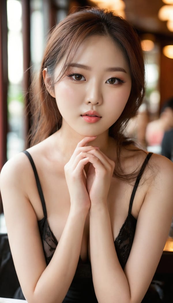 Tags: 21872187, SDXL
{"3": {"inputs": {"seed": 437396244682755, "steps": 32, "cfg": 5.32, "sampler_name": "dpmpp_2m", "scheduler": "karras", "denoise": 1.0, "model": ["27", 0], "positive": ["6", 0], "negative": ["7", 0], "latent_image": ["5", 0]}, "class_type": "KSampler"}, "4": {"inputs": {"ckpt_name": "juggernautxl.safetensors"}, "class_type": "CheckpointLoaderSimple"}, "5": {"inputs": {"width": 768, "height": 1344, "batch_size": 1}, "class_type": "EmptyLatentImage"}, "6": {"inputs": {"text": "22 year old girl, (korean:1.10), (seductive pose:1.00), (eyelashes:0.96), (beautiful eyes:0.98), (double eyelids:1.07), (detailed face:1.04), (blush:1.00), (pale skin:0.97), (temptress:1.00), (cute:1.07), (sexy lips:1.06), (idol:1.05), (seductive facial expression:1.08), (slim:1.03), (in a seductive pose:0.96), (large perky breasts:1.11), (cleavage:1.12), (thigh gap:1.02), (wearing a little black dress:0.97) at a fine dining restaurant, (film:1.07), (portra:1.00), (soft lighting:1.05), (natural looking skin:1.03), (candid cinema:1.03), (detailed skin:1.00), (skin fuzz:1.07), (textured skin:1.00), (RAW:1.03)", "clip": ["27", 1]}, "class_type": "CLIPTextEncode"}, "7": {"inputs": {"text": "(bad hands:1.08), (worst quality:1.11), (distorted:1.07), (twisted:1.14), (watermark:1.12), (low resolution:1.11)", "clip": ["27", 1]}, "class_type": "CLIPTextEncode"}, "8": {"inputs": {"samples": ["3", 0], "vae": ["4", 2]}, "class_type": "VAEDecode"}, "25": {"inputs": {"lora_name": "nudify_xl.safetensors", "strength_model": 0.34, "strength_clip": 0.16, "model": ["4", 0], "clip": ["4", 1]}, "class_type": "LoraLoader"}, "26": {"inputs": {"lora_name": "shirtlift_SDXL_v2.safetensors", "strength_model": 0.14, "strength_clip": 0.07, "model": ["25", 0], "clip": ["25", 1]}, "class_type": "LoraLoader"}, "27": {"inputs": {"lora_name": "PerfectEyesXL.safetensors", "strength_model": 0.14, "strength_clip": 0.19, "model": ["26", 0], "clip": ["26", 1]}, "class_type": "LoraLoader"}, "30": {"inputs": {"model_name": "4x_NMKD-Superscale-SP_178000_G.pth"}, "class_type": "UpscaleModelLoader"}, "31": {"inputs": {"upscale_model": ["30", 0], "image": ["8", 0]}, "class_type": "ImageUpscaleWithModel"}, "32": {"inputs": {"upscale_method": "lanczos", "scale_by": 0.5, "image": ["31", 0]}, "class_type": "ImageScaleBy"}, "33": {"inputs": {"pixels": ["32", 0], "vae": ["4", 2]}, "class_type": "VAEEncode"}, "34": {"inputs": {"seed": 437396244682755, "steps": 32, "cfg": 5.32, "sampler_name": "dpmpp_2m", "scheduler": "karras", "denoise": 0.3, "model": ["27", 0], "positive": ["6", 0], "negative": ["7", 0], "latent_image": ["33", 0]}, "class_type": "KSampler"}, "36": {"inputs": {"samples": ["34", 0], "vae": ["4", 2]}, "class_type": "VAEDecode"}, "39": {"inputs": {"filename_prefix": "comfyapi-1726197098714", "images": ["36", 0]}, "class_type": "SaveImage"}}