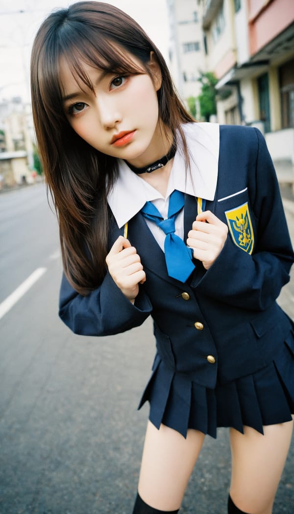 Tags: 21872187, SDXL
{"3": {"inputs": {"seed": 561867496718691, "steps": 32, "cfg": 7.57, "sampler_name": "dpmpp_2m", "scheduler": "karras", "denoise": 1.0, "model": ["27", 0], "positive": ["6", 0], "negative": ["7", 0], "latent_image": ["5", 0]}, "class_type": "KSampler"}, "4": {"inputs": {"ckpt_name": "helloworldxl.safetensors"}, "class_type": "CheckpointLoaderSimple"}, "5": {"inputs": {"width": 768, "height": 1344, "batch_size": 1}, "class_type": "EmptyLatentImage"}, "6": {"inputs": {"text": "25 year old girl, (japanese:1.00), (russian:1.11), (ukrainian:1.13), (beautiful eyes:1.07), (seductive facial expression:0.99), (idol:1.02), (seductive pose:1.02), (eyelashes:1.11), (double eyelids:0.97), (temptress:1.01), (slim:1.10), (cute:1.09), (pale skin:1.00), (blush:0.98), (detailed face:0.95), (sexy lips:1.13), (in a seductive pose:0.99), (large perky breasts:0.96), (cleavage:1.00), (thigh gap:0.97), (school uniform:1.06), choker, busy street, (portra:1.07), (film:1.01), (textured skin:1.06), (natural looking skin:1.03), (soft lighting:1.03), (RAW:1.03), (detailed skin:1.01), (candid cinema:1.06), (skin fuzz:1.08)", "clip": ["27", 1]}, "class_type": "CLIPTextEncode"}, "7": {"inputs": {"text": "(twisted:1.11), (watermark:1.08), (low resolution:1.08), (distorted:1.05), (worst quality:1.11), (open mouth:1.08), (bad hands:1.10)", "clip": ["27", 1]}, "class_type": "CLIPTextEncode"}, "8": {"inputs": {"samples": ["3", 0], "vae": ["4", 2]}, "class_type": "VAEDecode"}, "25": {"inputs": {"lora_name": "nudify_xl.safetensors", "strength_model": 0.06, "strength_clip": 0.02, "model": ["4", 0], "clip": ["4", 1]}, "class_type": "LoraLoader"}, "26": {"inputs": {"lora_name": "shirtlift_SDXL_v2.safetensors", "strength_model": 0.17, "strength_clip": 0.12, "model": ["25", 0], "clip": ["25", 1]}, "class_type": "LoraLoader"}, "27": {"inputs": {"lora_name": "PerfectEyesXL.safetensors", "strength_model": 0.08, "strength_clip": 0.04, "model": ["26", 0], "clip": ["26", 1]}, "class_type": "LoraLoader"}, "30": {"inputs": {"model_name": "4x_NMKD-Superscale-SP_178000_G.pth"}, "class_type": "UpscaleModelLoader"}, "31": {"inputs": {"upscale_model": ["30", 0], "image": ["8", 0]}, "class_type": "ImageUpscaleWithModel"}, "32": {"inputs": {"upscale_method": "lanczos", "scale_by": 0.5, "image": ["31", 0]}, "class_type": "ImageScaleBy"}, "33": {"inputs": {"pixels": ["32", 0], "vae": ["4", 2]}, "class_type": "VAEEncode"}, "34": {"inputs": {"seed": 561867496718691, "steps": 32, "cfg": 7.57, "sampler_name": "dpmpp_2m", "scheduler": "karras", "denoise": 0.3, "model": ["27", 0], "positive": ["6", 0], "negative": ["7", 0], "latent_image": ["33", 0]}, "class_type": "KSampler"}, "36": {"inputs": {"samples": ["34", 0], "vae": ["4", 2]}, "class_type": "VAEDecode"}, "39": {"inputs": {"filename_prefix": "comfyapi-1731563806866", "images": ["36", 0]}, "class_type": "SaveImage"}}