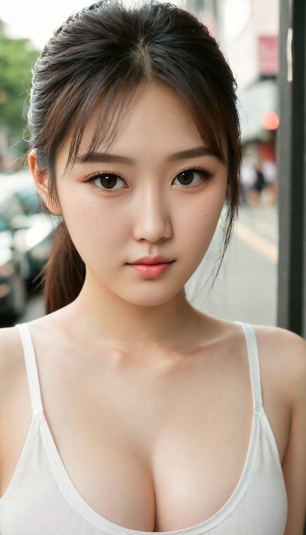 Tags: 21872187, SDXL
{"3": {"inputs": {"seed": 498781281345149, "steps": 32, "cfg": 7.49, "sampler_name": "dpmpp_2m", "scheduler": "karras", "denoise": 1.0, "model": ["27", 0], "positive": ["6", 0], "negative": ["7", 0], "latent_image": ["5", 0]}, "class_type": "KSampler"}, "4": {"inputs": {"ckpt_name": "juggernautXL_v8Rundiffusion.safetensors"}, "class_type": "CheckpointLoaderSimple"}, "5": {"inputs": {"width": 768, "height": 1344, "batch_size": 1}, "class_type": "EmptyLatentImage"}, "6": {"inputs": {"text": "18 year old girl, (korean:0.97), (ukrainian:0.95), (chinese:1.10), (detailed face:1.11), (blush:0.99), (beautiful eyes:0.96), (double eyelids:0.95), (seductive pose:1.03), (eyelashes:1.05), (idol:1.04), (cute:0.99), (sexy lips:0.98), (pale skin:1.04), (seductive facial expression:1.08), (temptress:1.12), (slim:1.02), (in a seductive pose:1.04), (large perky breasts:1.08), (cleavage:0.96), (thigh gap:1.00), (white tanktop:1.05), busy street, (film:1.09), (textured skin:1.06), (portra:1.08), (natural looking skin:1.05), (soft lighting:1.07), (RAW:1.07), (detailed skin:1.07), (skin fuzz:1.00), (candid cinema:1.06)", "clip": ["27", 1]}, "class_type": "CLIPTextEncode"}, "7": {"inputs": {"text": "(open mouth:1.10), (bad hands:1.10), (twisted:1.05), (low resolution:1.14), (distorted:1.14), (worst quality:1.12), (watermark:1.05)", "clip": ["27", 1]}, "class_type": "CLIPTextEncode"}, "8": {"inputs": {"samples": ["3", 0], "vae": ["4", 2]}, "class_type": "VAEDecode"}, "25": {"inputs": {"lora_name": "nudify_xl.safetensors", "strength_model": 0.32, "strength_clip": 0.39, "model": ["4", 0], "clip": ["4", 1]}, "class_type": "LoraLoader"}, "26": {"inputs": {"lora_name": "shirtlift_SDXL_v2.safetensors", "strength_model": 0.07, "strength_clip": 0.1, "model": ["25", 0], "clip": ["25", 1]}, "class_type": "LoraLoader"}, "27": {"inputs": {"lora_name": "PerfectEyesXL.safetensors", "strength_model": 0.15, "strength_clip": 0.13, "model": ["26", 0], "clip": ["26", 1]}, "class_type": "LoraLoader"}, "30": {"inputs": {"model_name": "4x_NMKD-Superscale-SP_178000_G.pth"}, "class_type": "UpscaleModelLoader"}, "31": {"inputs": {"upscale_model": ["30", 0], "image": ["8", 0]}, "class_type": "ImageUpscaleWithModel"}, "32": {"inputs": {"upscale_method": "lanczos", "scale_by": 0.5, "image": ["31", 0]}, "class_type": "ImageScaleBy"}, "33": {"inputs": {"pixels": ["32", 0], "vae": ["4", 2]}, "class_type": "VAEEncode"}, "34": {"inputs": {"seed": 498781281345149, "steps": 32, "cfg": 7.49, "sampler_name": "dpmpp_2m", "scheduler": "karras", "denoise": 0.3, "model": ["27", 0], "positive": ["6", 0], "negative": ["7", 0], "latent_image": ["33", 0]}, "class_type": "KSampler"}, "36": {"inputs": {"samples": ["34", 0], "vae": ["4", 2]}, "class_type": "VAEDecode"}, "39": {"inputs": {"filename_prefix": "comfyapi-1707384077964", "images": ["36", 0]}, "class_type": "SaveImage"}}