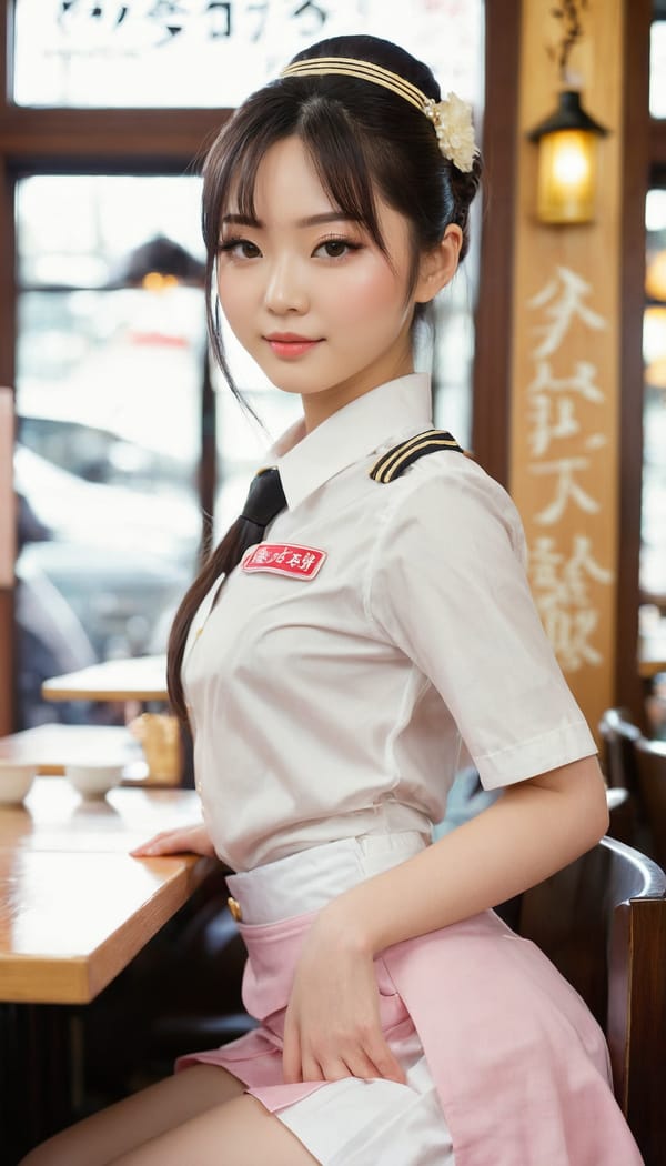 Tags: 21872187, SDXL
{"3": {"inputs": {"seed": 228530723399188, "steps": 32, "cfg": 6.62, "sampler_name": "dpmpp_2m", "scheduler": "karras", "denoise": 1.0, "model": ["27", 0], "positive": ["6", 0], "negative": ["7", 0], "latent_image": ["5", 0]}, "class_type": "KSampler"}, "4": {"inputs": {"ckpt_name": "juggernautxl.safetensors"}, "class_type": "CheckpointLoaderSimple"}, "5": {"inputs": {"width": 768, "height": 1344, "batch_size": 1}, "class_type": "EmptyLatentImage"}, "6": {"inputs": {"text": "21 year old girl, (japanese:0.97), (temptress:0.98), (seductive facial expression:1.06), (sexy lips:1.14), (double eyelids:0.95), (pale skin:1.02), (beautiful eyes:1.07), (detailed face:1.03), (cute:1.07), (slim:1.03), (eyelashes:1.06), (idol:1.00), (blush:1.04), (seductive pose:1.11), (perky ass:0.97), (exposed ass:1.11), (looking back:1.12), (sexy ass:0.98), (thigh gap:0.97), (a waitress in uniform:1.06) working at a restaurant, (textured skin:1.04), (skin fuzz:1.06), (natural looking skin:1.04), (RAW:1.05), (candid cinema:1.03), (film:1.09), (portra:1.03), (soft lighting:1.01), (detailed skin:1.01)", "clip": ["27", 1]}, "class_type": "CLIPTextEncode"}, "7": {"inputs": {"text": "(low resolution:1.10), (twisted:1.08), (distorted:1.13), (open mouth:1.06), (watermark:1.12), (bad hands:1.14), (worst quality:1.08)", "clip": ["27", 1]}, "class_type": "CLIPTextEncode"}, "8": {"inputs": {"samples": ["3", 0], "vae": ["4", 2]}, "class_type": "VAEDecode"}, "25": {"inputs": {"lora_name": "nudify_xl.safetensors", "strength_model": 0.35, "strength_clip": 0.29, "model": ["4", 0], "clip": ["4", 1]}, "class_type": "LoraLoader"}, "26": {"inputs": {"lora_name": "shirtlift_SDXL_v2.safetensors", "strength_model": 0.0, "strength_clip": 0.13, "model": ["25", 0], "clip": ["25", 1]}, "class_type": "LoraLoader"}, "27": {"inputs": {"lora_name": "PerfectEyesXL.safetensors", "strength_model": 0.02, "strength_clip": 0.12, "model": ["26", 0], "clip": ["26", 1]}, "class_type": "LoraLoader"}, "30": {"inputs": {"model_name": "4x_NMKD-Superscale-SP_178000_G.pth"}, "class_type": "UpscaleModelLoader"}, "31": {"inputs": {"upscale_model": ["30", 0], "image": ["8", 0]}, "class_type": "ImageUpscaleWithModel"}, "32": {"inputs": {"upscale_method": "lanczos", "scale_by": 0.5, "image": ["31", 0]}, "class_type": "ImageScaleBy"}, "33": {"inputs": {"pixels": ["32", 0], "vae": ["4", 2]}, "class_type": "VAEEncode"}, "34": {"inputs": {"seed": 228530723399188, "steps": 32, "cfg": 6.62, "sampler_name": "dpmpp_2m", "scheduler": "karras", "denoise": 0.3, "model": ["27", 0], "positive": ["6", 0], "negative": ["7", 0], "latent_image": ["33", 0]}, "class_type": "KSampler"}, "36": {"inputs": {"samples": ["34", 0], "vae": ["4", 2]}, "class_type": "VAEDecode"}, "39": {"inputs": {"filename_prefix": "comfyapi-1726654355460", "images": ["36", 0]}, "class_type": "SaveImage"}}