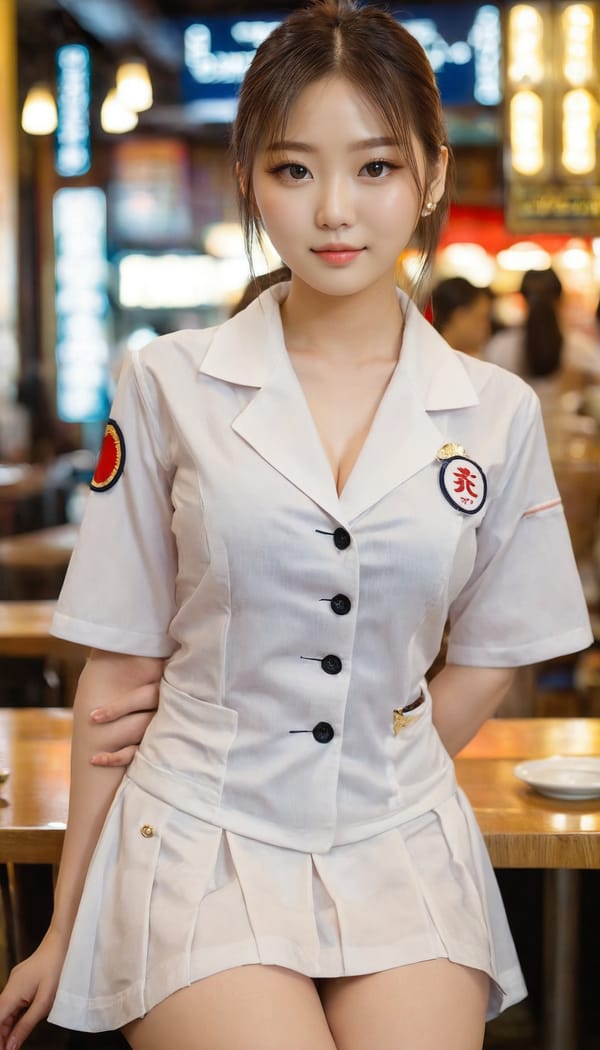 Tags: 21872187, SDXL
{"3": {"inputs": {"seed": 221462246910918, "steps": 64, "cfg": 5.16, "sampler_name": "dpmpp_2m", "scheduler": "karras", "denoise": 1.0, "model": ["27", 0], "positive": ["6", 0], "negative": ["7", 0], "latent_image": ["5", 0]}, "class_type": "KSampler"}, "4": {"inputs": {"ckpt_name": "juggernautxl.safetensors"}, "class_type": "CheckpointLoaderSimple"}, "5": {"inputs": {"width": 768, "height": 1344, "batch_size": 1}, "class_type": "EmptyLatentImage"}, "6": {"inputs": {"text": "21 year old girl, (taiwanese:0.98), (chinese:1.05), (irish:1.09), (japanese:1.03), (korean:1.02), (detailed face:1.14), (blush:1.04), (cute:1.09), (pale skin:1.02), (double eyelids:1.08), (beautiful eyes:1.09), (seductive pose:0.97), (seductive facial expression:1.02), (slim:0.96), (eyelashes:0.95), (sexy lips:1.10), (idol:1.13), (in a seductive pose:0.96), (large perky breasts:1.03), (cleavage:1.11), (thigh gap:1.05), (a waitress in uniform:1.08) working at a restaurant, (skin fuzz:1.00), (film:1.05), (candid cinema:1.09), (natural looking skin:1.05), (RAW:1.00), (detailed skin:1.09), (portra:1.06), (soft lighting:1.09)", "clip": ["27", 1]}, "class_type": "CLIPTextEncode"}, "7": {"inputs": {"text": "(twisted:1.10), (open mouth:1.09), (bad hands:1.10), (low resolution:1.08), (distorted:1.06), (worst quality:1.14), (watermark:1.13)", "clip": ["27", 1]}, "class_type": "CLIPTextEncode"}, "8": {"inputs": {"samples": ["3", 0], "vae": ["4", 2]}, "class_type": "VAEDecode"}, "25": {"inputs": {"lora_name": "nudify_xl.safetensors", "strength_model": 0.1, "strength_clip": 0.18, "model": ["4", 0], "clip": ["4", 1]}, "class_type": "LoraLoader"}, "26": {"inputs": {"lora_name": "shirtlift_SDXL_v2.safetensors", "strength_model": 0.0, "strength_clip": 0.01, "model": ["25", 0], "clip": ["25", 1]}, "class_type": "LoraLoader"}, "27": {"inputs": {"lora_name": "PerfectEyesXL.safetensors", "strength_model": 0.12, "strength_clip": 0.1, "model": ["26", 0], "clip": ["26", 1]}, "class_type": "LoraLoader"}, "30": {"inputs": {"model_name": "4x_NMKD-Superscale-SP_178000_G.pth"}, "class_type": "UpscaleModelLoader"}, "31": {"inputs": {"upscale_model": ["30", 0], "image": ["8", 0]}, "class_type": "ImageUpscaleWithModel"}, "32": {"inputs": {"upscale_method": "lanczos", "scale_by": 0.5, "image": ["31", 0]}, "class_type": "ImageScaleBy"}, "33": {"inputs": {"pixels": ["32", 0], "vae": ["4", 2]}, "class_type": "VAEEncode"}, "34": {"inputs": {"seed": 221462246910918, "steps": 64, "cfg": 5.16, "sampler_name": "dpmpp_2m", "scheduler": "karras", "denoise": 0.3, "model": ["27", 0], "positive": ["6", 0], "negative": ["7", 0], "latent_image": ["33", 0]}, "class_type": "KSampler"}, "36": {"inputs": {"samples": ["34", 0], "vae": ["4", 2]}, "class_type": "VAEDecode"}, "39": {"inputs": {"filename_prefix": "comfyapi-1724433546901", "images": ["36", 0]}, "class_type": "SaveImage"}}