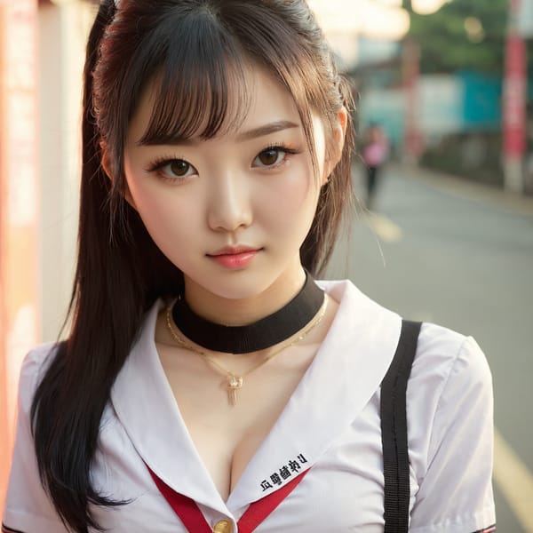 Tags: 21872187, SDXL
{"3": {"inputs": {"seed": 237273744533737, "steps": 64, "cfg": 7.43, "sampler_name": "dpmpp_2m", "scheduler": "karras", "denoise": 1.0, "model": ["27", 0], "positive": ["6", 0], "negative": ["7", 0], "latent_image": ["5", 0]}, "class_type": "KSampler"}, "4": {"inputs": {"ckpt_name": "juggernautxl.safetensors"}, "class_type": "CheckpointLoaderSimple"}, "5": {"inputs": {"width": 1024, "height": 1024, "batch_size": 1}, "class_type": "EmptyLatentImage"}, "6": {"inputs": {"text": "22 year old girl, (korean:1.04), (chinese:1.05), (seductive pose:0.97), (detailed face:1.14), (sexy lips:1.01), (pale skin:1.05), (temptress:1.05), (slim:1.14), (blush:0.95), (eyelashes:1.12), (idol:1.08), (cute:1.06), (seductive facial expression:1.09), (in a seductive pose:1.02), (large perky breasts:0.99), (cleavage:1.14), (thigh gap:1.05), (school uniform:1.11), choker, busy street, (portra:1.00), (detailed skin:1.06), (film:1.02), (soft lighting:1.06), (textured skin:1.06), (natural looking skin:1.02), (RAW:1.08), (candid cinema:1.03), (skin fuzz:1.08)", "clip": ["27", 1]}, "class_type": "CLIPTextEncode"}, "7": {"inputs": {"text": "(bad hands:1.05), (watermark:1.08), (distorted:1.10), (twisted:1.12), (open mouth:1.08), (low resolution:1.14), (worst quality:1.06)", "clip": ["27", 1]}, "class_type": "CLIPTextEncode"}, "8": {"inputs": {"samples": ["3", 0], "vae": ["4", 2]}, "class_type": "VAEDecode"}, "25": {"inputs": {"lora_name": "nudify_xl.safetensors", "strength_model": 0.33, "strength_clip": 0.06, "model": ["4", 0], "clip": ["4", 1]}, "class_type": "LoraLoader"}, "26": {"inputs": {"lora_name": "shirtlift_SDXL_v2.safetensors", "strength_model": 0.12, "strength_clip": 0.18, "model": ["25", 0], "clip": ["25", 1]}, "class_type": "LoraLoader"}, "27": {"inputs": {"lora_name": "PerfectEyesXL.safetensors", "strength_model": 0.03, "strength_clip": 0.13, "model": ["26", 0], "clip": ["26", 1]}, "class_type": "LoraLoader"}, "30": {"inputs": {"model_name": "4x_NMKD-Superscale-SP_178000_G.pth"}, "class_type": "UpscaleModelLoader"}, "31": {"inputs": {"upscale_model": ["30", 0], "image": ["8", 0]}, "class_type": "ImageUpscaleWithModel"}, "32": {"inputs": {"upscale_method": "lanczos", "scale_by": 0.5, "image": ["31", 0]}, "class_type": "ImageScaleBy"}, "33": {"inputs": {"pixels": ["32", 0], "vae": ["4", 2]}, "class_type": "VAEEncode"}, "34": {"inputs": {"seed": 237273744533737, "steps": 64, "cfg": 7.43, "sampler_name": "dpmpp_2m", "scheduler": "karras", "denoise": 0.3, "model": ["27", 0], "positive": ["6", 0], "negative": ["7", 0], "latent_image": ["33", 0]}, "class_type": "KSampler"}, "36": {"inputs": {"samples": ["34", 0], "vae": ["4", 2]}, "class_type": "VAEDecode"}, "39": {"inputs": {"filename_prefix": "comfyapi-1724007680050", "images": ["36", 0]}, "class_type": "SaveImage"}}