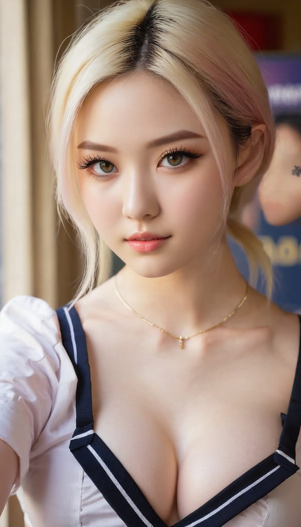 Tags: 21872187, SDXL
{"3": {"inputs": {"seed": 161003316945449, "steps": 64, "cfg": 7.47, "sampler_name": "dpmpp_2m", "scheduler": "karras", "denoise": 1.0, "model": ["27", 0], "positive": ["6", 0], "negative": ["7", 0], "latent_image": ["5", 0]}, "class_type": "KSampler"}, "4": {"inputs": {"ckpt_name": "juggernautxl.safetensors"}, "class_type": "CheckpointLoaderSimple"}, "5": {"inputs": {"width": 768, "height": 1344, "batch_size": 1}, "class_type": "EmptyLatentImage"}, "6": {"inputs": {"text": "21 year old girl, (detailed face:1.10), (slim:1.00), (cute:1.10), (pale skin:0.96), (temptress:1.08), (sexy lips:1.06), (idol:1.01), (eyelashes:1.12), (seductive facial expression:1.02), (double eyelids:1.01), (blush:1.05), (beautiful eyes:1.14), (in a seductive pose:1.03), (large perky breasts:1.03), (cleavage:0.96), (thigh gap:1.11), (school uniform:1.08), choker, busy street, (film:1.04), (detailed skin:1.00), (RAW:1.08), (natural looking skin:1.04), (soft lighting:1.03), (candid cinema:1.04), (textured skin:1.04), (skin fuzz:1.07), (portra:1.01)", "clip": ["27", 1]}, "class_type": "CLIPTextEncode"}, "7": {"inputs": {"text": "(distorted:1.13), (open mouth:1.13), (low resolution:1.10), (worst quality:1.11), (twisted:1.05), (watermark:1.07), (bad hands:1.14)", "clip": ["27", 1]}, "class_type": "CLIPTextEncode"}, "8": {"inputs": {"samples": ["3", 0], "vae": ["4", 2]}, "class_type": "VAEDecode"}, "25": {"inputs": {"lora_name": "nudify_xl.safetensors", "strength_model": 0.32, "strength_clip": 0.37, "model": ["4", 0], "clip": ["4", 1]}, "class_type": "LoraLoader"}, "26": {"inputs": {"lora_name": "shirtlift_SDXL_v2.safetensors", "strength_model": 0.1, "strength_clip": 0.01, "model": ["25", 0], "clip": ["25", 1]}, "class_type": "LoraLoader"}, "27": {"inputs": {"lora_name": "PerfectEyesXL.safetensors", "strength_model": 0.03, "strength_clip": 0.02, "model": ["26", 0], "clip": ["26", 1]}, "class_type": "LoraLoader"}, "30": {"inputs": {"model_name": "4x_NMKD-Superscale-SP_178000_G.pth"}, "class_type": "UpscaleModelLoader"}, "31": {"inputs": {"upscale_model": ["30", 0], "image": ["8", 0]}, "class_type": "ImageUpscaleWithModel"}, "32": {"inputs": {"upscale_method": "lanczos", "scale_by": 0.5, "image": ["31", 0]}, "class_type": "ImageScaleBy"}, "33": {"inputs": {"pixels": ["32", 0], "vae": ["4", 2]}, "class_type": "VAEEncode"}, "34": {"inputs": {"seed": 161003316945449, "steps": 64, "cfg": 7.47, "sampler_name": "dpmpp_2m", "scheduler": "karras", "denoise": 0.3, "model": ["27", 0], "positive": ["6", 0], "negative": ["7", 0], "latent_image": ["33", 0]}, "class_type": "KSampler"}, "36": {"inputs": {"samples": ["34", 0], "vae": ["4", 2]}, "class_type": "VAEDecode"}, "39": {"inputs": {"filename_prefix": "comfyapi-1724264676164", "images": ["36", 0]}, "class_type": "SaveImage"}}