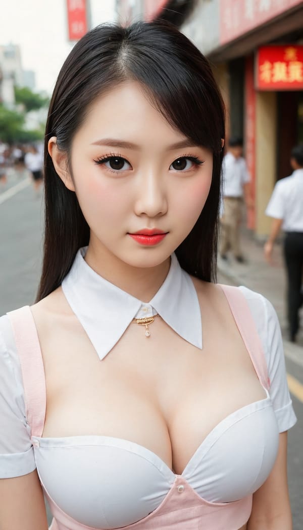 Tags: 21872187, SDXL
{"3": {"inputs": {"seed": 300949333236257, "steps": 64, "cfg": 5.3, "sampler_name": "dpmpp_2m", "scheduler": "karras", "denoise": 1.0, "model": ["27", 0], "positive": ["6", 0], "negative": ["7", 0], "latent_image": ["5", 0]}, "class_type": "KSampler"}, "4": {"inputs": {"ckpt_name": "juggernautXL_v8Rundiffusion.safetensors"}, "class_type": "CheckpointLoaderSimple"}, "5": {"inputs": {"width": 768, "height": 1344, "batch_size": 1}, "class_type": "EmptyLatentImage"}, "6": {"inputs": {"text": "27 year old girl, (chinese:1.08), (japanese:1.10), (eyelashes:1.12), (pale skin:1.09), (blush:1.13), (double eyelids:1.07), (seductive pose:1.10), (beautiful eyes:0.99), (seductive facial expression:1.14), (detailed face:0.97), (idol:0.95), (sexy lips:1.08), (cute:1.11), (temptress:1.13), (in a seductive pose:1.03), (large perky breasts:1.06), (cleavage:1.14), (thigh gap:0.97), (school uniform:0.99), choker, busy street, (detailed skin:1.04), (textured skin:1.06), (candid cinema:1.05), (natural looking skin:1.02), (film:1.06), (soft lighting:1.08), (skin fuzz:1.09), (RAW:1.08), (portra:1.05)", "clip": ["27", 1]}, "class_type": "CLIPTextEncode"}, "7": {"inputs": {"text": "(watermark:1.07), (worst quality:1.11), (twisted:1.08), (bad hands:1.08), (distorted:1.10), (low resolution:1.13), (open mouth:1.13)", "clip": ["27", 1]}, "class_type": "CLIPTextEncode"}, "8": {"inputs": {"samples": ["3", 0], "vae": ["4", 2]}, "class_type": "VAEDecode"}, "25": {"inputs": {"lora_name": "nudify_xl.safetensors", "strength_model": 0.0, "strength_clip": 0.25, "model": ["4", 0], "clip": ["4", 1]}, "class_type": "LoraLoader"}, "26": {"inputs": {"lora_name": "shirtlift_SDXL_v2.safetensors", "strength_model": 0.16, "strength_clip": 0.15, "model": ["25", 0], "clip": ["25", 1]}, "class_type": "LoraLoader"}, "27": {"inputs": {"lora_name": "PerfectEyesXL.safetensors", "strength_model": 0.18, "strength_clip": 0.19, "model": ["26", 0], "clip": ["26", 1]}, "class_type": "LoraLoader"}, "30": {"inputs": {"model_name": "4x_NMKD-Superscale-SP_178000_G.pth"}, "class_type": "UpscaleModelLoader"}, "31": {"inputs": {"upscale_model": ["30", 0], "image": ["8", 0]}, "class_type": "ImageUpscaleWithModel"}, "32": {"inputs": {"upscale_method": "lanczos", "scale_by": 0.5, "image": ["31", 0]}, "class_type": "ImageScaleBy"}, "33": {"inputs": {"pixels": ["32", 0], "vae": ["4", 2]}, "class_type": "VAEEncode"}, "34": {"inputs": {"seed": 300949333236257, "steps": 64, "cfg": 5.3, "sampler_name": "dpmpp_2m", "scheduler": "karras", "denoise": 0.3, "model": ["27", 0], "positive": ["6", 0], "negative": ["7", 0], "latent_image": ["33", 0]}, "class_type": "KSampler"}, "36": {"inputs": {"samples": ["34", 0], "vae": ["4", 2]}, "class_type": "VAEDecode"}, "39": {"inputs": {"filename_prefix": "comfyapi-1708021096862", "images": ["36", 0]}, "class_type": "SaveImage"}}