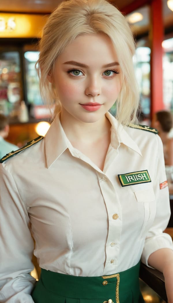 Tags: 21872187, SDXL
{"3": {"inputs": {"seed": 815441271269014, "steps": 64, "cfg": 5.38, "sampler_name": "dpmpp_2m", "scheduler": "karras", "denoise": 1.0, "model": ["27", 0], "positive": ["6", 0], "negative": ["7", 0], "latent_image": ["5", 0]}, "class_type": "KSampler"}, "4": {"inputs": {"ckpt_name": "juggernautxl.safetensors"}, "class_type": "CheckpointLoaderSimple"}, "5": {"inputs": {"width": 768, "height": 1344, "batch_size": 1}, "class_type": "EmptyLatentImage"}, "6": {"inputs": {"text": "20 year old girl, (irish:1.12), (seductive facial expression:1.05), (seductive pose:1.08), (idol:1.12), (blush:1.11), (detailed face:1.14), (beautiful eyes:0.97), (cute:1.09), (eyelashes:0.95), (sexy lips:1.14), (pale skin:1.03), (double eyelids:0.96), (slim:1.10), (perky ass:1.07), (exposed ass:1.05), (looking back:0.98), (sexy ass:1.02), (thigh gap:1.06), (a waitress in uniform:1.02) working at a restaurant, (skin fuzz:1.09), (RAW:1.05), (film:1.05), (candid cinema:1.03), (soft lighting:1.01), (textured skin:1.09), (detailed skin:1.00), (portra:1.00), (natural looking skin:1.09)", "clip": ["27", 1]}, "class_type": "CLIPTextEncode"}, "7": {"inputs": {"text": "(bad hands:1.09), (watermark:1.08), (twisted:1.05), (distorted:1.14), (low resolution:1.11), (open mouth:1.05)", "clip": ["27", 1]}, "class_type": "CLIPTextEncode"}, "8": {"inputs": {"samples": ["3", 0], "vae": ["4", 2]}, "class_type": "VAEDecode"}, "25": {"inputs": {"lora_name": "nudify_xl.safetensors", "strength_model": 0.39, "strength_clip": 0.38, "model": ["4", 0], "clip": ["4", 1]}, "class_type": "LoraLoader"}, "26": {"inputs": {"lora_name": "shirtlift_SDXL_v2.safetensors", "strength_model": 0.12, "strength_clip": 0.02, "model": ["25", 0], "clip": ["25", 1]}, "class_type": "LoraLoader"}, "27": {"inputs": {"lora_name": "PerfectEyesXL.safetensors", "strength_model": 0.12, "strength_clip": 0.02, "model": ["26", 0], "clip": ["26", 1]}, "class_type": "LoraLoader"}, "30": {"inputs": {"model_name": "4x_NMKD-Superscale-SP_178000_G.pth"}, "class_type": "UpscaleModelLoader"}, "31": {"inputs": {"upscale_model": ["30", 0], "image": ["8", 0]}, "class_type": "ImageUpscaleWithModel"}, "32": {"inputs": {"upscale_method": "lanczos", "scale_by": 0.5, "image": ["31", 0]}, "class_type": "ImageScaleBy"}, "33": {"inputs": {"pixels": ["32", 0], "vae": ["4", 2]}, "class_type": "VAEEncode"}, "34": {"inputs": {"seed": 815441271269014, "steps": 64, "cfg": 5.38, "sampler_name": "dpmpp_2m", "scheduler": "karras", "denoise": 0.3, "model": ["27", 0], "positive": ["6", 0], "negative": ["7", 0], "latent_image": ["33", 0]}, "class_type": "KSampler"}, "36": {"inputs": {"samples": ["34", 0], "vae": ["4", 2]}, "class_type": "VAEDecode"}, "39": {"inputs": {"filename_prefix": "comfyapi-1734297710872", "images": ["36", 0]}, "class_type": "SaveImage"}}