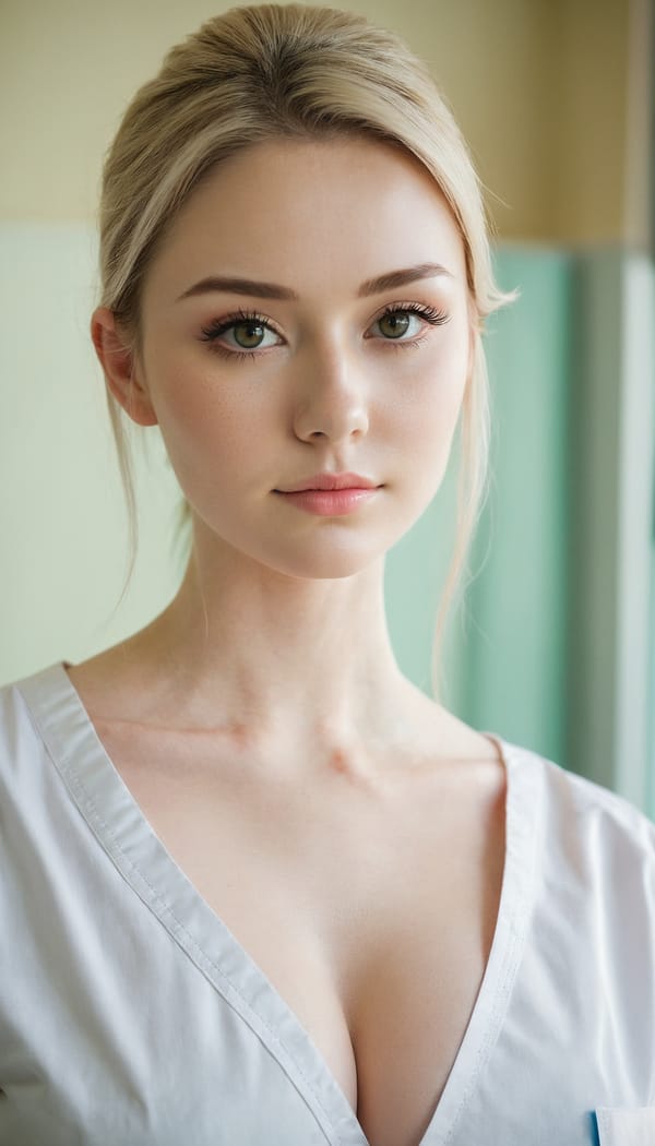 Tags: 21872187, SDXL
{"3": {"inputs": {"seed": 877973029300318, "steps": 32, "cfg": 6.51, "sampler_name": "dpmpp_2m", "scheduler": "karras", "denoise": 1.0, "model": ["27", 0], "positive": ["6", 0], "negative": ["7", 0], "latent_image": ["5", 0]}, "class_type": "KSampler"}, "4": {"inputs": {"ckpt_name": "juggernautxl.safetensors"}, "class_type": "CheckpointLoaderSimple"}, "5": {"inputs": {"width": 768, "height": 1344, "batch_size": 1}, "class_type": "EmptyLatentImage"}, "6": {"inputs": {"text": "28 year old girl, (irish:1.12), (cute:1.14), (double eyelids:0.98), (detailed face:0.97), (eyelashes:1.14), (blush:1.01), (temptress:1.02), (seductive facial expression:0.99), (pale skin:0.96), (sexy lips:0.99), (idol:1.12), (slim:1.01), (in a seductive pose:1.02), (large perky breasts:1.00), (cleavage:1.09), (thigh gap:1.03), (nurse in uniform:1.09) working in a hospital ward, (candid cinema:1.09), (film:1.00), (textured skin:1.06), (natural looking skin:1.02), (RAW:1.06), (soft lighting:1.02), (portra:1.06), (skin fuzz:1.09), (detailed skin:1.05)", "clip": ["27", 1]}, "class_type": "CLIPTextEncode"}, "7": {"inputs": {"text": "(distorted:1.10), (open mouth:1.06), (twisted:1.10), (low resolution:1.12), (bad hands:1.11), (watermark:1.13), (worst quality:1.12)", "clip": ["27", 1]}, "class_type": "CLIPTextEncode"}, "8": {"inputs": {"samples": ["3", 0], "vae": ["4", 2]}, "class_type": "VAEDecode"}, "25": {"inputs": {"lora_name": "nudify_xl.safetensors", "strength_model": 0.02, "strength_clip": 0.14, "model": ["4", 0], "clip": ["4", 1]}, "class_type": "LoraLoader"}, "26": {"inputs": {"lora_name": "shirtlift_SDXL_v2.safetensors", "strength_model": 0.19, "strength_clip": 0.1, "model": ["25", 0], "clip": ["25", 1]}, "class_type": "LoraLoader"}, "27": {"inputs": {"lora_name": "PerfectEyesXL.safetensors", "strength_model": 0.06, "strength_clip": 0.05, "model": ["26", 0], "clip": ["26", 1]}, "class_type": "LoraLoader"}, "30": {"inputs": {"model_name": "4x_NMKD-Superscale-SP_178000_G.pth"}, "class_type": "UpscaleModelLoader"}, "31": {"inputs": {"upscale_model": ["30", 0], "image": ["8", 0]}, "class_type": "ImageUpscaleWithModel"}, "32": {"inputs": {"upscale_method": "lanczos", "scale_by": 0.5, "image": ["31", 0]}, "class_type": "ImageScaleBy"}, "33": {"inputs": {"pixels": ["32", 0], "vae": ["4", 2]}, "class_type": "VAEEncode"}, "34": {"inputs": {"seed": 877973029300318, "steps": 32, "cfg": 6.51, "sampler_name": "dpmpp_2m", "scheduler": "karras", "denoise": 0.3, "model": ["27", 0], "positive": ["6", 0], "negative": ["7", 0], "latent_image": ["33", 0]}, "class_type": "KSampler"}, "36": {"inputs": {"samples": ["34", 0], "vae": ["4", 2]}, "class_type": "VAEDecode"}, "39": {"inputs": {"filename_prefix": "comfyapi-1735575731390", "images": ["36", 0]}, "class_type": "SaveImage"}}