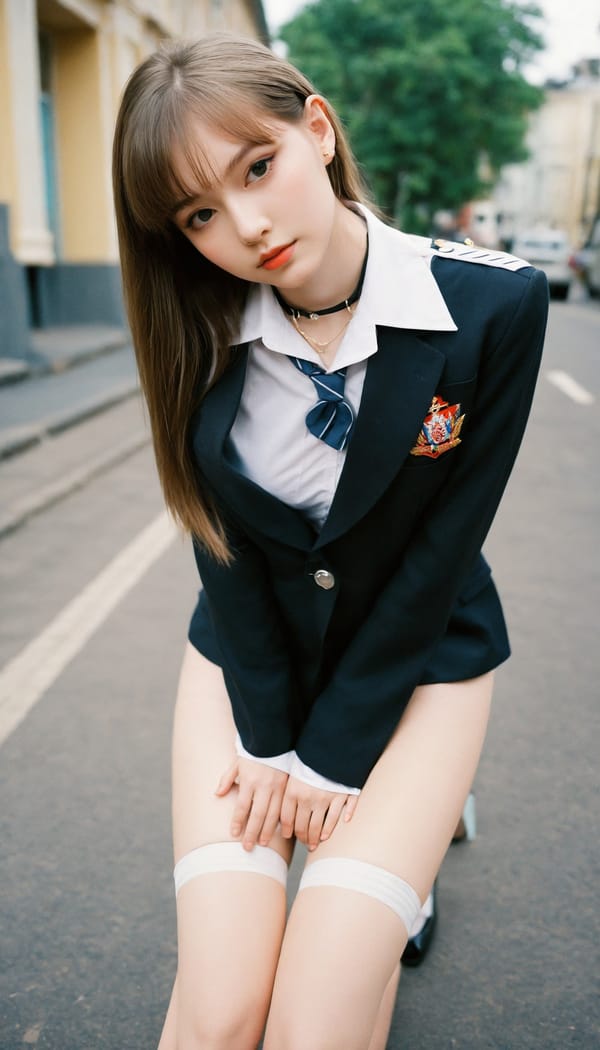 Tags: 21872187, SDXL
{"3": {"inputs": {"seed": 811575389562913, "steps": 64, "cfg": 6.65, "sampler_name": "dpmpp_2m", "scheduler": "karras", "denoise": 1.0, "model": ["27", 0], "positive": ["6", 0], "negative": ["7", 0], "latent_image": ["5", 0]}, "class_type": "KSampler"}, "4": {"inputs": {"ckpt_name": "helloworldxl.safetensors"}, "class_type": "CheckpointLoaderSimple"}, "5": {"inputs": {"width": 768, "height": 1344, "batch_size": 1}, "class_type": "EmptyLatentImage"}, "6": {"inputs": {"text": "23 year old girl, (russian:1.09), (detailed face:1.05), (eyelashes:1.02), (double eyelids:0.98), (sexy lips:1.10), (slim:1.05), (beautiful eyes:1.02), (temptress:1.04), (blush:1.05), (cute:1.02), (seductive facial expression:0.95), (seductive pose:0.98), (pale skin:1.09), (idol:1.04), (perky ass:1.02), (exposed ass:1.05), (looking back:0.98), (sexy ass:1.00), (thigh gap:1.14), (school uniform:1.07), choker, busy street, (soft lighting:1.00), (detailed skin:1.07), (candid cinema:1.08), (textured skin:1.09), (natural looking skin:1.04), (RAW:1.01), (film:1.03), (portra:1.03), (skin fuzz:1.09)", "clip": ["27", 1]}, "class_type": "CLIPTextEncode"}, "7": {"inputs": {"text": "(watermark:1.12), (distorted:1.13), (bad hands:1.10), (low resolution:1.06), (open mouth:1.14), (twisted:1.07), (worst quality:1.06)", "clip": ["27", 1]}, "class_type": "CLIPTextEncode"}, "8": {"inputs": {"samples": ["3", 0], "vae": ["4", 2]}, "class_type": "VAEDecode"}, "25": {"inputs": {"lora_name": "nudify_xl.safetensors", "strength_model": 0.31, "strength_clip": 0.0, "model": ["4", 0], "clip": ["4", 1]}, "class_type": "LoraLoader"}, "26": {"inputs": {"lora_name": "shirtlift_SDXL_v2.safetensors", "strength_model": 0.02, "strength_clip": 0.14, "model": ["25", 0], "clip": ["25", 1]}, "class_type": "LoraLoader"}, "27": {"inputs": {"lora_name": "PerfectEyesXL.safetensors", "strength_model": 0.16, "strength_clip": 0.11, "model": ["26", 0], "clip": ["26", 1]}, "class_type": "LoraLoader"}, "30": {"inputs": {"model_name": "4x_NMKD-Superscale-SP_178000_G.pth"}, "class_type": "UpscaleModelLoader"}, "31": {"inputs": {"upscale_model": ["30", 0], "image": ["8", 0]}, "class_type": "ImageUpscaleWithModel"}, "32": {"inputs": {"upscale_method": "lanczos", "scale_by": 0.5, "image": ["31", 0]}, "class_type": "ImageScaleBy"}, "33": {"inputs": {"pixels": ["32", 0], "vae": ["4", 2]}, "class_type": "VAEEncode"}, "34": {"inputs": {"seed": 811575389562913, "steps": 64, "cfg": 6.65, "sampler_name": "dpmpp_2m", "scheduler": "karras", "denoise": 0.3, "model": ["27", 0], "positive": ["6", 0], "negative": ["7", 0], "latent_image": ["33", 0]}, "class_type": "KSampler"}, "36": {"inputs": {"samples": ["34", 0], "vae": ["4", 2]}, "class_type": "VAEDecode"}, "39": {"inputs": {"filename_prefix": "comfyapi-1716363310900", "images": ["36", 0]}, "class_type": "SaveImage"}}