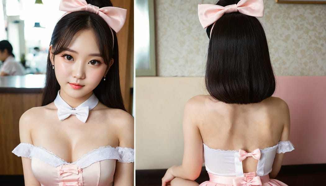 Tags: 21872187, SDXL
{"3": {"inputs": {"seed": 370972408775895, "steps": 64, "cfg": 7.16, "sampler_name": "dpmpp_2m", "scheduler": "karras", "denoise": 1.0, "model": ["27", 0], "positive": ["6", 0], "negative": ["7", 0], "latent_image": ["5", 0]}, "class_type": "KSampler"}, "4": {"inputs": {"ckpt_name": "juggernautXL_v8Rundiffusion.safetensors"}, "class_type": "CheckpointLoaderSimple"}, "5": {"inputs": {"width": 1344, "height": 768, "batch_size": 1}, "class_type": "EmptyLatentImage"}, "6": {"inputs": {"text": "26 year old girl, (korean:1.11), (eyelashes:1.09), (seductive pose:1.11), (temptress:1.13), (sexy lips:1.12), (seductive facial expression:1.00), (blush:1.14), (double eyelids:1.06), (pale skin:1.00), (slim:1.10), (beautiful eyes:1.07), (detailed face:0.95), (cute:1.12), (on all fours:0.95), (spreading ass cheeks:1.14), (from behind:1.13), (backboob:1.13), in a (skimpy maid costume:1.00) working at a maid cafe, choker, bowtie, headband, pleated skirt, (candid cinema:1.09), (detailed skin:1.05), (soft lighting:1.05), (RAW:1.02), (film:1.07), (textured skin:1.08), (skin fuzz:1.01), (portra:1.03), (natural looking skin:1.07)", "clip": ["27", 1]}, "class_type": "CLIPTextEncode"}, "7": {"inputs": {"text": "(distorted:1.10), (low resolution:1.05), (bad hands:1.14), (open mouth:1.14), (twisted:1.10), (worst quality:1.08), (watermark:1.13)", "clip": ["27", 1]}, "class_type": "CLIPTextEncode"}, "8": {"inputs": {"samples": ["3", 0], "vae": ["4", 2]}, "class_type": "VAEDecode"}, "25": {"inputs": {"lora_name": "nudify_xl.safetensors", "strength_model": 0.24, "strength_clip": 0.16, "model": ["4", 0], "clip": ["4", 1]}, "class_type": "LoraLoader"}, "26": {"inputs": {"lora_name": "shirtlift_SDXL_v2.safetensors", "strength_model": 0.19, "strength_clip": 0.0, "model": ["25", 0], "clip": ["25", 1]}, "class_type": "LoraLoader"}, "27": {"inputs": {"lora_name": "PerfectEyesXL.safetensors", "strength_model": 0.01, "strength_clip": 0.05, "model": ["26", 0], "clip": ["26", 1]}, "class_type": "LoraLoader"}, "30": {"inputs": {"model_name": "4x_NMKD-Superscale-SP_178000_G.pth"}, "class_type": "UpscaleModelLoader"}, "31": {"inputs": {"upscale_model": ["30", 0], "image": ["8", 0]}, "class_type": "ImageUpscaleWithModel"}, "32": {"inputs": {"upscale_method": "lanczos", "scale_by": 0.5, "image": ["31", 0]}, "class_type": "ImageScaleBy"}, "33": {"inputs": {"pixels": ["32", 0], "vae": ["4", 2]}, "class_type": "VAEEncode"}, "34": {"inputs": {"seed": 370972408775895, "steps": 64, "cfg": 7.16, "sampler_name": "dpmpp_2m", "scheduler": "karras", "denoise": 0.3, "model": ["27", 0], "positive": ["6", 0], "negative": ["7", 0], "latent_image": ["33", 0]}, "class_type": "KSampler"}, "36": {"inputs": {"samples": ["34", 0], "vae": ["4", 2]}, "class_type": "VAEDecode"}, "39": {"inputs": {"filename_prefix": "comfyapi-1707859729149", "images": ["36", 0]}, "class_type": "SaveImage"}}