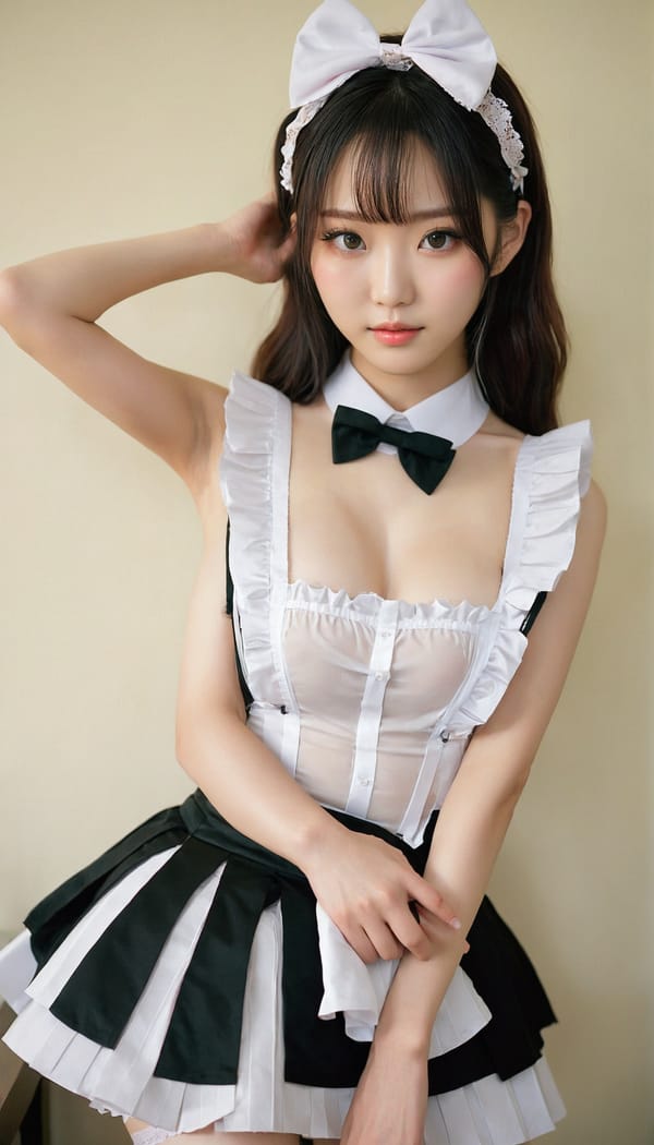 Tags: 21872187, SDXL
{"3": {"inputs": {"seed": 400387765586005, "steps": 64, "cfg": 6.65, "sampler_name": "dpmpp_2m", "scheduler": "karras", "denoise": 1.0, "model": ["27", 0], "positive": ["6", 0], "negative": ["7", 0], "latent_image": ["5", 0]}, "class_type": "KSampler"}, "4": {"inputs": {"ckpt_name": "juggernautxl.safetensors"}, "class_type": "CheckpointLoaderSimple"}, "5": {"inputs": {"width": 768, "height": 1344, "batch_size": 1}, "class_type": "EmptyLatentImage"}, "6": {"inputs": {"text": "19 year old girl, (korean:1.07), (slim:1.01), (idol:1.02), (beautiful eyes:1.07), (double eyelids:1.06), (pale skin:1.04), (cute:1.08), (eyelashes:1.13), (temptress:1.07), (sexy lips:1.14), (blush:0.99), (seductive pose:1.05), (detailed face:1.04), (seductive facial expression:0.95), (perky ass:1.06), (exposed ass:1.07), (looking back:1.00), (sexy ass:1.05), (thigh gap:1.01), in a (skimpy maid costume:1.01) working at a maid cafe, choker, bowtie, headband, pleated skirt, (RAW:1.02), (detailed skin:1.09), (film:1.00), (candid cinema:1.04), (soft lighting:1.01), (textured skin:1.07), (portra:1.02), (natural looking skin:1.06), (skin fuzz:1.08)", "clip": ["27", 1]}, "class_type": "CLIPTextEncode"}, "7": {"inputs": {"text": "(bad hands:1.09), (worst quality:1.06), (open mouth:1.06), (watermark:1.09), (twisted:1.09), (distorted:1.13), (low resolution:1.09)", "clip": ["27", 1]}, "class_type": "CLIPTextEncode"}, "8": {"inputs": {"samples": ["3", 0], "vae": ["4", 2]}, "class_type": "VAEDecode"}, "25": {"inputs": {"lora_name": "nudify_xl.safetensors", "strength_model": 0.08, "strength_clip": 0.08, "model": ["4", 0], "clip": ["4", 1]}, "class_type": "LoraLoader"}, "26": {"inputs": {"lora_name": "shirtlift_SDXL_v2.safetensors", "strength_model": 0.01, "strength_clip": 0.19, "model": ["25", 0], "clip": ["25", 1]}, "class_type": "LoraLoader"}, "27": {"inputs": {"lora_name": "PerfectEyesXL.safetensors", "strength_model": 0.19, "strength_clip": 0.02, "model": ["26", 0], "clip": ["26", 1]}, "class_type": "LoraLoader"}, "30": {"inputs": {"model_name": "4x_NMKD-Superscale-SP_178000_G.pth"}, "class_type": "UpscaleModelLoader"}, "31": {"inputs": {"upscale_model": ["30", 0], "image": ["8", 0]}, "class_type": "ImageUpscaleWithModel"}, "32": {"inputs": {"upscale_method": "lanczos", "scale_by": 0.5, "image": ["31", 0]}, "class_type": "ImageScaleBy"}, "33": {"inputs": {"pixels": ["32", 0], "vae": ["4", 2]}, "class_type": "VAEEncode"}, "34": {"inputs": {"seed": 400387765586005, "steps": 64, "cfg": 6.65, "sampler_name": "dpmpp_2m", "scheduler": "karras", "denoise": 0.3, "model": ["27", 0], "positive": ["6", 0], "negative": ["7", 0], "latent_image": ["33", 0]}, "class_type": "KSampler"}, "36": {"inputs": {"samples": ["34", 0], "vae": ["4", 2]}, "class_type": "VAEDecode"}, "39": {"inputs": {"filename_prefix": "comfyapi-1731514984847", "images": ["36", 0]}, "class_type": "SaveImage"}}