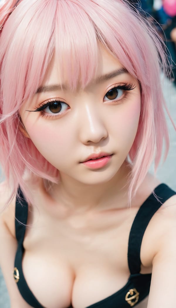 Tags: 21872187, SDXL
{"3": {"inputs": {"seed": 691601853892528, "steps": 64, "cfg": 6.28, "sampler_name": "dpmpp_2m", "scheduler": "karras", "denoise": 1.0, "model": ["27", 0], "positive": ["6", 0], "negative": ["7", 0], "latent_image": ["5", 0]}, "class_type": "KSampler"}, "4": {"inputs": {"ckpt_name": "juggernautxl.safetensors"}, "class_type": "CheckpointLoaderSimple"}, "5": {"inputs": {"width": 768, "height": 1344, "batch_size": 1}, "class_type": "EmptyLatentImage"}, "6": {"inputs": {"text": "18 year old girl, (korean:1.06), (seductive facial expression:0.96), (idol:0.95), (eyelashes:1.14), (double eyelids:1.00), (detailed face:0.96), (blush:1.01), (temptress:1.10), (pale skin:1.01), (seductive pose:1.06), (sexy lips:1.12), (in a seductive pose:1.09), (large perky breasts:1.05), (cleavage:1.13), (thigh gap:1.04), (in a cosplay:1.08) at comiket posing for camera, (portra:1.04), (detailed skin:1.06), (RAW:1.05), (natural looking skin:1.08), (textured skin:1.04), (soft lighting:1.08), (candid cinema:1.01), (film:1.00), (skin fuzz:1.00)", "clip": ["27", 1]}, "class_type": "CLIPTextEncode"}, "7": {"inputs": {"text": "(twisted:1.08), (low resolution:1.10), (watermark:1.05), (open mouth:1.11), (bad hands:1.08), (worst quality:1.09)", "clip": ["27", 1]}, "class_type": "CLIPTextEncode"}, "8": {"inputs": {"samples": ["3", 0], "vae": ["4", 2]}, "class_type": "VAEDecode"}, "25": {"inputs": {"lora_name": "nudify_xl.safetensors", "strength_model": 0.11, "strength_clip": 0.33, "model": ["4", 0], "clip": ["4", 1]}, "class_type": "LoraLoader"}, "26": {"inputs": {"lora_name": "shirtlift_SDXL_v2.safetensors", "strength_model": 0.09, "strength_clip": 0.15, "model": ["25", 0], "clip": ["25", 1]}, "class_type": "LoraLoader"}, "27": {"inputs": {"lora_name": "PerfectEyesXL.safetensors", "strength_model": 0.17, "strength_clip": 0.19, "model": ["26", 0], "clip": ["26", 1]}, "class_type": "LoraLoader"}, "30": {"inputs": {"model_name": "4x_NMKD-Superscale-SP_178000_G.pth"}, "class_type": "UpscaleModelLoader"}, "31": {"inputs": {"upscale_model": ["30", 0], "image": ["8", 0]}, "class_type": "ImageUpscaleWithModel"}, "32": {"inputs": {"upscale_method": "lanczos", "scale_by": 0.5, "image": ["31", 0]}, "class_type": "ImageScaleBy"}, "33": {"inputs": {"pixels": ["32", 0], "vae": ["4", 2]}, "class_type": "VAEEncode"}, "34": {"inputs": {"seed": 691601853892528, "steps": 64, "cfg": 6.28, "sampler_name": "dpmpp_2m", "scheduler": "karras", "denoise": 0.3, "model": ["27", 0], "positive": ["6", 0], "negative": ["7", 0], "latent_image": ["33", 0]}, "class_type": "KSampler"}, "36": {"inputs": {"samples": ["34", 0], "vae": ["4", 2]}, "class_type": "VAEDecode"}, "39": {"inputs": {"filename_prefix": "comfyapi-1735596556965", "images": ["36", 0]}, "class_type": "SaveImage"}}