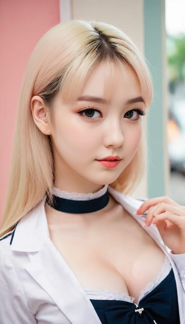 Tags: 21872187, SDXL
{"3": {"inputs": {"seed": 546927533574283, "steps": 32, "cfg": 7.56, "sampler_name": "dpmpp_2m", "scheduler": "karras", "denoise": 1.0, "model": ["27", 0], "positive": ["6", 0], "negative": ["7", 0], "latent_image": ["5", 0]}, "class_type": "KSampler"}, "4": {"inputs": {"ckpt_name": "juggernautXL_v8Rundiffusion.safetensors"}, "class_type": "CheckpointLoaderSimple"}, "5": {"inputs": {"width": 768, "height": 1344, "batch_size": 1}, "class_type": "EmptyLatentImage"}, "6": {"inputs": {"text": "19 year old girl, (seductive pose:1.10), (pale skin:0.96), (blush:1.10), (detailed face:0.96), (idol:1.07), (eyelashes:0.96), (sexy lips:1.10), (cute:1.12), (seductive facial expression:1.09), (beautiful eyes:1.12), (slim:1.09), (double eyelids:1.01), (in a seductive pose:0.98), (large perky breasts:0.96), (cleavage:1.08), (thigh gap:1.09), (school uniform:1.11), choker, busy street, (soft lighting:1.07), (detailed skin:1.03), (RAW:1.04), (textured skin:1.00), (natural looking skin:1.05), (portra:1.00), (skin fuzz:1.08), (candid cinema:1.08), (film:1.06)", "clip": ["27", 1]}, "class_type": "CLIPTextEncode"}, "7": {"inputs": {"text": "(watermark:1.07), (distorted:1.06), (worst quality:1.08), (bad hands:1.12), (low resolution:1.14), (twisted:1.14), (open mouth:1.13)", "clip": ["27", 1]}, "class_type": "CLIPTextEncode"}, "8": {"inputs": {"samples": ["3", 0], "vae": ["4", 2]}, "class_type": "VAEDecode"}, "25": {"inputs": {"lora_name": "nudify_xl.safetensors", "strength_model": 0.31, "strength_clip": 0.13, "model": ["4", 0], "clip": ["4", 1]}, "class_type": "LoraLoader"}, "26": {"inputs": {"lora_name": "shirtlift_SDXL_v2.safetensors", "strength_model": 0.11, "strength_clip": 0.04, "model": ["25", 0], "clip": ["25", 1]}, "class_type": "LoraLoader"}, "27": {"inputs": {"lora_name": "PerfectEyesXL.safetensors", "strength_model": 0.03, "strength_clip": 0.19, "model": ["26", 0], "clip": ["26", 1]}, "class_type": "LoraLoader"}, "30": {"inputs": {"model_name": "4x_NMKD-Superscale-SP_178000_G.pth"}, "class_type": "UpscaleModelLoader"}, "31": {"inputs": {"upscale_model": ["30", 0], "image": ["8", 0]}, "class_type": "ImageUpscaleWithModel"}, "32": {"inputs": {"upscale_method": "lanczos", "scale_by": 0.5, "image": ["31", 0]}, "class_type": "ImageScaleBy"}, "33": {"inputs": {"pixels": ["32", 0], "vae": ["4", 2]}, "class_type": "VAEEncode"}, "34": {"inputs": {"seed": 546927533574283, "steps": 32, "cfg": 7.56, "sampler_name": "dpmpp_2m", "scheduler": "karras", "denoise": 0.3, "model": ["27", 0], "positive": ["6", 0], "negative": ["7", 0], "latent_image": ["33", 0]}, "class_type": "KSampler"}, "36": {"inputs": {"samples": ["34", 0], "vae": ["4", 2]}, "class_type": "VAEDecode"}, "39": {"inputs": {"filename_prefix": "comfyapi-1707315022413", "images": ["36", 0]}, "class_type": "SaveImage"}}