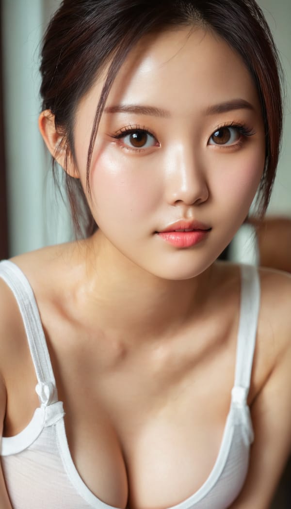 Tags: 21872187, SDXL
{"3": {"inputs": {"seed": 123281394382358, "steps": 32, "cfg": 6.91, "sampler_name": "dpmpp_2m", "scheduler": "karras", "denoise": 1.0, "model": ["27", 0], "positive": ["6", 0], "negative": ["7", 0], "latent_image": ["5", 0]}, "class_type": "KSampler"}, "4": {"inputs": {"ckpt_name": "juggernautxl.safetensors"}, "class_type": "CheckpointLoaderSimple"}, "5": {"inputs": {"width": 768, "height": 1344, "batch_size": 1}, "class_type": "EmptyLatentImage"}, "6": {"inputs": {"text": "21 year old girl, (chinese:1.07), (seductive facial expression:1.03), (sexy lips:1.12), (double eyelids:1.10), (temptress:0.97), (eyelashes:1.03), (seductive pose:1.13), (cute:1.09), (blush:0.97), (slim:1.10), (idol:1.02), (detailed face:1.11), (beautiful eyes:1.00), (in a seductive pose:0.95), (large perky breasts:0.95), (cleavage:1.04), (thigh gap:1.10), (white tanktop:1.07), busy street, (film:1.03), (candid cinema:1.03), (natural looking skin:1.04), (soft lighting:1.03), (portra:1.03), (RAW:1.08), (skin fuzz:1.05), (textured skin:1.06), (detailed skin:1.09)", "clip": ["27", 1]}, "class_type": "CLIPTextEncode"}, "7": {"inputs": {"text": "(bad hands:1.11), (watermark:1.12), (low resolution:1.11), (open mouth:1.09), (worst quality:1.12), (distorted:1.09), (twisted:1.06)", "clip": ["27", 1]}, "class_type": "CLIPTextEncode"}, "8": {"inputs": {"samples": ["3", 0], "vae": ["4", 2]}, "class_type": "VAEDecode"}, "25": {"inputs": {"lora_name": "nudify_xl.safetensors", "strength_model": 0.39, "strength_clip": 0.15, "model": ["4", 0], "clip": ["4", 1]}, "class_type": "LoraLoader"}, "26": {"inputs": {"lora_name": "shirtlift_SDXL_v2.safetensors", "strength_model": 0.02, "strength_clip": 0.04, "model": ["25", 0], "clip": ["25", 1]}, "class_type": "LoraLoader"}, "27": {"inputs": {"lora_name": "PerfectEyesXL.safetensors", "strength_model": 0.06, "strength_clip": 0.14, "model": ["26", 0], "clip": ["26", 1]}, "class_type": "LoraLoader"}, "30": {"inputs": {"model_name": "4x_NMKD-Superscale-SP_178000_G.pth"}, "class_type": "UpscaleModelLoader"}, "31": {"inputs": {"upscale_model": ["30", 0], "image": ["8", 0]}, "class_type": "ImageUpscaleWithModel"}, "32": {"inputs": {"upscale_method": "lanczos", "scale_by": 0.5, "image": ["31", 0]}, "class_type": "ImageScaleBy"}, "33": {"inputs": {"pixels": ["32", 0], "vae": ["4", 2]}, "class_type": "VAEEncode"}, "34": {"inputs": {"seed": 123281394382358, "steps": 32, "cfg": 6.91, "sampler_name": "dpmpp_2m", "scheduler": "karras", "denoise": 0.3, "model": ["27", 0], "positive": ["6", 0], "negative": ["7", 0], "latent_image": ["33", 0]}, "class_type": "KSampler"}, "36": {"inputs": {"samples": ["34", 0], "vae": ["4", 2]}, "class_type": "VAEDecode"}, "39": {"inputs": {"filename_prefix": "comfyapi-1713997435515", "images": ["36", 0]}, "class_type": "SaveImage"}}