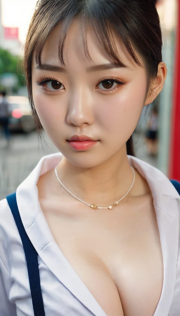 Tags: 21872187, SDXL
{"3": {"inputs": {"seed": 970979010723207, "steps": 64, "cfg": 7.97, "sampler_name": "dpmpp_2m", "scheduler": "karras", "denoise": 1.0, "model": ["27", 0], "positive": ["6", 0], "negative": ["7", 0], "latent_image": ["5", 0]}, "class_type": "KSampler"}, "4": {"inputs": {"ckpt_name": "juggernautxl.safetensors"}, "class_type": "CheckpointLoaderSimple"}, "5": {"inputs": {"width": 768, "height": 1344, "batch_size": 1}, "class_type": "EmptyLatentImage"}, "6": {"inputs": {"text": "25 year old girl, (chinese:1.05), (taiwanese:0.95), (russian:1.07), (pale skin:1.04), (eyelashes:0.97), (double eyelids:1.04), (beautiful eyes:1.14), (detailed face:0.95), (seductive facial expression:0.95), (temptress:1.11), (sexy lips:1.03), (idol:1.03), (seductive pose:0.98), (slim:1.04), (blush:0.95), (in a seductive pose:1.00), (large perky breasts:1.06), (cleavage:1.07), (thigh gap:0.95), (school uniform:1.09), choker, busy street, (candid cinema:1.01), (textured skin:1.00), (detailed skin:1.01), (natural looking skin:1.04), (film:1.08), (skin fuzz:1.08), (portra:1.08), (soft lighting:1.07), (RAW:1.02)", "clip": ["27", 1]}, "class_type": "CLIPTextEncode"}, "7": {"inputs": {"text": "(distorted:1.13), (twisted:1.08), (worst quality:1.11), (low resolution:1.06), (bad hands:1.10), (watermark:1.06), (open mouth:1.06)", "clip": ["27", 1]}, "class_type": "CLIPTextEncode"}, "8": {"inputs": {"samples": ["3", 0], "vae": ["4", 2]}, "class_type": "VAEDecode"}, "25": {"inputs": {"lora_name": "nudify_xl.safetensors", "strength_model": 0.2, "strength_clip": 0.03, "model": ["4", 0], "clip": ["4", 1]}, "class_type": "LoraLoader"}, "26": {"inputs": {"lora_name": "shirtlift_SDXL_v2.safetensors", "strength_model": 0.14, "strength_clip": 0.13, "model": ["25", 0], "clip": ["25", 1]}, "class_type": "LoraLoader"}, "27": {"inputs": {"lora_name": "PerfectEyesXL.safetensors", "strength_model": 0.05, "strength_clip": 0.14, "model": ["26", 0], "clip": ["26", 1]}, "class_type": "LoraLoader"}, "30": {"inputs": {"model_name": "4x_NMKD-Superscale-SP_178000_G.pth"}, "class_type": "UpscaleModelLoader"}, "31": {"inputs": {"upscale_model": ["30", 0], "image": ["8", 0]}, "class_type": "ImageUpscaleWithModel"}, "32": {"inputs": {"upscale_method": "lanczos", "scale_by": 0.5, "image": ["31", 0]}, "class_type": "ImageScaleBy"}, "33": {"inputs": {"pixels": ["32", 0], "vae": ["4", 2]}, "class_type": "VAEEncode"}, "34": {"inputs": {"seed": 970979010723207, "steps": 64, "cfg": 7.97, "sampler_name": "dpmpp_2m", "scheduler": "karras", "denoise": 0.3, "model": ["27", 0], "positive": ["6", 0], "negative": ["7", 0], "latent_image": ["33", 0]}, "class_type": "KSampler"}, "36": {"inputs": {"samples": ["34", 0], "vae": ["4", 2]}, "class_type": "VAEDecode"}, "39": {"inputs": {"filename_prefix": "comfyapi-1714306948543", "images": ["36", 0]}, "class_type": "SaveImage"}}