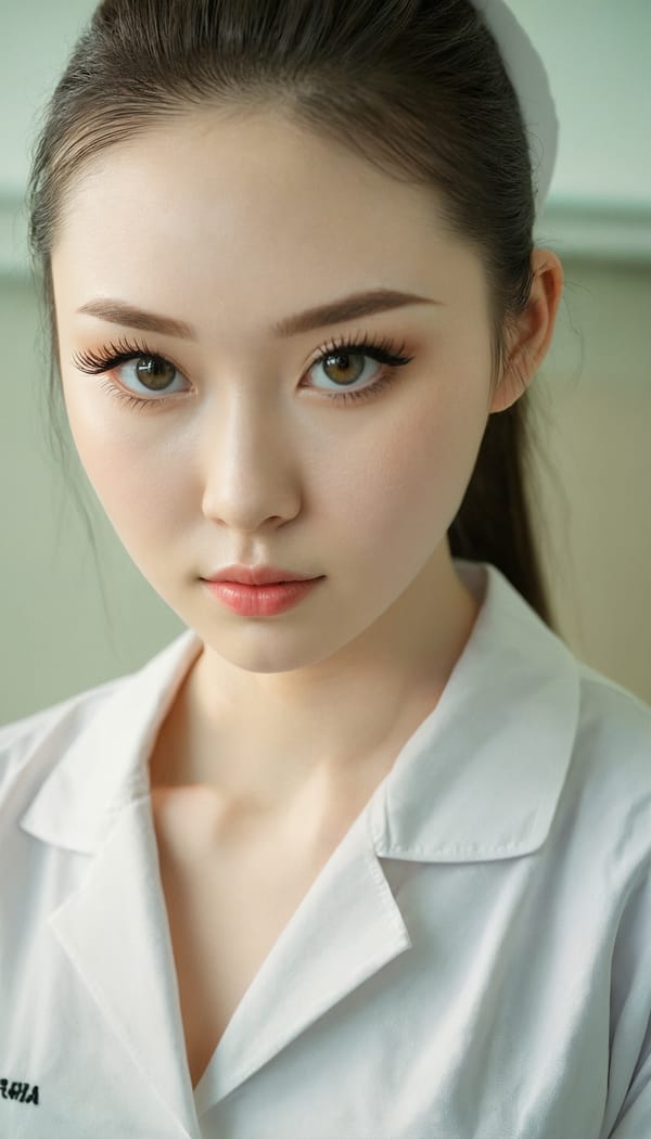 Tags: 21872187, SDXL
{"3": {"inputs": {"seed": 819371778265418, "steps": 64, "cfg": 6.51, "sampler_name": "dpmpp_2m", "scheduler": "karras", "denoise": 1.0, "model": ["27", 0], "positive": ["6", 0], "negative": ["7", 0], "latent_image": ["5", 0]}, "class_type": "KSampler"}, "4": {"inputs": {"ckpt_name": "juggernautxl.safetensors"}, "class_type": "CheckpointLoaderSimple"}, "5": {"inputs": {"width": 768, "height": 1344, "batch_size": 1}, "class_type": "EmptyLatentImage"}, "6": {"inputs": {"text": "21 year old girl, (irish:0.99), (chinese:1.12), (ukrainian:1.06), (pale skin:1.10), (seductive pose:0.96), (idol:1.01), (eyelashes:1.14), (temptress:1.09), (sexy lips:1.00), (slim:0.97), (cute:1.03), (beautiful eyes:0.98), (seductive facial expression:1.12), (detailed face:1.06), (on all fours:1.00), (spreading ass cheeks:1.11), (from behind:1.05), (backboob:0.97), (nurse in uniform:1.08) working in a hospital ward, (skin fuzz:1.04), (detailed skin:1.01), (candid cinema:1.02), (textured skin:1.00), (portra:1.05), (RAW:1.01), (soft lighting:1.00), (film:1.09)", "clip": ["27", 1]}, "class_type": "CLIPTextEncode"}, "7": {"inputs": {"text": "(low resolution:1.08), (watermark:1.08), (worst quality:1.13), (twisted:1.13), (distorted:1.08), (open mouth:1.09), (bad hands:1.12)", "clip": ["27", 1]}, "class_type": "CLIPTextEncode"}, "8": {"inputs": {"samples": ["3", 0], "vae": ["4", 2]}, "class_type": "VAEDecode"}, "25": {"inputs": {"lora_name": "nudify_xl.safetensors", "strength_model": 0.34, "strength_clip": 0.1, "model": ["4", 0], "clip": ["4", 1]}, "class_type": "LoraLoader"}, "26": {"inputs": {"lora_name": "shirtlift_SDXL_v2.safetensors", "strength_model": 0.0, "strength_clip": 0.09, "model": ["25", 0], "clip": ["25", 1]}, "class_type": "LoraLoader"}, "27": {"inputs": {"lora_name": "PerfectEyesXL.safetensors", "strength_model": 0.16, "strength_clip": 0.12, "model": ["26", 0], "clip": ["26", 1]}, "class_type": "LoraLoader"}, "30": {"inputs": {"model_name": "4x_NMKD-Superscale-SP_178000_G.pth"}, "class_type": "UpscaleModelLoader"}, "31": {"inputs": {"upscale_model": ["30", 0], "image": ["8", 0]}, "class_type": "ImageUpscaleWithModel"}, "32": {"inputs": {"upscale_method": "lanczos", "scale_by": 0.5, "image": ["31", 0]}, "class_type": "ImageScaleBy"}, "33": {"inputs": {"pixels": ["32", 0], "vae": ["4", 2]}, "class_type": "VAEEncode"}, "34": {"inputs": {"seed": 819371778265418, "steps": 64, "cfg": 6.51, "sampler_name": "dpmpp_2m", "scheduler": "karras", "denoise": 0.3, "model": ["27", 0], "positive": ["6", 0], "negative": ["7", 0], "latent_image": ["33", 0]}, "class_type": "KSampler"}, "36": {"inputs": {"samples": ["34", 0], "vae": ["4", 2]}, "class_type": "VAEDecode"}, "39": {"inputs": {"filename_prefix": "comfyapi-1733123333934", "images": ["36", 0]}, "class_type": "SaveImage"}}