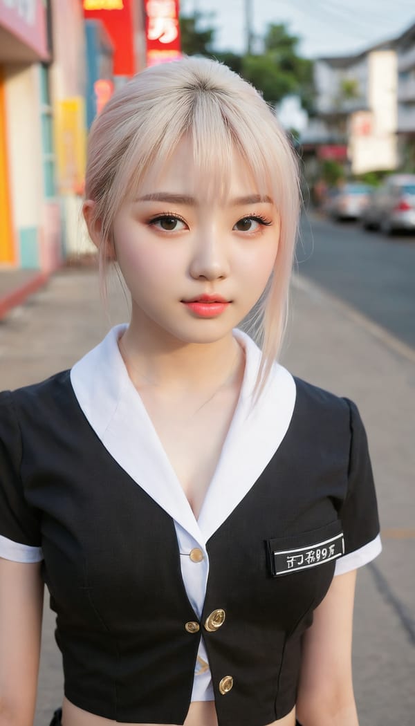 Tags: 21872187, SDXL
{"3": {"inputs": {"seed": 922084180556657, "steps": 64, "cfg": 5.37, "sampler_name": "dpmpp_2m", "scheduler": "karras", "denoise": 1.0, "model": ["27", 0], "positive": ["6", 0], "negative": ["7", 0], "latent_image": ["5", 0]}, "class_type": "KSampler"}, "4": {"inputs": {"ckpt_name": "juggernautxl.safetensors"}, "class_type": "CheckpointLoaderSimple"}, "5": {"inputs": {"width": 768, "height": 1344, "batch_size": 1}, "class_type": "EmptyLatentImage"}, "6": {"inputs": {"text": "20 year old girl, (eyelashes:0.96), (idol:1.08), (pale skin:0.95), (blush:0.96), (double eyelids:1.08), (detailed face:1.14), (seductive facial expression:1.00), (seductive pose:1.04), (temptress:1.07), (cute:1.03), (sexy lips:1.08), (slim:1.04), (on all fours:0.99), (spreading ass cheeks:0.97), (from behind:1.04), (backboob:1.07), (school uniform:1.12), choker, busy street, (candid cinema:1.00), (detailed skin:1.02), (soft lighting:1.05), (skin fuzz:1.00), (RAW:1.05), (portra:1.03), (textured skin:1.05), (natural looking skin:1.08)", "clip": ["27", 1]}, "class_type": "CLIPTextEncode"}, "7": {"inputs": {"text": "(distorted:1.05), (bad hands:1.11), (twisted:1.09), (watermark:1.12), (low resolution:1.06), (open mouth:1.05), (worst quality:1.14)", "clip": ["27", 1]}, "class_type": "CLIPTextEncode"}, "8": {"inputs": {"samples": ["3", 0], "vae": ["4", 2]}, "class_type": "VAEDecode"}, "25": {"inputs": {"lora_name": "nudify_xl.safetensors", "strength_model": 0.19, "strength_clip": 0.24, "model": ["4", 0], "clip": ["4", 1]}, "class_type": "LoraLoader"}, "26": {"inputs": {"lora_name": "shirtlift_SDXL_v2.safetensors", "strength_model": 0.18, "strength_clip": 0.15, "model": ["25", 0], "clip": ["25", 1]}, "class_type": "LoraLoader"}, "27": {"inputs": {"lora_name": "PerfectEyesXL.safetensors", "strength_model": 0.04, "strength_clip": 0.12, "model": ["26", 0], "clip": ["26", 1]}, "class_type": "LoraLoader"}, "30": {"inputs": {"model_name": "4x_NMKD-Superscale-SP_178000_G.pth"}, "class_type": "UpscaleModelLoader"}, "31": {"inputs": {"upscale_model": ["30", 0], "image": ["8", 0]}, "class_type": "ImageUpscaleWithModel"}, "32": {"inputs": {"upscale_method": "lanczos", "scale_by": 0.5, "image": ["31", 0]}, "class_type": "ImageScaleBy"}, "33": {"inputs": {"pixels": ["32", 0], "vae": ["4", 2]}, "class_type": "VAEEncode"}, "34": {"inputs": {"seed": 922084180556657, "steps": 64, "cfg": 5.37, "sampler_name": "dpmpp_2m", "scheduler": "karras", "denoise": 0.3, "model": ["27", 0], "positive": ["6", 0], "negative": ["7", 0], "latent_image": ["33", 0]}, "class_type": "KSampler"}, "36": {"inputs": {"samples": ["34", 0], "vae": ["4", 2]}, "class_type": "VAEDecode"}, "39": {"inputs": {"filename_prefix": "comfyapi-1713736874669", "images": ["36", 0]}, "class_type": "SaveImage"}}