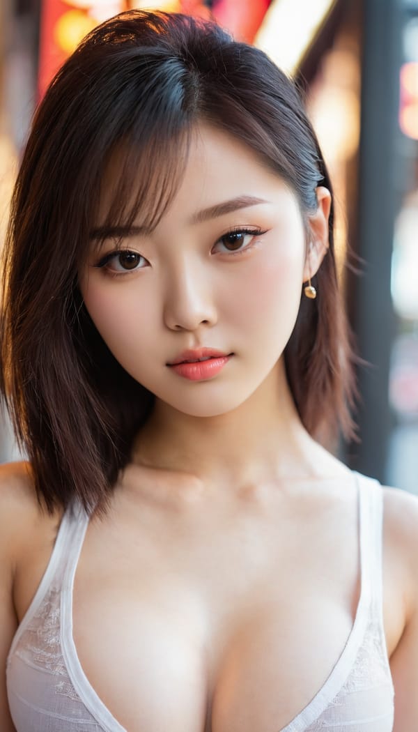 Tags: 21872187, SDXL
{"3": {"inputs": {"seed": 451189922540929, "steps": 64, "cfg": 6.32, "sampler_name": "dpmpp_2m", "scheduler": "karras", "denoise": 1.0, "model": ["27", 0], "positive": ["6", 0], "negative": ["7", 0], "latent_image": ["5", 0]}, "class_type": "KSampler"}, "4": {"inputs": {"ckpt_name": "juggernautxl.safetensors"}, "class_type": "CheckpointLoaderSimple"}, "5": {"inputs": {"width": 768, "height": 1344, "batch_size": 1}, "class_type": "EmptyLatentImage"}, "6": {"inputs": {"text": "20 year old girl, (taiwanese:1.12), (seductive facial expression:0.99), (pale skin:0.99), (double eyelids:1.03), (sexy lips:1.13), (eyelashes:1.10), (temptress:1.03), (blush:0.96), (cute:1.08), (beautiful eyes:1.01), (idol:0.97), (seductive pose:1.12), (slim:0.98), (detailed face:1.07), (in a seductive pose:1.02), (large perky breasts:0.99), (cleavage:1.06), (thigh gap:0.99), (white tanktop:1.00), busy street, (detailed skin:1.05), (soft lighting:1.04), (natural looking skin:1.01), (candid cinema:1.04), (RAW:1.06), (portra:1.00), (film:1.09), (textured skin:1.01), (skin fuzz:1.06)", "clip": ["27", 1]}, "class_type": "CLIPTextEncode"}, "7": {"inputs": {"text": "(low resolution:1.05), (bad hands:1.08), (distorted:1.08), (watermark:1.14), (twisted:1.09), (worst quality:1.05), (open mouth:1.11)", "clip": ["27", 1]}, "class_type": "CLIPTextEncode"}, "8": {"inputs": {"samples": ["3", 0], "vae": ["4", 2]}, "class_type": "VAEDecode"}, "25": {"inputs": {"lora_name": "nudify_xl.safetensors", "strength_model": 0.17, "strength_clip": 0.06, "model": ["4", 0], "clip": ["4", 1]}, "class_type": "LoraLoader"}, "26": {"inputs": {"lora_name": "shirtlift_SDXL_v2.safetensors", "strength_model": 0.0, "strength_clip": 0.09, "model": ["25", 0], "clip": ["25", 1]}, "class_type": "LoraLoader"}, "27": {"inputs": {"lora_name": "PerfectEyesXL.safetensors", "strength_model": 0.14, "strength_clip": 0.15, "model": ["26", 0], "clip": ["26", 1]}, "class_type": "LoraLoader"}, "30": {"inputs": {"model_name": "4x_NMKD-Superscale-SP_178000_G.pth"}, "class_type": "UpscaleModelLoader"}, "31": {"inputs": {"upscale_model": ["30", 0], "image": ["8", 0]}, "class_type": "ImageUpscaleWithModel"}, "32": {"inputs": {"upscale_method": "lanczos", "scale_by": 0.5, "image": ["31", 0]}, "class_type": "ImageScaleBy"}, "33": {"inputs": {"pixels": ["32", 0], "vae": ["4", 2]}, "class_type": "VAEEncode"}, "34": {"inputs": {"seed": 451189922540929, "steps": 64, "cfg": 6.32, "sampler_name": "dpmpp_2m", "scheduler": "karras", "denoise": 0.3, "model": ["27", 0], "positive": ["6", 0], "negative": ["7", 0], "latent_image": ["33", 0]}, "class_type": "KSampler"}, "36": {"inputs": {"samples": ["34", 0], "vae": ["4", 2]}, "class_type": "VAEDecode"}, "39": {"inputs": {"filename_prefix": "comfyapi-1731996634906", "images": ["36", 0]}, "class_type": "SaveImage"}}