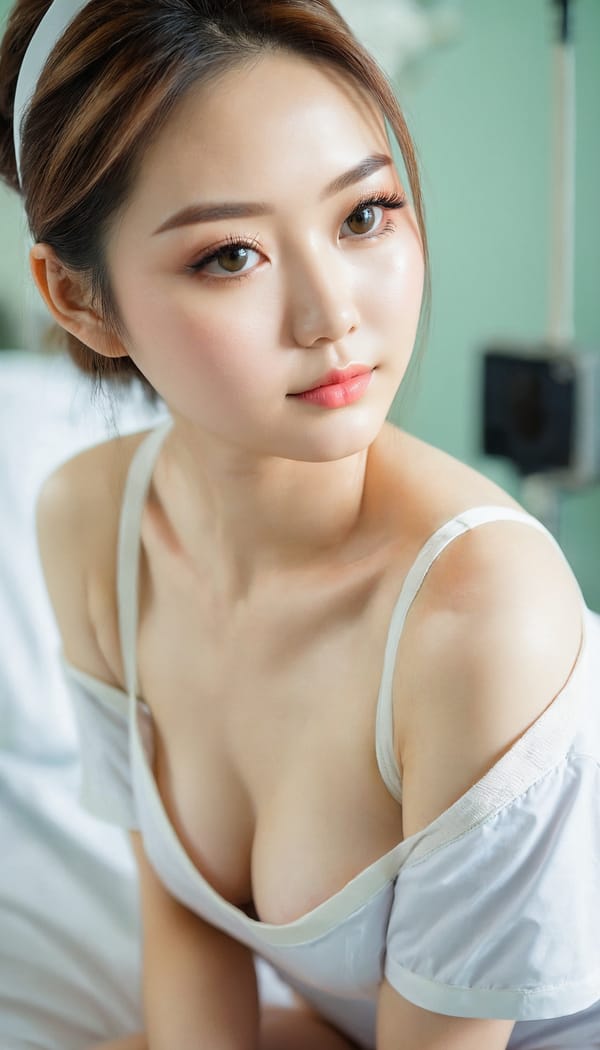 Tags: 21872187, SDXL
{"3": {"inputs": {"seed": 262755264709562, "steps": 32, "cfg": 7.47, "sampler_name": "dpmpp_2m", "scheduler": "karras", "denoise": 1.0, "model": ["27", 0], "positive": ["6", 0], "negative": ["7", 0], "latent_image": ["5", 0]}, "class_type": "KSampler"}, "4": {"inputs": {"ckpt_name": "juggernautxl.safetensors"}, "class_type": "CheckpointLoaderSimple"}, "5": {"inputs": {"width": 768, "height": 1344, "batch_size": 1}, "class_type": "EmptyLatentImage"}, "6": {"inputs": {"text": "26 year old girl, (taiwanese:1.11), (ukrainian:1.02), (russian:1.10), (cute:1.14), (temptress:1.13), (eyelashes:1.09), (blush:1.10), (idol:1.14), (slim:0.95), (seductive facial expression:1.09), (detailed face:1.02), (beautiful eyes:0.99), (seductive pose:0.95), (sexy lips:1.00), (pale skin:1.04), (double eyelids:1.14), (perky ass:1.12), (exposed ass:1.14), (looking back:1.14), (sexy ass:0.98), (thigh gap:1.06), (nurse in uniform:0.96) working in a hospital ward, (portra:1.09), (film:1.04), (textured skin:1.08), (RAW:1.06), (detailed skin:1.00), (skin fuzz:1.05), (soft lighting:1.01), (candid cinema:1.07), (natural looking skin:1.03)", "clip": ["27", 1]}, "class_type": "CLIPTextEncode"}, "7": {"inputs": {"text": "(low resolution:1.07), (open mouth:1.05), (bad hands:1.10), (twisted:1.06), (distorted:1.10), (worst quality:1.13), (watermark:1.12)", "clip": ["27", 1]}, "class_type": "CLIPTextEncode"}, "8": {"inputs": {"samples": ["3", 0], "vae": ["4", 2]}, "class_type": "VAEDecode"}, "25": {"inputs": {"lora_name": "nudify_xl.safetensors", "strength_model": 0.26, "strength_clip": 0.3, "model": ["4", 0], "clip": ["4", 1]}, "class_type": "LoraLoader"}, "26": {"inputs": {"lora_name": "shirtlift_SDXL_v2.safetensors", "strength_model": 0.05, "strength_clip": 0.12, "model": ["25", 0], "clip": ["25", 1]}, "class_type": "LoraLoader"}, "27": {"inputs": {"lora_name": "PerfectEyesXL.safetensors", "strength_model": 0.17, "strength_clip": 0.04, "model": ["26", 0], "clip": ["26", 1]}, "class_type": "LoraLoader"}, "30": {"inputs": {"model_name": "4x_NMKD-Superscale-SP_178000_G.pth"}, "class_type": "UpscaleModelLoader"}, "31": {"inputs": {"upscale_model": ["30", 0], "image": ["8", 0]}, "class_type": "ImageUpscaleWithModel"}, "32": {"inputs": {"upscale_method": "lanczos", "scale_by": 0.5, "image": ["31", 0]}, "class_type": "ImageScaleBy"}, "33": {"inputs": {"pixels": ["32", 0], "vae": ["4", 2]}, "class_type": "VAEEncode"}, "34": {"inputs": {"seed": 262755264709562, "steps": 32, "cfg": 7.47, "sampler_name": "dpmpp_2m", "scheduler": "karras", "denoise": 0.3, "model": ["27", 0], "positive": ["6", 0], "negative": ["7", 0], "latent_image": ["33", 0]}, "class_type": "KSampler"}, "36": {"inputs": {"samples": ["34", 0], "vae": ["4", 2]}, "class_type": "VAEDecode"}, "39": {"inputs": {"filename_prefix": "comfyapi-1734649858835", "images": ["36", 0]}, "class_type": "SaveImage"}}