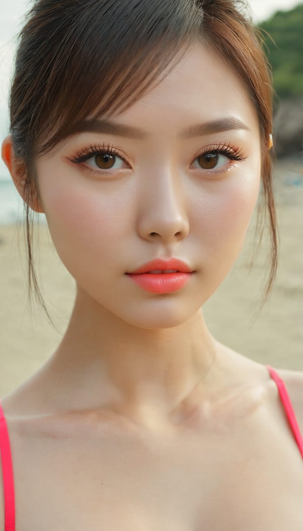 Tags: 21872187, SDXL
{"3": {"inputs": {"seed": 210480941675235, "steps": 64, "cfg": 6.68, "sampler_name": "dpmpp_2m", "scheduler": "karras", "denoise": 1.0, "model": ["27", 0], "positive": ["6", 0], "negative": ["7", 0], "latent_image": ["5", 0]}, "class_type": "KSampler"}, "4": {"inputs": {"ckpt_name": "juggernautxl.safetensors"}, "class_type": "CheckpointLoaderSimple"}, "5": {"inputs": {"width": 768, "height": 1344, "batch_size": 1}, "class_type": "EmptyLatentImage"}, "6": {"inputs": {"text": "27 year old girl, (ukrainian:1.13), (chinese:0.97), (sexy lips:1.14), (beautiful eyes:0.95), (blush:0.98), (slim:1.08), (detailed face:1.01), (temptress:1.08), (eyelashes:1.00), (double eyelids:1.12), (cute:1.01), (seductive facial expression:1.04), (idol:1.04), (pale skin:0.98), (perky ass:1.10), (exposed ass:1.04), (looking back:1.05), (sexy ass:0.98), (thigh gap:1.00), wearing (bikini:1.00) at a beach, (candid cinema:1.01), (textured skin:1.01), (skin fuzz:1.05), (portra:1.09), (detailed skin:1.01), (film:1.05), (RAW:1.09), (natural looking skin:1.05), (soft lighting:1.03)", "clip": ["27", 1]}, "class_type": "CLIPTextEncode"}, "7": {"inputs": {"text": "(distorted:1.10), (low resolution:1.13), (watermark:1.11), (twisted:1.07), (open mouth:1.12), (bad hands:1.14), (worst quality:1.08)", "clip": ["27", 1]}, "class_type": "CLIPTextEncode"}, "8": {"inputs": {"samples": ["3", 0], "vae": ["4", 2]}, "class_type": "VAEDecode"}, "25": {"inputs": {"lora_name": "nudify_xl.safetensors", "strength_model": 0.19, "strength_clip": 0.17, "model": ["4", 0], "clip": ["4", 1]}, "class_type": "LoraLoader"}, "26": {"inputs": {"lora_name": "shirtlift_SDXL_v2.safetensors", "strength_model": 0.14, "strength_clip": 0.18, "model": ["25", 0], "clip": ["25", 1]}, "class_type": "LoraLoader"}, "27": {"inputs": {"lora_name": "PerfectEyesXL.safetensors", "strength_model": 0.1, "strength_clip": 0.06, "model": ["26", 0], "clip": ["26", 1]}, "class_type": "LoraLoader"}, "30": {"inputs": {"model_name": "4x_NMKD-Superscale-SP_178000_G.pth"}, "class_type": "UpscaleModelLoader"}, "31": {"inputs": {"upscale_model": ["30", 0], "image": ["8", 0]}, "class_type": "ImageUpscaleWithModel"}, "32": {"inputs": {"upscale_method": "lanczos", "scale_by": 0.5, "image": ["31", 0]}, "class_type": "ImageScaleBy"}, "33": {"inputs": {"pixels": ["32", 0], "vae": ["4", 2]}, "class_type": "VAEEncode"}, "34": {"inputs": {"seed": 210480941675235, "steps": 64, "cfg": 6.68, "sampler_name": "dpmpp_2m", "scheduler": "karras", "denoise": 0.3, "model": ["27", 0], "positive": ["6", 0], "negative": ["7", 0], "latent_image": ["33", 0]}, "class_type": "KSampler"}, "36": {"inputs": {"samples": ["34", 0], "vae": ["4", 2]}, "class_type": "VAEDecode"}, "39": {"inputs": {"filename_prefix": "comfyapi-1713334427457", "images": ["36", 0]}, "class_type": "SaveImage"}}