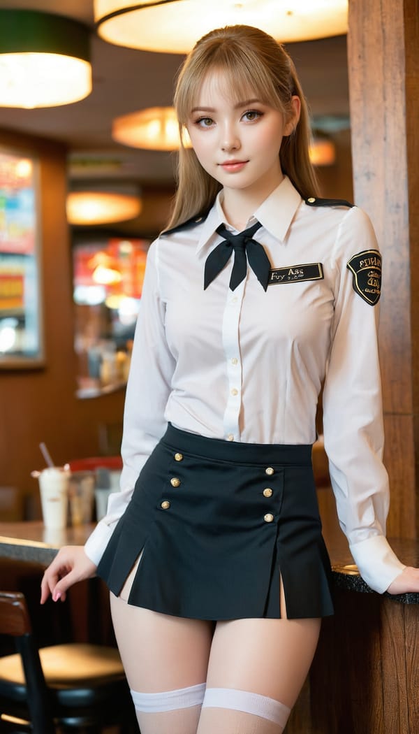 Tags: 21872187, SDXL
{"3": {"inputs": {"seed": 669770448717625, "steps": 32, "cfg": 6.79, "sampler_name": "dpmpp_2m", "scheduler": "karras", "denoise": 1.0, "model": ["27", 0], "positive": ["6", 0], "negative": ["7", 0], "latent_image": ["5", 0]}, "class_type": "KSampler"}, "4": {"inputs": {"ckpt_name": "juggernautxl.safetensors"}, "class_type": "CheckpointLoaderSimple"}, "5": {"inputs": {"width": 768, "height": 1344, "batch_size": 1}, "class_type": "EmptyLatentImage"}, "6": {"inputs": {"text": "24 year old girl, (detailed face:1.08), (pale skin:1.05), (double eyelids:1.14), (seductive facial expression:0.96), (blush:0.95), (temptress:0.99), (idol:1.05), (cute:0.99), (seductive pose:1.14), (beautiful eyes:1.11), (slim:0.95), (eyelashes:1.07), (perky ass:1.05), (exposed ass:1.10), (looking back:1.11), (sexy ass:1.13), (thigh gap:1.05), (a waitress in uniform:1.07) working at a restaurant, (textured skin:1.09), (skin fuzz:1.09), (soft lighting:1.02), (natural looking skin:1.09), (RAW:1.00), (portra:1.08), (film:1.02), (detailed skin:1.05), (candid cinema:1.05)", "clip": ["27", 1]}, "class_type": "CLIPTextEncode"}, "7": {"inputs": {"text": "(worst quality:1.07), (low resolution:1.11), (open mouth:1.08), (watermark:1.13), (twisted:1.08), (bad hands:1.11), (distorted:1.11)", "clip": ["27", 1]}, "class_type": "CLIPTextEncode"}, "8": {"inputs": {"samples": ["3", 0], "vae": ["4", 2]}, "class_type": "VAEDecode"}, "25": {"inputs": {"lora_name": "nudify_xl.safetensors", "strength_model": 0.11, "strength_clip": 0.22, "model": ["4", 0], "clip": ["4", 1]}, "class_type": "LoraLoader"}, "26": {"inputs": {"lora_name": "shirtlift_SDXL_v2.safetensors", "strength_model": 0.17, "strength_clip": 0.15, "model": ["25", 0], "clip": ["25", 1]}, "class_type": "LoraLoader"}, "27": {"inputs": {"lora_name": "PerfectEyesXL.safetensors", "strength_model": 0.12, "strength_clip": 0.0, "model": ["26", 0], "clip": ["26", 1]}, "class_type": "LoraLoader"}, "30": {"inputs": {"model_name": "4x_NMKD-Superscale-SP_178000_G.pth"}, "class_type": "UpscaleModelLoader"}, "31": {"inputs": {"upscale_model": ["30", 0], "image": ["8", 0]}, "class_type": "ImageUpscaleWithModel"}, "32": {"inputs": {"upscale_method": "lanczos", "scale_by": 0.5, "image": ["31", 0]}, "class_type": "ImageScaleBy"}, "33": {"inputs": {"pixels": ["32", 0], "vae": ["4", 2]}, "class_type": "VAEEncode"}, "34": {"inputs": {"seed": 669770448717625, "steps": 32, "cfg": 6.79, "sampler_name": "dpmpp_2m", "scheduler": "karras", "denoise": 0.3, "model": ["27", 0], "positive": ["6", 0], "negative": ["7", 0], "latent_image": ["33", 0]}, "class_type": "KSampler"}, "36": {"inputs": {"samples": ["34", 0], "vae": ["4", 2]}, "class_type": "VAEDecode"}, "39": {"inputs": {"filename_prefix": "comfyapi-1724583803907", "images": ["36", 0]}, "class_type": "SaveImage"}}