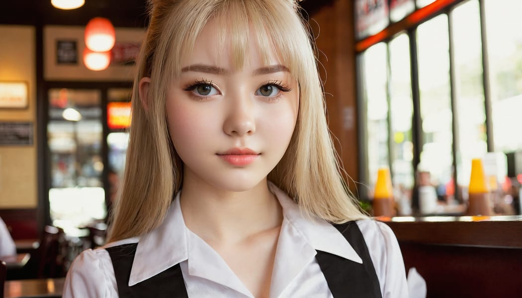 Tags: 21872187, SDXL
{"3": {"inputs": {"seed": 675057427560885, "steps": 32, "cfg": 7.55, "sampler_name": "dpmpp_2m", "scheduler": "karras", "denoise": 1.0, "model": ["27", 0], "positive": ["6", 0], "negative": ["7", 0], "latent_image": ["5", 0]}, "class_type": "KSampler"}, "4": {"inputs": {"ckpt_name": "juggernautxl.safetensors"}, "class_type": "CheckpointLoaderSimple"}, "5": {"inputs": {"width": 1344, "height": 768, "batch_size": 1}, "class_type": "EmptyLatentImage"}, "6": {"inputs": {"text": "20 year old girl, (eyelashes:1.14), (slim:1.01), (seductive facial expression:1.06), (pale skin:0.97), (beautiful eyes:0.97), (idol:1.07), (double eyelids:0.98), (detailed face:1.00), (sexy lips:1.04), (temptress:0.98), (in a seductive pose:1.14), (large perky breasts:1.08), (cleavage:1.01), (thigh gap:1.14), (a waitress in uniform:1.02) working at a restaurant, (film:1.07), (RAW:1.02), (natural looking skin:1.06), (portra:1.08), (soft lighting:1.06), (candid cinema:1.00), (detailed skin:1.06), (textured skin:1.03), (skin fuzz:1.07)", "clip": ["27", 1]}, "class_type": "CLIPTextEncode"}, "7": {"inputs": {"text": "(open mouth:1.07), (bad hands:1.13), (worst quality:1.11), (twisted:1.12), (watermark:1.08), (distorted:1.08), (low resolution:1.06)", "clip": ["27", 1]}, "class_type": "CLIPTextEncode"}, "8": {"inputs": {"samples": ["3", 0], "vae": ["4", 2]}, "class_type": "VAEDecode"}, "25": {"inputs": {"lora_name": "nudify_xl.safetensors", "strength_model": 0.14, "strength_clip": 0.33, "model": ["4", 0], "clip": ["4", 1]}, "class_type": "LoraLoader"}, "26": {"inputs": {"lora_name": "shirtlift_SDXL_v2.safetensors", "strength_model": 0.17, "strength_clip": 0.13, "model": ["25", 0], "clip": ["25", 1]}, "class_type": "LoraLoader"}, "27": {"inputs": {"lora_name": "PerfectEyesXL.safetensors", "strength_model": 0.01, "strength_clip": 0.05, "model": ["26", 0], "clip": ["26", 1]}, "class_type": "LoraLoader"}, "30": {"inputs": {"model_name": "4x_NMKD-Superscale-SP_178000_G.pth"}, "class_type": "UpscaleModelLoader"}, "31": {"inputs": {"upscale_model": ["30", 0], "image": ["8", 0]}, "class_type": "ImageUpscaleWithModel"}, "32": {"inputs": {"upscale_method": "lanczos", "scale_by": 0.5, "image": ["31", 0]}, "class_type": "ImageScaleBy"}, "33": {"inputs": {"pixels": ["32", 0], "vae": ["4", 2]}, "class_type": "VAEEncode"}, "34": {"inputs": {"seed": 675057427560885, "steps": 32, "cfg": 7.55, "sampler_name": "dpmpp_2m", "scheduler": "karras", "denoise": 0.3, "model": ["27", 0], "positive": ["6", 0], "negative": ["7", 0], "latent_image": ["33", 0]}, "class_type": "KSampler"}, "36": {"inputs": {"samples": ["34", 0], "vae": ["4", 2]}, "class_type": "VAEDecode"}, "39": {"inputs": {"filename_prefix": "comfyapi-1732770913827", "images": ["36", 0]}, "class_type": "SaveImage"}}