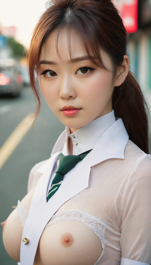 Tags: 21872187, SDXL
{"3": {"inputs": {"seed": 793604897450842, "steps": 32, "cfg": 7.06, "sampler_name": "dpmpp_2m", "scheduler": "karras", "denoise": 1.0, "model": ["27", 0], "positive": ["6", 0], "negative": ["7", 0], "latent_image": ["5", 0]}, "class_type": "KSampler"}, "4": {"inputs": {"ckpt_name": "juggernautxl.safetensors"}, "class_type": "CheckpointLoaderSimple"}, "5": {"inputs": {"width": 768, "height": 1344, "batch_size": 1}, "class_type": "EmptyLatentImage"}, "6": {"inputs": {"text": "27 year old girl, (korean:1.02), (irish:1.11), (idol:1.02), (eyelashes:1.12), (seductive pose:1.00), (pale skin:1.10), (temptress:1.14), (seductive facial expression:1.02), (blush:0.95), (beautiful eyes:0.95), (cute:1.03), (double eyelids:0.97), (detailed face:1.11), (sexy lips:0.96), (slim:1.01), (in a seductive pose:1.00), (large perky breasts:0.97), (cleavage:1.00), (thigh gap:1.01), (school uniform:1.00), choker, busy street, (film:1.01), (skin fuzz:1.04), (detailed skin:1.07), (RAW:1.02), (textured skin:1.08), (candid cinema:1.09), (soft lighting:1.00), (natural looking skin:1.08), (portra:1.03)", "clip": ["27", 1]}, "class_type": "CLIPTextEncode"}, "7": {"inputs": {"text": "(twisted:1.06), (low resolution:1.05), (open mouth:1.11), (distorted:1.14), (bad hands:1.09), (watermark:1.13), (worst quality:1.13)", "clip": ["27", 1]}, "class_type": "CLIPTextEncode"}, "8": {"inputs": {"samples": ["3", 0], "vae": ["4", 2]}, "class_type": "VAEDecode"}, "25": {"inputs": {"lora_name": "nudify_xl.safetensors", "strength_model": 0.26, "strength_clip": 0.17, "model": ["4", 0], "clip": ["4", 1]}, "class_type": "LoraLoader"}, "26": {"inputs": {"lora_name": "shirtlift_SDXL_v2.safetensors", "strength_model": 0.0, "strength_clip": 0.07, "model": ["25", 0], "clip": ["25", 1]}, "class_type": "LoraLoader"}, "27": {"inputs": {"lora_name": "PerfectEyesXL.safetensors", "strength_model": 0.11, "strength_clip": 0.0, "model": ["26", 0], "clip": ["26", 1]}, "class_type": "LoraLoader"}, "30": {"inputs": {"model_name": "4x_NMKD-Superscale-SP_178000_G.pth"}, "class_type": "UpscaleModelLoader"}, "31": {"inputs": {"upscale_model": ["30", 0], "image": ["8", 0]}, "class_type": "ImageUpscaleWithModel"}, "32": {"inputs": {"upscale_method": "lanczos", "scale_by": 0.5, "image": ["31", 0]}, "class_type": "ImageScaleBy"}, "33": {"inputs": {"pixels": ["32", 0], "vae": ["4", 2]}, "class_type": "VAEEncode"}, "34": {"inputs": {"seed": 793604897450842, "steps": 32, "cfg": 7.06, "sampler_name": "dpmpp_2m", "scheduler": "karras", "denoise": 0.3, "model": ["27", 0], "positive": ["6", 0], "negative": ["7", 0], "latent_image": ["33", 0]}, "class_type": "KSampler"}, "36": {"inputs": {"samples": ["34", 0], "vae": ["4", 2]}, "class_type": "VAEDecode"}, "39": {"inputs": {"filename_prefix": "comfyapi-1730362782392", "images": ["36", 0]}, "class_type": "SaveImage"}}