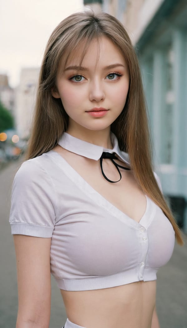 Tags: 21872187, SDXL
{"3": {"inputs": {"seed": 916068232881674, "steps": 64, "cfg": 5.07, "sampler_name": "dpmpp_2m", "scheduler": "karras", "denoise": 1.0, "model": ["27", 0], "positive": ["6", 0], "negative": ["7", 0], "latent_image": ["5", 0]}, "class_type": "KSampler"}, "4": {"inputs": {"ckpt_name": "juggernautxl.safetensors"}, "class_type": "CheckpointLoaderSimple"}, "5": {"inputs": {"width": 768, "height": 1344, "batch_size": 1}, "class_type": "EmptyLatentImage"}, "6": {"inputs": {"text": "22 year old girl, (russian:1.07), (double eyelids:1.11), (seductive facial expression:0.99), (idol:1.14), (detailed face:1.11), (cute:1.11), (seductive pose:1.07), (pale skin:1.09), (slim:1.02), (eyelashes:1.13), (blush:1.10), (temptress:1.12), (beautiful eyes:1.03), (in a seductive pose:1.11), (large perky breasts:1.08), (cleavage:0.96), (thigh gap:1.06), (school uniform:1.08), choker, busy street, (soft lighting:1.00), (RAW:1.04), (natural looking skin:1.02), (portra:1.03), (detailed skin:1.02), (textured skin:1.09), (film:1.01), (candid cinema:1.07), (skin fuzz:1.07)", "clip": ["27", 1]}, "class_type": "CLIPTextEncode"}, "7": {"inputs": {"text": "(low resolution:1.06), (open mouth:1.13), (twisted:1.11), (distorted:1.08), (worst quality:1.09), (bad hands:1.11), (watermark:1.14)", "clip": ["27", 1]}, "class_type": "CLIPTextEncode"}, "8": {"inputs": {"samples": ["3", 0], "vae": ["4", 2]}, "class_type": "VAEDecode"}, "25": {"inputs": {"lora_name": "nudify_xl.safetensors", "strength_model": 0.17, "strength_clip": 0.29, "model": ["4", 0], "clip": ["4", 1]}, "class_type": "LoraLoader"}, "26": {"inputs": {"lora_name": "shirtlift_SDXL_v2.safetensors", "strength_model": 0.09, "strength_clip": 0.01, "model": ["25", 0], "clip": ["25", 1]}, "class_type": "LoraLoader"}, "27": {"inputs": {"lora_name": "PerfectEyesXL.safetensors", "strength_model": 0.14, "strength_clip": 0.12, "model": ["26", 0], "clip": ["26", 1]}, "class_type": "LoraLoader"}, "30": {"inputs": {"model_name": "4x_NMKD-Superscale-SP_178000_G.pth"}, "class_type": "UpscaleModelLoader"}, "31": {"inputs": {"upscale_model": ["30", 0], "image": ["8", 0]}, "class_type": "ImageUpscaleWithModel"}, "32": {"inputs": {"upscale_method": "lanczos", "scale_by": 0.5, "image": ["31", 0]}, "class_type": "ImageScaleBy"}, "33": {"inputs": {"pixels": ["32", 0], "vae": ["4", 2]}, "class_type": "VAEEncode"}, "34": {"inputs": {"seed": 916068232881674, "steps": 64, "cfg": 5.07, "sampler_name": "dpmpp_2m", "scheduler": "karras", "denoise": 0.3, "model": ["27", 0], "positive": ["6", 0], "negative": ["7", 0], "latent_image": ["33", 0]}, "class_type": "KSampler"}, "36": {"inputs": {"samples": ["34", 0], "vae": ["4", 2]}, "class_type": "VAEDecode"}, "39": {"inputs": {"filename_prefix": "comfyapi-1724541539752", "images": ["36", 0]}, "class_type": "SaveImage"}}