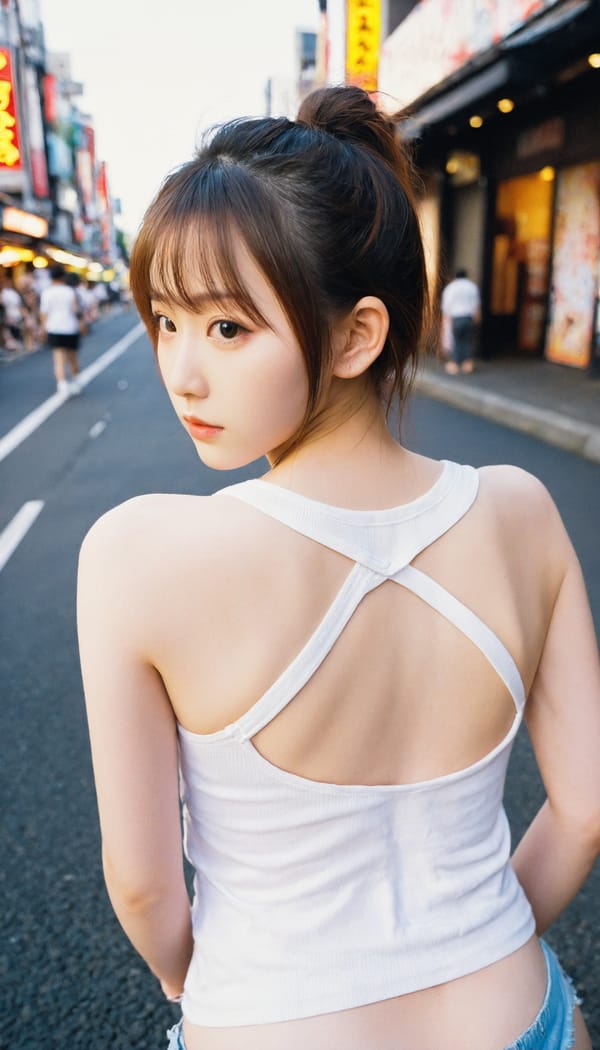 Tags: 21872187, SDXL
{"3": {"inputs": {"seed": 143001938938495, "steps": 64, "cfg": 5.53, "sampler_name": "dpmpp_2m", "scheduler": "karras", "denoise": 1.0, "model": ["27", 0], "positive": ["6", 0], "negative": ["7", 0], "latent_image": ["5", 0]}, "class_type": "KSampler"}, "4": {"inputs": {"ckpt_name": "leosamsHelloworldSDXL_helloworldSDXL32DPO.safetensors"}, "class_type": "CheckpointLoaderSimple"}, "5": {"inputs": {"width": 768, "height": 1344, "batch_size": 1}, "class_type": "EmptyLatentImage"}, "6": {"inputs": {"text": "19 year old girl, (japanese:1.13), (beautiful eyes:0.97), (cute:1.11), (seductive pose:1.13), (pale skin:1.09), (double eyelids:1.11), (seductive facial expression:1.09), (eyelashes:1.13), (temptress:1.11), (blush:1.00), (idol:1.12), (detailed face:1.14), (slim:1.05), (on all fours:0.99), (spreading ass cheeks:1.00), (from behind:1.09), (backboob:1.08), (white tanktop:1.09), busy street, (candid cinema:1.04), (portra:1.07), (RAW:1.05), (soft lighting:1.02), (detailed skin:1.00), (film:1.06), (textured skin:1.09), (skin fuzz:1.04), (natural looking skin:1.01)", "clip": ["27", 1]}, "class_type": "CLIPTextEncode"}, "7": {"inputs": {"text": "(watermark:1.11), (low resolution:1.14), (distorted:1.11), (worst quality:1.08), (open mouth:1.10), (bad hands:1.05), (twisted:1.10)", "clip": ["27", 1]}, "class_type": "CLIPTextEncode"}, "8": {"inputs": {"samples": ["3", 0], "vae": ["4", 2]}, "class_type": "VAEDecode"}, "25": {"inputs": {"lora_name": "nudify_xl.safetensors", "strength_model": 0.34, "strength_clip": 0.14, "model": ["4", 0], "clip": ["4", 1]}, "class_type": "LoraLoader"}, "26": {"inputs": {"lora_name": "shirtlift_SDXL_v2.safetensors", "strength_model": 0.04, "strength_clip": 0.16, "model": ["25", 0], "clip": ["25", 1]}, "class_type": "LoraLoader"}, "27": {"inputs": {"lora_name": "PerfectEyesXL.safetensors", "strength_model": 0.01, "strength_clip": 0.07, "model": ["26", 0], "clip": ["26", 1]}, "class_type": "LoraLoader"}, "30": {"inputs": {"model_name": "4x_NMKD-Superscale-SP_178000_G.pth"}, "class_type": "UpscaleModelLoader"}, "31": {"inputs": {"upscale_model": ["30", 0], "image": ["8", 0]}, "class_type": "ImageUpscaleWithModel"}, "32": {"inputs": {"upscale_method": "lanczos", "scale_by": 0.5, "image": ["31", 0]}, "class_type": "ImageScaleBy"}, "33": {"inputs": {"pixels": ["32", 0], "vae": ["4", 2]}, "class_type": "VAEEncode"}, "34": {"inputs": {"seed": 143001938938495, "steps": 64, "cfg": 5.53, "sampler_name": "dpmpp_2m", "scheduler": "karras", "denoise": 0.3, "model": ["27", 0], "positive": ["6", 0], "negative": ["7", 0], "latent_image": ["33", 0]}, "class_type": "KSampler"}, "36": {"inputs": {"samples": ["34", 0], "vae": ["4", 2]}, "class_type": "VAEDecode"}, "39": {"inputs": {"filename_prefix": "comfyapi-1707302414145", "images": ["36", 0]}, "class_type": "SaveImage"}}