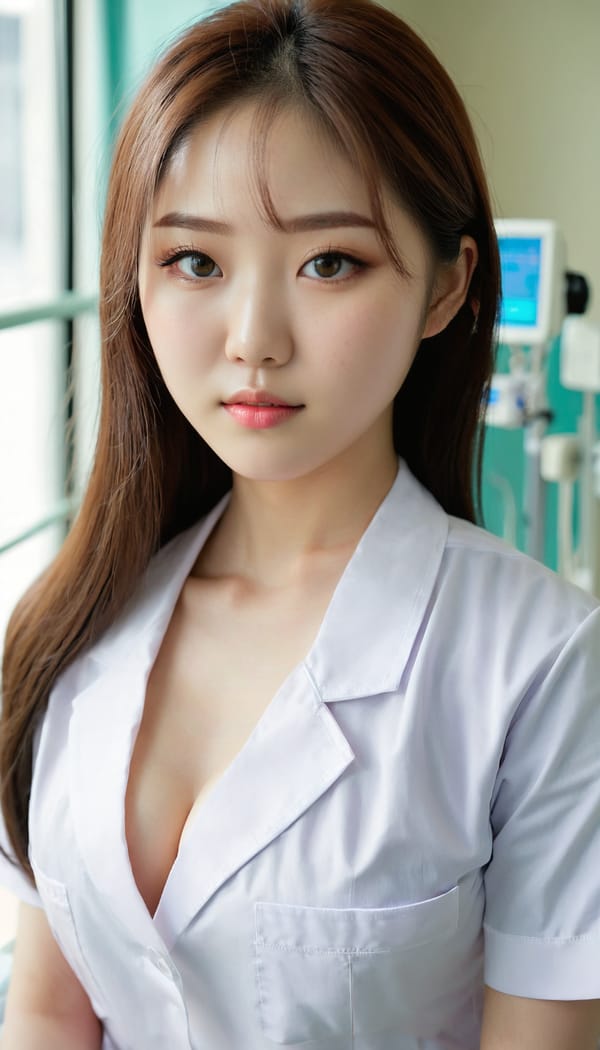 Tags: 21872187, SDXL
{"3": {"inputs": {"seed": 291364226469712, "steps": 32, "cfg": 7.79, "sampler_name": "dpmpp_2m", "scheduler": "karras", "denoise": 1.0, "model": ["27", 0], "positive": ["6", 0], "negative": ["7", 0], "latent_image": ["5", 0]}, "class_type": "KSampler"}, "4": {"inputs": {"ckpt_name": "juggernautxl.safetensors"}, "class_type": "CheckpointLoaderSimple"}, "5": {"inputs": {"width": 768, "height": 1344, "batch_size": 1}, "class_type": "EmptyLatentImage"}, "6": {"inputs": {"text": "19 year old girl, (korean:1.09), (irish:0.95), (idol:1.06), (cute:1.13), (seductive facial expression:0.98), (beautiful eyes:1.05), (sexy lips:1.05), (double eyelids:1.09), (slim:0.96), (detailed face:1.01), (seductive pose:1.12), (eyelashes:0.98), (pale skin:1.12), (blush:0.97), (temptress:1.10), (in a seductive pose:1.10), (large perky breasts:1.09), (cleavage:1.09), (thigh gap:1.10), (nurse in uniform:1.14) working in a hospital ward, (film:1.08), (candid cinema:1.04), (soft lighting:1.03), (natural looking skin:1.08), (skin fuzz:1.08), (detailed skin:1.08), (portra:1.07), (textured skin:1.07), (RAW:1.03)", "clip": ["27", 1]}, "class_type": "CLIPTextEncode"}, "7": {"inputs": {"text": "(worst quality:1.12), (bad hands:1.12), (distorted:1.08), (open mouth:1.13), (twisted:1.08), (watermark:1.07), (low resolution:1.13)", "clip": ["27", 1]}, "class_type": "CLIPTextEncode"}, "8": {"inputs": {"samples": ["3", 0], "vae": ["4", 2]}, "class_type": "VAEDecode"}, "25": {"inputs": {"lora_name": "nudify_xl.safetensors", "strength_model": 0.35, "strength_clip": 0.3, "model": ["4", 0], "clip": ["4", 1]}, "class_type": "LoraLoader"}, "26": {"inputs": {"lora_name": "shirtlift_SDXL_v2.safetensors", "strength_model": 0.04, "strength_clip": 0.06, "model": ["25", 0], "clip": ["25", 1]}, "class_type": "LoraLoader"}, "27": {"inputs": {"lora_name": "PerfectEyesXL.safetensors", "strength_model": 0.16, "strength_clip": 0.09, "model": ["26", 0], "clip": ["26", 1]}, "class_type": "LoraLoader"}, "30": {"inputs": {"model_name": "4x_NMKD-Superscale-SP_178000_G.pth"}, "class_type": "UpscaleModelLoader"}, "31": {"inputs": {"upscale_model": ["30", 0], "image": ["8", 0]}, "class_type": "ImageUpscaleWithModel"}, "32": {"inputs": {"upscale_method": "lanczos", "scale_by": 0.5, "image": ["31", 0]}, "class_type": "ImageScaleBy"}, "33": {"inputs": {"pixels": ["32", 0], "vae": ["4", 2]}, "class_type": "VAEEncode"}, "34": {"inputs": {"seed": 291364226469712, "steps": 32, "cfg": 7.79, "sampler_name": "dpmpp_2m", "scheduler": "karras", "denoise": 0.3, "model": ["27", 0], "positive": ["6", 0], "negative": ["7", 0], "latent_image": ["33", 0]}, "class_type": "KSampler"}, "36": {"inputs": {"samples": ["34", 0], "vae": ["4", 2]}, "class_type": "VAEDecode"}, "39": {"inputs": {"filename_prefix": "comfyapi-1724162436190", "images": ["36", 0]}, "class_type": "SaveImage"}}