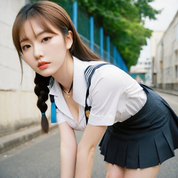 Tags: 21872187, SDXL
{"3": {"inputs": {"seed": 833347012868624, "steps": 64, "cfg": 7.51, "sampler_name": "dpmpp_2m", "scheduler": "karras", "denoise": 1.0, "model": ["27", 0], "positive": ["6", 0], "negative": ["7", 0], "latent_image": ["5", 0]}, "class_type": "KSampler"}, "4": {"inputs": {"ckpt_name": "leosamsHelloworldSDXL_helloworldSDXL32DPO.safetensors"}, "class_type": "CheckpointLoaderSimple"}, "5": {"inputs": {"width": 1024, "height": 1024, "batch_size": 1}, "class_type": "EmptyLatentImage"}, "6": {"inputs": {"text": "27 year old girl, (russian:1.03), (korean:1.01), (japanese:1.04), (cute:0.95), (sexy lips:1.13), (temptress:1.06), (double eyelids:1.06), (idol:1.13), (pale skin:1.02), (seductive facial expression:0.99), (eyelashes:1.11), (seductive pose:1.03), (slim:1.07), (beautiful eyes:1.02), (detailed face:0.98), (blush:1.01), (on all fours:0.97), (spreading ass cheeks:0.96), (from behind:1.10), (backboob:1.02), (school uniform:1.12), choker, busy street, (detailed skin:1.02), (portra:1.09), (natural looking skin:1.09), (RAW:1.00), (candid cinema:1.07), (film:1.07), (soft lighting:1.01), (textured skin:1.07), (skin fuzz:1.00)", "clip": ["27", 1]}, "class_type": "CLIPTextEncode"}, "7": {"inputs": {"text": "(open mouth:1.10), (twisted:1.05), (distorted:1.14), (watermark:1.09), (low resolution:1.11), (bad hands:1.07), (worst quality:1.09)", "clip": ["27", 1]}, "class_type": "CLIPTextEncode"}, "8": {"inputs": {"samples": ["3", 0], "vae": ["4", 2]}, "class_type": "VAEDecode"}, "25": {"inputs": {"lora_name": "nudify_xl.safetensors", "strength_model": 0.3, "strength_clip": 0.04, "model": ["4", 0], "clip": ["4", 1]}, "class_type": "LoraLoader"}, "26": {"inputs": {"lora_name": "shirtlift_SDXL_v2.safetensors", "strength_model": 0.08, "strength_clip": 0.13, "model": ["25", 0], "clip": ["25", 1]}, "class_type": "LoraLoader"}, "27": {"inputs": {"lora_name": "PerfectEyesXL.safetensors", "strength_model": 0.11, "strength_clip": 0.02, "model": ["26", 0], "clip": ["26", 1]}, "class_type": "LoraLoader"}, "30": {"inputs": {"model_name": "4x_NMKD-Superscale-SP_178000_G.pth"}, "class_type": "UpscaleModelLoader"}, "31": {"inputs": {"upscale_model": ["30", 0], "image": ["8", 0]}, "class_type": "ImageUpscaleWithModel"}, "32": {"inputs": {"upscale_method": "lanczos", "scale_by": 0.5, "image": ["31", 0]}, "class_type": "ImageScaleBy"}, "33": {"inputs": {"pixels": ["32", 0], "vae": ["4", 2]}, "class_type": "VAEEncode"}, "34": {"inputs": {"seed": 833347012868624, "steps": 64, "cfg": 7.51, "sampler_name": "dpmpp_2m", "scheduler": "karras", "denoise": 0.3, "model": ["27", 0], "positive": ["6", 0], "negative": ["7", 0], "latent_image": ["33", 0]}, "class_type": "KSampler"}, "36": {"inputs": {"samples": ["34", 0], "vae": ["4", 2]}, "class_type": "VAEDecode"}, "39": {"inputs": {"filename_prefix": "comfyapi-1707273829560", "images": ["36", 0]}, "class_type": "SaveImage"}}