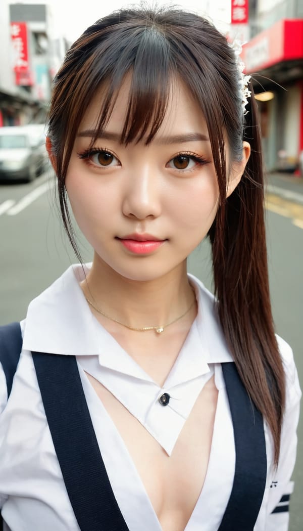 Tags: 21872187, SDXL
{"3": {"inputs": {"seed": 358630622074885, "steps": 64, "cfg": 7.56, "sampler_name": "dpmpp_2m", "scheduler": "karras", "denoise": 1.0, "model": ["27", 0], "positive": ["6", 0], "negative": ["7", 0], "latent_image": ["5", 0]}, "class_type": "KSampler"}, "4": {"inputs": {"ckpt_name": "juggernautxl.safetensors"}, "class_type": "CheckpointLoaderSimple"}, "5": {"inputs": {"width": 768, "height": 1344, "batch_size": 1}, "class_type": "EmptyLatentImage"}, "6": {"inputs": {"text": "27 year old girl, (japanese:1.00), (slim:1.14), (double eyelids:1.01), (seductive facial expression:1.13), (eyelashes:1.02), (temptress:1.05), (pale skin:1.09), (detailed face:1.09), (cute:0.96), (idol:1.06), (blush:1.01), (beautiful eyes:1.06), (seductive pose:1.01), (perky ass:1.07), (exposed ass:1.09), (looking back:0.96), (sexy ass:1.00), (thigh gap:0.95), (school uniform:0.99), choker, busy street, (film:1.00), (RAW:1.01), (candid cinema:1.04), (detailed skin:1.09), (natural looking skin:1.06), (skin fuzz:1.01), (portra:1.02), (textured skin:1.00), (soft lighting:1.08)", "clip": ["27", 1]}, "class_type": "CLIPTextEncode"}, "7": {"inputs": {"text": "(worst quality:1.05), (low resolution:1.13), (open mouth:1.06), (watermark:1.11), (bad hands:1.07), (distorted:1.08), (twisted:1.07)", "clip": ["27", 1]}, "class_type": "CLIPTextEncode"}, "8": {"inputs": {"samples": ["3", 0], "vae": ["4", 2]}, "class_type": "VAEDecode"}, "25": {"inputs": {"lora_name": "nudify_xl.safetensors", "strength_model": 0.32, "strength_clip": 0.2, "model": ["4", 0], "clip": ["4", 1]}, "class_type": "LoraLoader"}, "26": {"inputs": {"lora_name": "shirtlift_SDXL_v2.safetensors", "strength_model": 0.19, "strength_clip": 0.0, "model": ["25", 0], "clip": ["25", 1]}, "class_type": "LoraLoader"}, "27": {"inputs": {"lora_name": "PerfectEyesXL.safetensors", "strength_model": 0.03, "strength_clip": 0.07, "model": ["26", 0], "clip": ["26", 1]}, "class_type": "LoraLoader"}, "30": {"inputs": {"model_name": "4x_NMKD-Superscale-SP_178000_G.pth"}, "class_type": "UpscaleModelLoader"}, "31": {"inputs": {"upscale_model": ["30", 0], "image": ["8", 0]}, "class_type": "ImageUpscaleWithModel"}, "32": {"inputs": {"upscale_method": "lanczos", "scale_by": 0.5, "image": ["31", 0]}, "class_type": "ImageScaleBy"}, "33": {"inputs": {"pixels": ["32", 0], "vae": ["4", 2]}, "class_type": "VAEEncode"}, "34": {"inputs": {"seed": 358630622074885, "steps": 64, "cfg": 7.56, "sampler_name": "dpmpp_2m", "scheduler": "karras", "denoise": 0.3, "model": ["27", 0], "positive": ["6", 0], "negative": ["7", 0], "latent_image": ["33", 0]}, "class_type": "KSampler"}, "36": {"inputs": {"samples": ["34", 0], "vae": ["4", 2]}, "class_type": "VAEDecode"}, "39": {"inputs": {"filename_prefix": "comfyapi-1732198997938", "images": ["36", 0]}, "class_type": "SaveImage"}}