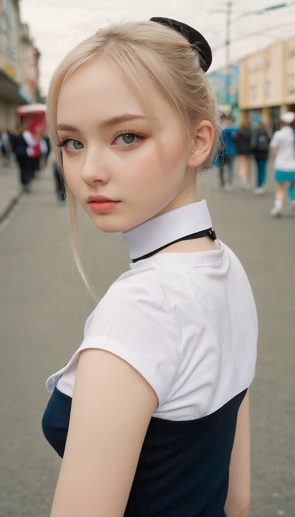 Tags: 21872187, SDXL
{"3": {"inputs": {"seed": 286527658734166, "steps": 32, "cfg": 5.5, "sampler_name": "dpmpp_2m", "scheduler": "karras", "denoise": 1.0, "model": ["27", 0], "positive": ["6", 0], "negative": ["7", 0], "latent_image": ["5", 0]}, "class_type": "KSampler"}, "4": {"inputs": {"ckpt_name": "juggernautxl.safetensors"}, "class_type": "CheckpointLoaderSimple"}, "5": {"inputs": {"width": 768, "height": 1344, "batch_size": 1}, "class_type": "EmptyLatentImage"}, "6": {"inputs": {"text": "18 year old girl, (russian:0.99), (detailed face:0.98), (pale skin:1.10), (idol:1.12), (slim:1.09), (eyelashes:0.98), (cute:1.05), (temptress:1.03), (blush:1.02), (double eyelids:1.05), (beautiful eyes:1.09), (seductive pose:1.01), (seductive facial expression:1.12), (sexy lips:1.11), (in a seductive pose:1.06), (large perky breasts:1.00), (cleavage:0.96), (thigh gap:1.08), (school uniform:1.07), choker, busy street, (film:1.05), (textured skin:1.03), (portra:1.02), (detailed skin:1.09), (soft lighting:1.01), (skin fuzz:1.08), (natural looking skin:1.01), (RAW:1.08), (candid cinema:1.04)", "clip": ["27", 1]}, "class_type": "CLIPTextEncode"}, "7": {"inputs": {"text": "(distorted:1.07), (watermark:1.11), (worst quality:1.14), (bad hands:1.07), (open mouth:1.08), (low resolution:1.07), (twisted:1.13)", "clip": ["27", 1]}, "class_type": "CLIPTextEncode"}, "8": {"inputs": {"samples": ["3", 0], "vae": ["4", 2]}, "class_type": "VAEDecode"}, "25": {"inputs": {"lora_name": "nudify_xl.safetensors", "strength_model": 0.36, "strength_clip": 0.01, "model": ["4", 0], "clip": ["4", 1]}, "class_type": "LoraLoader"}, "26": {"inputs": {"lora_name": "shirtlift_SDXL_v2.safetensors", "strength_model": 0.15, "strength_clip": 0.03, "model": ["25", 0], "clip": ["25", 1]}, "class_type": "LoraLoader"}, "27": {"inputs": {"lora_name": "PerfectEyesXL.safetensors", "strength_model": 0.13, "strength_clip": 0.18, "model": ["26", 0], "clip": ["26", 1]}, "class_type": "LoraLoader"}, "30": {"inputs": {"model_name": "4x_NMKD-Superscale-SP_178000_G.pth"}, "class_type": "UpscaleModelLoader"}, "31": {"inputs": {"upscale_model": ["30", 0], "image": ["8", 0]}, "class_type": "ImageUpscaleWithModel"}, "32": {"inputs": {"upscale_method": "lanczos", "scale_by": 0.5, "image": ["31", 0]}, "class_type": "ImageScaleBy"}, "33": {"inputs": {"pixels": ["32", 0], "vae": ["4", 2]}, "class_type": "VAEEncode"}, "34": {"inputs": {"seed": 286527658734166, "steps": 32, "cfg": 5.5, "sampler_name": "dpmpp_2m", "scheduler": "karras", "denoise": 0.3, "model": ["27", 0], "positive": ["6", 0], "negative": ["7", 0], "latent_image": ["33", 0]}, "class_type": "KSampler"}, "36": {"inputs": {"samples": ["34", 0], "vae": ["4", 2]}, "class_type": "VAEDecode"}, "39": {"inputs": {"filename_prefix": "comfyapi-1714605592382", "images": ["36", 0]}, "class_type": "SaveImage"}}