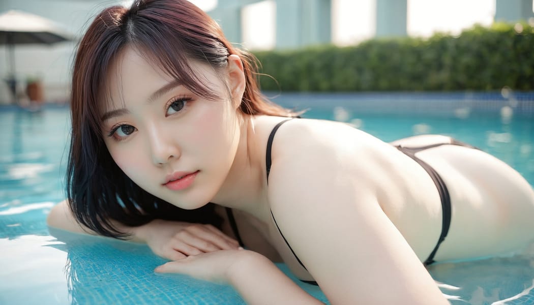 Tags: 21872187, SDXL
{"3": {"inputs": {"seed": 192756703394309, "steps": 64, "cfg": 6.87, "sampler_name": "dpmpp_2m", "scheduler": "karras", "denoise": 1.0, "model": ["27", 0], "positive": ["6", 0], "negative": ["7", 0], "latent_image": ["5", 0]}, "class_type": "KSampler"}, "4": {"inputs": {"ckpt_name": "juggernautxl.safetensors"}, "class_type": "CheckpointLoaderSimple"}, "5": {"inputs": {"width": 1344, "height": 768, "batch_size": 1}, "class_type": "EmptyLatentImage"}, "6": {"inputs": {"text": "26 year old girl, (korean:1.09), (blush:1.01), (eyelashes:0.99), (double eyelids:1.04), (sexy lips:0.95), (cute:1.10), (detailed face:1.03), (slim:1.05), (idol:1.12), (beautiful eyes:0.95), (seductive facial expression:1.02), (pale skin:1.12), (temptress:1.10), (in a seductive pose:1.06), (large perky breasts:1.04), (cleavage:1.14), (thigh gap:1.06), (in a swimsuit:1.02) at a pool, (RAW:1.03), (portra:1.08), (textured skin:1.09), (detailed skin:1.00), (soft lighting:1.03), (film:1.09), (natural looking skin:1.08), (candid cinema:1.01), (skin fuzz:1.07)", "clip": ["27", 1]}, "class_type": "CLIPTextEncode"}, "7": {"inputs": {"text": "(worst quality:1.08), (open mouth:1.10), (bad hands:1.13), (low resolution:1.14), (twisted:1.14), (watermark:1.13), (distorted:1.10)", "clip": ["27", 1]}, "class_type": "CLIPTextEncode"}, "8": {"inputs": {"samples": ["3", 0], "vae": ["4", 2]}, "class_type": "VAEDecode"}, "25": {"inputs": {"lora_name": "nudify_xl.safetensors", "strength_model": 0.16, "strength_clip": 0.29, "model": ["4", 0], "clip": ["4", 1]}, "class_type": "LoraLoader"}, "26": {"inputs": {"lora_name": "shirtlift_SDXL_v2.safetensors", "strength_model": 0.07, "strength_clip": 0.04, "model": ["25", 0], "clip": ["25", 1]}, "class_type": "LoraLoader"}, "27": {"inputs": {"lora_name": "PerfectEyesXL.safetensors", "strength_model": 0.04, "strength_clip": 0.02, "model": ["26", 0], "clip": ["26", 1]}, "class_type": "LoraLoader"}, "30": {"inputs": {"model_name": "4x_NMKD-Superscale-SP_178000_G.pth"}, "class_type": "UpscaleModelLoader"}, "31": {"inputs": {"upscale_model": ["30", 0], "image": ["8", 0]}, "class_type": "ImageUpscaleWithModel"}, "32": {"inputs": {"upscale_method": "lanczos", "scale_by": 0.5, "image": ["31", 0]}, "class_type": "ImageScaleBy"}, "33": {"inputs": {"pixels": ["32", 0], "vae": ["4", 2]}, "class_type": "VAEEncode"}, "34": {"inputs": {"seed": 192756703394309, "steps": 64, "cfg": 6.87, "sampler_name": "dpmpp_2m", "scheduler": "karras", "denoise": 0.3, "model": ["27", 0], "positive": ["6", 0], "negative": ["7", 0], "latent_image": ["33", 0]}, "class_type": "KSampler"}, "36": {"inputs": {"samples": ["34", 0], "vae": ["4", 2]}, "class_type": "VAEDecode"}, "39": {"inputs": {"filename_prefix": "comfyapi-1725985228687", "images": ["36", 0]}, "class_type": "SaveImage"}}