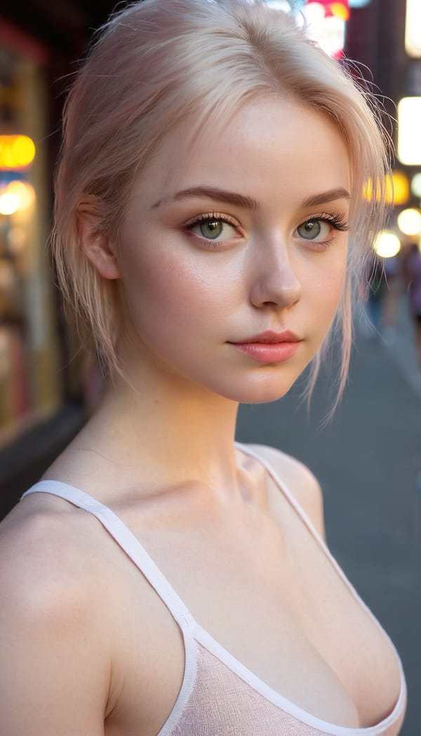 Tags: 21872187, SDXL
{"3": {"inputs": {"seed": 679903778899588, "steps": 32, "cfg": 7.34, "sampler_name": "dpmpp_2m", "scheduler": "karras", "denoise": 1.0, "model": ["27", 0], "positive": ["6", 0], "negative": ["7", 0], "latent_image": ["5", 0]}, "class_type": "KSampler"}, "4": {"inputs": {"ckpt_name": "juggernautxl.safetensors"}, "class_type": "CheckpointLoaderSimple"}, "5": {"inputs": {"width": 768, "height": 1344, "batch_size": 1}, "class_type": "EmptyLatentImage"}, "6": {"inputs": {"text": "22 year old girl, (irish:1.09), (beautiful eyes:1.00), (seductive pose:1.07), (pale skin:1.13), (detailed face:1.07), (seductive facial expression:1.12), (eyelashes:0.95), (temptress:1.07), (idol:1.10), (double eyelids:0.98), (cute:1.00), (slim:1.11), (sexy lips:1.03), (blush:1.10), (perky ass:1.09), (exposed ass:1.06), (looking back:1.10), (sexy ass:0.96), (thigh gap:0.96), (white tanktop:0.95), busy street, (soft lighting:1.05), (candid cinema:1.07), (film:1.01), (RAW:1.09), (natural looking skin:1.01), (textured skin:1.07), (skin fuzz:1.02), (detailed skin:1.05), (portra:1.01)", "clip": ["27", 1]}, "class_type": "CLIPTextEncode"}, "7": {"inputs": {"text": "(open mouth:1.09), (distorted:1.05), (worst quality:1.08), (bad hands:1.14), (watermark:1.11), (twisted:1.06), (low resolution:1.12)", "clip": ["27", 1]}, "class_type": "CLIPTextEncode"}, "8": {"inputs": {"samples": ["3", 0], "vae": ["4", 2]}, "class_type": "VAEDecode"}, "25": {"inputs": {"lora_name": "nudify_xl.safetensors", "strength_model": 0.17, "strength_clip": 0.2, "model": ["4", 0], "clip": ["4", 1]}, "class_type": "LoraLoader"}, "26": {"inputs": {"lora_name": "shirtlift_SDXL_v2.safetensors", "strength_model": 0.16, "strength_clip": 0.0, "model": ["25", 0], "clip": ["25", 1]}, "class_type": "LoraLoader"}, "27": {"inputs": {"lora_name": "PerfectEyesXL.safetensors", "strength_model": 0.13, "strength_clip": 0.13, "model": ["26", 0], "clip": ["26", 1]}, "class_type": "LoraLoader"}, "30": {"inputs": {"model_name": "4x_NMKD-Superscale-SP_178000_G.pth"}, "class_type": "UpscaleModelLoader"}, "31": {"inputs": {"upscale_model": ["30", 0], "image": ["8", 0]}, "class_type": "ImageUpscaleWithModel"}, "32": {"inputs": {"upscale_method": "lanczos", "scale_by": 0.5, "image": ["31", 0]}, "class_type": "ImageScaleBy"}, "33": {"inputs": {"pixels": ["32", 0], "vae": ["4", 2]}, "class_type": "VAEEncode"}, "34": {"inputs": {"seed": 679903778899588, "steps": 32, "cfg": 7.34, "sampler_name": "dpmpp_2m", "scheduler": "karras", "denoise": 0.3, "model": ["27", 0], "positive": ["6", 0], "negative": ["7", 0], "latent_image": ["33", 0]}, "class_type": "KSampler"}, "36": {"inputs": {"samples": ["34", 0], "vae": ["4", 2]}, "class_type": "VAEDecode"}, "39": {"inputs": {"filename_prefix": "comfyapi-1726876903591", "images": ["36", 0]}, "class_type": "SaveImage"}}