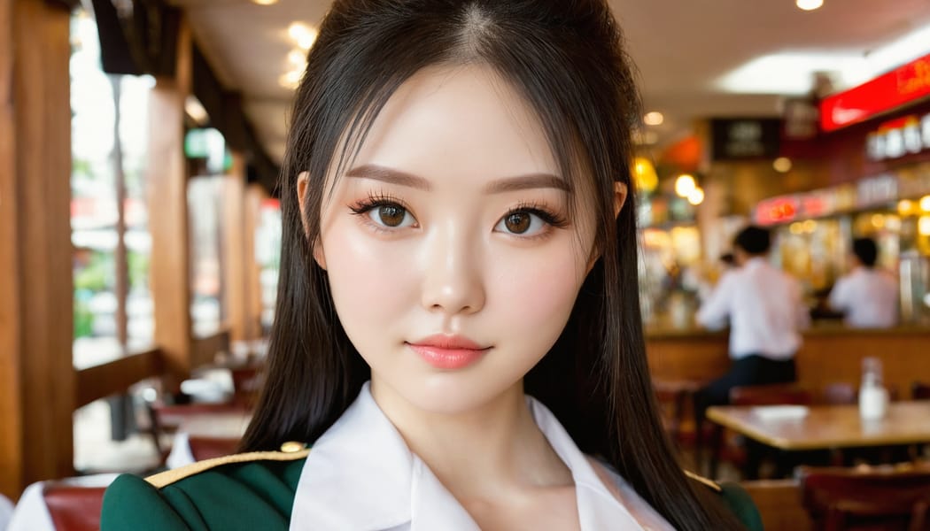 Tags: 21872187, SDXL
{"3": {"inputs": {"seed": 801103906159348, "steps": 64, "cfg": 6.81, "sampler_name": "dpmpp_2m", "scheduler": "karras", "denoise": 1.0, "model": ["27", 0], "positive": ["6", 0], "negative": ["7", 0], "latent_image": ["5", 0]}, "class_type": "KSampler"}, "4": {"inputs": {"ckpt_name": "juggernautxl.safetensors"}, "class_type": "CheckpointLoaderSimple"}, "5": {"inputs": {"width": 1344, "height": 768, "batch_size": 1}, "class_type": "EmptyLatentImage"}, "6": {"inputs": {"text": "21 year old girl, (irish:0.96), (chinese:0.96), (blush:0.97), (cute:1.12), (pale skin:1.14), (double eyelids:1.14), (seductive pose:1.08), (beautiful eyes:1.13), (sexy lips:1.00), (eyelashes:1.12), (seductive facial expression:1.05), (temptress:1.04), (idol:1.00), (detailed face:1.08), (slim:1.04), (in a seductive pose:1.11), (large perky breasts:1.07), (cleavage:1.14), (thigh gap:1.03), (a waitress in uniform:1.07) working at a restaurant, (detailed skin:1.06), (film:1.00), (soft lighting:1.00), (natural looking skin:1.00), (portra:1.04), (skin fuzz:1.04), (candid cinema:1.04), (RAW:1.07), (textured skin:1.02)", "clip": ["27", 1]}, "class_type": "CLIPTextEncode"}, "7": {"inputs": {"text": "(open mouth:1.13), (twisted:1.11), (watermark:1.07), (low resolution:1.13), (worst quality:1.11), (bad hands:1.13), (distorted:1.12)", "clip": ["27", 1]}, "class_type": "CLIPTextEncode"}, "8": {"inputs": {"samples": ["3", 0], "vae": ["4", 2]}, "class_type": "VAEDecode"}, "25": {"inputs": {"lora_name": "nudify_xl.safetensors", "strength_model": 0.17, "strength_clip": 0.34, "model": ["4", 0], "clip": ["4", 1]}, "class_type": "LoraLoader"}, "26": {"inputs": {"lora_name": "shirtlift_SDXL_v2.safetensors", "strength_model": 0.19, "strength_clip": 0.06, "model": ["25", 0], "clip": ["25", 1]}, "class_type": "LoraLoader"}, "27": {"inputs": {"lora_name": "PerfectEyesXL.safetensors", "strength_model": 0.04, "strength_clip": 0.16, "model": ["26", 0], "clip": ["26", 1]}, "class_type": "LoraLoader"}, "30": {"inputs": {"model_name": "4x_NMKD-Superscale-SP_178000_G.pth"}, "class_type": "UpscaleModelLoader"}, "31": {"inputs": {"upscale_model": ["30", 0], "image": ["8", 0]}, "class_type": "ImageUpscaleWithModel"}, "32": {"inputs": {"upscale_method": "lanczos", "scale_by": 0.5, "image": ["31", 0]}, "class_type": "ImageScaleBy"}, "33": {"inputs": {"pixels": ["32", 0], "vae": ["4", 2]}, "class_type": "VAEEncode"}, "34": {"inputs": {"seed": 801103906159348, "steps": 64, "cfg": 6.81, "sampler_name": "dpmpp_2m", "scheduler": "karras", "denoise": 0.3, "model": ["27", 0], "positive": ["6", 0], "negative": ["7", 0], "latent_image": ["33", 0]}, "class_type": "KSampler"}, "36": {"inputs": {"samples": ["34", 0], "vae": ["4", 2]}, "class_type": "VAEDecode"}, "39": {"inputs": {"filename_prefix": "comfyapi-1730441035641", "images": ["36", 0]}, "class_type": "SaveImage"}}