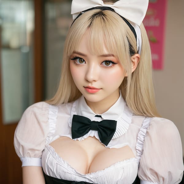 Tags: 21872187, SDXL
{"3": {"inputs": {"seed": 368918092759430, "steps": 32, "cfg": 5.61, "sampler_name": "dpmpp_2m", "scheduler": "karras", "denoise": 1.0, "model": ["27", 0], "positive": ["6", 0], "negative": ["7", 0], "latent_image": ["5", 0]}, "class_type": "KSampler"}, "4": {"inputs": {"ckpt_name": "juggernautxl.safetensors"}, "class_type": "CheckpointLoaderSimple"}, "5": {"inputs": {"width": 1024, "height": 1024, "batch_size": 1}, "class_type": "EmptyLatentImage"}, "6": {"inputs": {"text": "22 year old girl, (beautiful eyes:0.99), (idol:1.12), (seductive pose:1.04), (seductive facial expression:0.98), (blush:0.97), (temptress:0.96), (eyelashes:1.13), (cute:0.96), (sexy lips:1.03), (pale skin:1.06), (detailed face:1.01), (slim:1.13), (double eyelids:0.98), (in a seductive pose:1.04), (large perky breasts:1.01), (cleavage:1.01), (thigh gap:1.09), in a (skimpy maid costume:1.02) working at a maid cafe, choker, bowtie, headband, pleated skirt, (textured skin:1.02), (soft lighting:1.09), (detailed skin:1.00), (RAW:1.03), (candid cinema:1.00), (portra:1.05), (natural looking skin:1.01), (film:1.09)", "clip": ["27", 1]}, "class_type": "CLIPTextEncode"}, "7": {"inputs": {"text": "(watermark:1.07), (open mouth:1.10), (twisted:1.07), (bad hands:1.14), (low resolution:1.12), (worst quality:1.05), (distorted:1.12)", "clip": ["27", 1]}, "class_type": "CLIPTextEncode"}, "8": {"inputs": {"samples": ["3", 0], "vae": ["4", 2]}, "class_type": "VAEDecode"}, "25": {"inputs": {"lora_name": "nudify_xl.safetensors", "strength_model": 0.36, "strength_clip": 0.08, "model": ["4", 0], "clip": ["4", 1]}, "class_type": "LoraLoader"}, "26": {"inputs": {"lora_name": "shirtlift_SDXL_v2.safetensors", "strength_model": 0.09, "strength_clip": 0.19, "model": ["25", 0], "clip": ["25", 1]}, "class_type": "LoraLoader"}, "27": {"inputs": {"lora_name": "PerfectEyesXL.safetensors", "strength_model": 0.08, "strength_clip": 0.04, "model": ["26", 0], "clip": ["26", 1]}, "class_type": "LoraLoader"}, "30": {"inputs": {"model_name": "4x_NMKD-Superscale-SP_178000_G.pth"}, "class_type": "UpscaleModelLoader"}, "31": {"inputs": {"upscale_model": ["30", 0], "image": ["8", 0]}, "class_type": "ImageUpscaleWithModel"}, "32": {"inputs": {"upscale_method": "lanczos", "scale_by": 0.5, "image": ["31", 0]}, "class_type": "ImageScaleBy"}, "33": {"inputs": {"pixels": ["32", 0], "vae": ["4", 2]}, "class_type": "VAEEncode"}, "34": {"inputs": {"seed": 368918092759430, "steps": 32, "cfg": 5.61, "sampler_name": "dpmpp_2m", "scheduler": "karras", "denoise": 0.3, "model": ["27", 0], "positive": ["6", 0], "negative": ["7", 0], "latent_image": ["33", 0]}, "class_type": "KSampler"}, "36": {"inputs": {"samples": ["34", 0], "vae": ["4", 2]}, "class_type": "VAEDecode"}, "39": {"inputs": {"filename_prefix": "comfyapi-1732561360843", "images": ["36", 0]}, "class_type": "SaveImage"}}