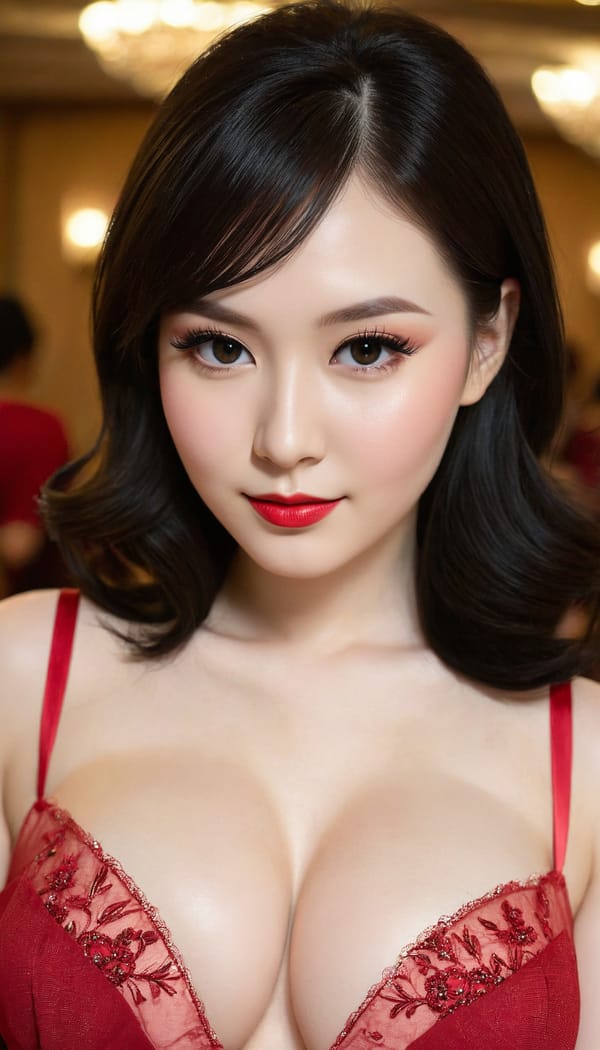 Tags: 21872187, SDXL
{"3": {"inputs": {"seed": 623137708326270, "steps": 32, "cfg": 7.98, "sampler_name": "dpmpp_2m", "scheduler": "karras", "denoise": 1.0, "model": ["27", 0], "positive": ["6", 0], "negative": ["7", 0], "latent_image": ["5", 0]}, "class_type": "KSampler"}, "4": {"inputs": {"ckpt_name": "juggernautXL_v8Rundiffusion.safetensors"}, "class_type": "CheckpointLoaderSimple"}, "5": {"inputs": {"width": 768, "height": 1344, "batch_size": 1}, "class_type": "EmptyLatentImage"}, "6": {"inputs": {"text": "27 year old girl, (idol:0.97), (seductive pose:1.09), (slim:1.13), (pale skin:1.04), (beautiful eyes:0.97), (eyelashes:1.10), (blush:1.05), (sexy lips:1.03), (detailed face:0.96), (double eyelids:0.98), (cute:0.95), (temptress:1.09), (seductive facial expression:1.09), (in a seductive pose:0.96), (large perky breasts:1.10), (cleavage:1.00), (thigh gap:1.02), (wearing a low-cut red dress:1.07) at a ballroom, (RAW:1.06), (film:1.07), (soft lighting:1.07), (textured skin:1.03), (detailed skin:1.03), (portra:1.05), (candid cinema:1.05), (natural looking skin:1.08), (skin fuzz:1.05)", "clip": ["27", 1]}, "class_type": "CLIPTextEncode"}, "7": {"inputs": {"text": "(watermark:1.05), (worst quality:1.08), (bad hands:1.05), (low resolution:1.08), (distorted:1.08), (twisted:1.10), (open mouth:1.12)", "clip": ["27", 1]}, "class_type": "CLIPTextEncode"}, "8": {"inputs": {"samples": ["3", 0], "vae": ["4", 2]}, "class_type": "VAEDecode"}, "25": {"inputs": {"lora_name": "nudify_xl.safetensors", "strength_model": 0.2, "strength_clip": 0.23, "model": ["4", 0], "clip": ["4", 1]}, "class_type": "LoraLoader"}, "26": {"inputs": {"lora_name": "shirtlift_SDXL_v2.safetensors", "strength_model": 0.07, "strength_clip": 0.16, "model": ["25", 0], "clip": ["25", 1]}, "class_type": "LoraLoader"}, "27": {"inputs": {"lora_name": "PerfectEyesXL.safetensors", "strength_model": 0.01, "strength_clip": 0.02, "model": ["26", 0], "clip": ["26", 1]}, "class_type": "LoraLoader"}, "30": {"inputs": {"model_name": "4x_NMKD-Superscale-SP_178000_G.pth"}, "class_type": "UpscaleModelLoader"}, "31": {"inputs": {"upscale_model": ["30", 0], "image": ["8", 0]}, "class_type": "ImageUpscaleWithModel"}, "32": {"inputs": {"upscale_method": "lanczos", "scale_by": 0.5, "image": ["31", 0]}, "class_type": "ImageScaleBy"}, "33": {"inputs": {"pixels": ["32", 0], "vae": ["4", 2]}, "class_type": "VAEEncode"}, "34": {"inputs": {"seed": 623137708326270, "steps": 32, "cfg": 7.98, "sampler_name": "dpmpp_2m", "scheduler": "karras", "denoise": 0.3, "model": ["27", 0], "positive": ["6", 0], "negative": ["7", 0], "latent_image": ["33", 0]}, "class_type": "KSampler"}, "36": {"inputs": {"samples": ["34", 0], "vae": ["4", 2]}, "class_type": "VAEDecode"}, "39": {"inputs": {"filename_prefix": "comfyapi-1707981818069", "images": ["36", 0]}, "class_type": "SaveImage"}}