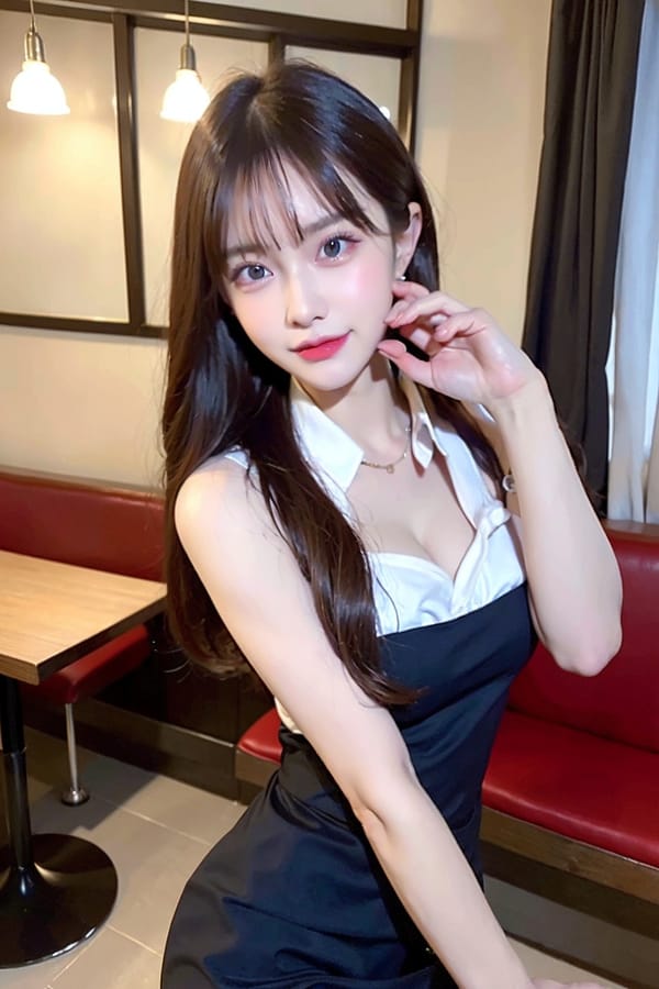 Tags: 21872187
<lora:mix4:0.51>, <lora:JapaneseDollLikeness_v15:0.37>, <lora:koreanDollLikeness:0.62>, (ukrainian:1.10), (waitress wearing uniform:1.12), restaurant, (seductive pose:1.08), extremely detailed eyes, extremely detailed face, cute, (photorealistic:0.92), sexy lips, seductive smile, double eyelids, eyelashes, pale skin, full body portrait, 4K, RAW, hyper realistic, (long slim legs:1.09), blush, 1girl, solo, (stunningly attractive:1.07)
Negative prompt: sketches, black and white, disfigured, (worst quality:2.18)
Steps: 32, Sampler: DPM++ 2M Karras, CFG scale: 7.16, Seed: 3340518667, Size: 512x768, Model hash: fc2511737a, Model: chilloutmix_NiPrunedFp32Fix, Seed resize from: -1x-1, Denoising strength: 0.3, Version: v1.2.1, Hires upscale: 2.0, Hires steps: 32, Hires upscaler: ESRGAN_4x