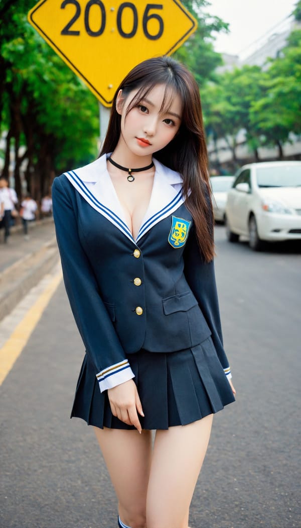 Tags: 21872187, SDXL
{"3": {"inputs": {"seed": 974556389891131, "steps": 64, "cfg": 6.44, "sampler_name": "dpmpp_2m", "scheduler": "karras", "denoise": 1.0, "model": ["27", 0], "positive": ["6", 0], "negative": ["7", 0], "latent_image": ["5", 0]}, "class_type": "KSampler"}, "4": {"inputs": {"ckpt_name": "helloworldxl.safetensors"}, "class_type": "CheckpointLoaderSimple"}, "5": {"inputs": {"width": 768, "height": 1344, "batch_size": 1}, "class_type": "EmptyLatentImage"}, "6": {"inputs": {"text": "20 year old girl, (ukrainian:1.07), (korean:0.95), (taiwanese:0.99), (chinese:0.98), (double eyelids:0.97), (eyelashes:1.14), (beautiful eyes:0.98), (sexy lips:1.12), (blush:1.02), (slim:1.11), (cute:1.10), (seductive facial expression:0.96), (seductive pose:1.04), (detailed face:1.11), (pale skin:0.96), (idol:1.00), (in a seductive pose:1.09), (large perky breasts:1.03), (cleavage:1.13), (thigh gap:0.98), (school uniform:1.06), choker, busy street, (detailed skin:1.05), (soft lighting:1.00), (textured skin:1.09), (skin fuzz:1.06), (RAW:1.04), (candid cinema:1.03), (natural looking skin:1.05), (film:1.06), (portra:1.02)", "clip": ["27", 1]}, "class_type": "CLIPTextEncode"}, "7": {"inputs": {"text": "(distorted:1.05), (twisted:1.05), (open mouth:1.05), (low resolution:1.07), (worst quality:1.05), (watermark:1.12), (bad hands:1.11)", "clip": ["27", 1]}, "class_type": "CLIPTextEncode"}, "8": {"inputs": {"samples": ["3", 0], "vae": ["4", 2]}, "class_type": "VAEDecode"}, "25": {"inputs": {"lora_name": "nudify_xl.safetensors", "strength_model": 0.28, "strength_clip": 0.34, "model": ["4", 0], "clip": ["4", 1]}, "class_type": "LoraLoader"}, "26": {"inputs": {"lora_name": "shirtlift_SDXL_v2.safetensors", "strength_model": 0.08, "strength_clip": 0.13, "model": ["25", 0], "clip": ["25", 1]}, "class_type": "LoraLoader"}, "27": {"inputs": {"lora_name": "PerfectEyesXL.safetensors", "strength_model": 0.07, "strength_clip": 0.14, "model": ["26", 0], "clip": ["26", 1]}, "class_type": "LoraLoader"}, "30": {"inputs": {"model_name": "4x_NMKD-Superscale-SP_178000_G.pth"}, "class_type": "UpscaleModelLoader"}, "31": {"inputs": {"upscale_model": ["30", 0], "image": ["8", 0]}, "class_type": "ImageUpscaleWithModel"}, "32": {"inputs": {"upscale_method": "lanczos", "scale_by": 0.5, "image": ["31", 0]}, "class_type": "ImageScaleBy"}, "33": {"inputs": {"pixels": ["32", 0], "vae": ["4", 2]}, "class_type": "VAEEncode"}, "34": {"inputs": {"seed": 974556389891131, "steps": 64, "cfg": 6.44, "sampler_name": "dpmpp_2m", "scheduler": "karras", "denoise": 0.3, "model": ["27", 0], "positive": ["6", 0], "negative": ["7", 0], "latent_image": ["33", 0]}, "class_type": "KSampler"}, "36": {"inputs": {"samples": ["34", 0], "vae": ["4", 2]}, "class_type": "VAEDecode"}, "39": {"inputs": {"filename_prefix": "comfyapi-1718618215113", "images": ["36", 0]}, "class_type": "SaveImage"}}