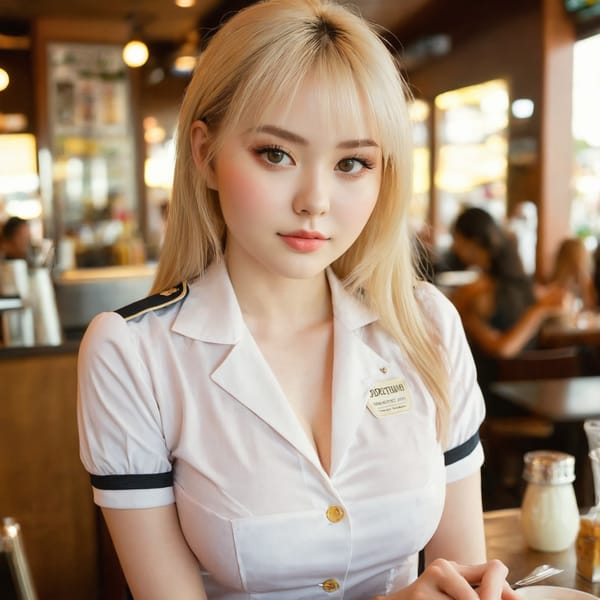 Tags: 21872187, SDXL
{"3": {"inputs": {"seed": 150292567483353, "steps": 64, "cfg": 5.41, "sampler_name": "dpmpp_2m", "scheduler": "karras", "denoise": 1.0, "model": ["27", 0], "positive": ["6", 0], "negative": ["7", 0], "latent_image": ["5", 0]}, "class_type": "KSampler"}, "4": {"inputs": {"ckpt_name": "juggernautxl.safetensors"}, "class_type": "CheckpointLoaderSimple"}, "5": {"inputs": {"width": 1024, "height": 1024, "batch_size": 1}, "class_type": "EmptyLatentImage"}, "6": {"inputs": {"text": "25 year old girl, (blush:1.13), (cute:1.10), (temptress:1.07), (beautiful eyes:1.04), (slim:1.05), (seductive pose:1.02), (pale skin:1.12), (double eyelids:0.96), (idol:1.05), (seductive facial expression:0.97), (eyelashes:1.13), (sexy lips:0.99), (detailed face:0.99), (in a seductive pose:1.13), (large perky breasts:1.05), (cleavage:0.97), (thigh gap:1.06), (a waitress in uniform:1.11) working at a restaurant, (portra:1.03), (skin fuzz:1.00), (candid cinema:1.06), (textured skin:1.06), (detailed skin:1.01), (soft lighting:1.07), (natural looking skin:1.04), (film:1.07), (RAW:1.01)", "clip": ["27", 1]}, "class_type": "CLIPTextEncode"}, "7": {"inputs": {"text": "(worst quality:1.09), (distorted:1.14), (low resolution:1.10), (open mouth:1.14), (bad hands:1.06), (watermark:1.06), (twisted:1.05)", "clip": ["27", 1]}, "class_type": "CLIPTextEncode"}, "8": {"inputs": {"samples": ["3", 0], "vae": ["4", 2]}, "class_type": "VAEDecode"}, "25": {"inputs": {"lora_name": "nudify_xl.safetensors", "strength_model": 0.38, "strength_clip": 0.38, "model": ["4", 0], "clip": ["4", 1]}, "class_type": "LoraLoader"}, "26": {"inputs": {"lora_name": "shirtlift_SDXL_v2.safetensors", "strength_model": 0.11, "strength_clip": 0.03, "model": ["25", 0], "clip": ["25", 1]}, "class_type": "LoraLoader"}, "27": {"inputs": {"lora_name": "PerfectEyesXL.safetensors", "strength_model": 0.0, "strength_clip": 0.13, "model": ["26", 0], "clip": ["26", 1]}, "class_type": "LoraLoader"}, "30": {"inputs": {"model_name": "4x_NMKD-Superscale-SP_178000_G.pth"}, "class_type": "UpscaleModelLoader"}, "31": {"inputs": {"upscale_model": ["30", 0], "image": ["8", 0]}, "class_type": "ImageUpscaleWithModel"}, "32": {"inputs": {"upscale_method": "lanczos", "scale_by": 0.5, "image": ["31", 0]}, "class_type": "ImageScaleBy"}, "33": {"inputs": {"pixels": ["32", 0], "vae": ["4", 2]}, "class_type": "VAEEncode"}, "34": {"inputs": {"seed": 150292567483353, "steps": 64, "cfg": 5.41, "sampler_name": "dpmpp_2m", "scheduler": "karras", "denoise": 0.3, "model": ["27", 0], "positive": ["6", 0], "negative": ["7", 0], "latent_image": ["33", 0]}, "class_type": "KSampler"}, "36": {"inputs": {"samples": ["34", 0], "vae": ["4", 2]}, "class_type": "VAEDecode"}, "39": {"inputs": {"filename_prefix": "comfyapi-1731629423718", "images": ["36", 0]}, "class_type": "SaveImage"}}