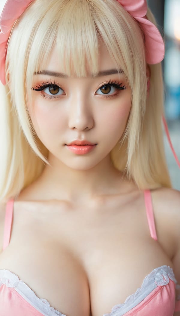 Tags: 21872187, SDXL
{"3": {"inputs": {"seed": 574697017421894, "steps": 64, "cfg": 5.81, "sampler_name": "dpmpp_2m", "scheduler": "karras", "denoise": 1.0, "model": ["27", 0], "positive": ["6", 0], "negative": ["7", 0], "latent_image": ["5", 0]}, "class_type": "KSampler"}, "4": {"inputs": {"ckpt_name": "juggernautxl.safetensors"}, "class_type": "CheckpointLoaderSimple"}, "5": {"inputs": {"width": 768, "height": 1344, "batch_size": 1}, "class_type": "EmptyLatentImage"}, "6": {"inputs": {"text": "21 year old girl, (ukrainian:1.07), (chinese:1.04), (eyelashes:1.06), (cute:1.04), (detailed face:1.09), (double eyelids:1.03), (slim:1.02), (blush:1.01), (sexy lips:0.98), (temptress:1.00), (beautiful eyes:0.95), (pale skin:0.96), (seductive pose:1.01), (in a seductive pose:1.00), (large perky breasts:0.95), (cleavage:1.13), (thigh gap:1.00), (in a cosplay:1.04) at comiket posing for camera, (RAW:1.07), (detailed skin:1.09), (skin fuzz:1.06), (textured skin:1.00), (soft lighting:1.02), (portra:1.07), (natural looking skin:1.02), (candid cinema:1.03), (film:1.07)", "clip": ["27", 1]}, "class_type": "CLIPTextEncode"}, "7": {"inputs": {"text": "(worst quality:1.05), (low resolution:1.12), (twisted:1.06), (open mouth:1.07), (watermark:1.05), (distorted:1.13), (bad hands:1.05)", "clip": ["27", 1]}, "class_type": "CLIPTextEncode"}, "8": {"inputs": {"samples": ["3", 0], "vae": ["4", 2]}, "class_type": "VAEDecode"}, "25": {"inputs": {"lora_name": "nudify_xl.safetensors", "strength_model": 0.24, "strength_clip": 0.17, "model": ["4", 0], "clip": ["4", 1]}, "class_type": "LoraLoader"}, "26": {"inputs": {"lora_name": "shirtlift_SDXL_v2.safetensors", "strength_model": 0.0, "strength_clip": 0.01, "model": ["25", 0], "clip": ["25", 1]}, "class_type": "LoraLoader"}, "27": {"inputs": {"lora_name": "PerfectEyesXL.safetensors", "strength_model": 0.16, "strength_clip": 0.16, "model": ["26", 0], "clip": ["26", 1]}, "class_type": "LoraLoader"}, "30": {"inputs": {"model_name": "4x_NMKD-Superscale-SP_178000_G.pth"}, "class_type": "UpscaleModelLoader"}, "31": {"inputs": {"upscale_model": ["30", 0], "image": ["8", 0]}, "class_type": "ImageUpscaleWithModel"}, "32": {"inputs": {"upscale_method": "lanczos", "scale_by": 0.5, "image": ["31", 0]}, "class_type": "ImageScaleBy"}, "33": {"inputs": {"pixels": ["32", 0], "vae": ["4", 2]}, "class_type": "VAEEncode"}, "34": {"inputs": {"seed": 574697017421894, "steps": 64, "cfg": 5.81, "sampler_name": "dpmpp_2m", "scheduler": "karras", "denoise": 0.3, "model": ["27", 0], "positive": ["6", 0], "negative": ["7", 0], "latent_image": ["33", 0]}, "class_type": "KSampler"}, "36": {"inputs": {"samples": ["34", 0], "vae": ["4", 2]}, "class_type": "VAEDecode"}, "39": {"inputs": {"filename_prefix": "comfyapi-1713770657039", "images": ["36", 0]}, "class_type": "SaveImage"}}