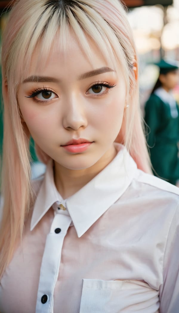 Tags: 21872187, SDXL
{"3": {"inputs": {"seed": 178581771611454, "steps": 64, "cfg": 7.96, "sampler_name": "dpmpp_2m", "scheduler": "karras", "denoise": 1.0, "model": ["27", 0], "positive": ["6", 0], "negative": ["7", 0], "latent_image": ["5", 0]}, "class_type": "KSampler"}, "4": {"inputs": {"ckpt_name": "juggernautxl.safetensors"}, "class_type": "CheckpointLoaderSimple"}, "5": {"inputs": {"width": 768, "height": 1344, "batch_size": 1}, "class_type": "EmptyLatentImage"}, "6": {"inputs": {"text": "25 year old girl, (blush:1.10), (double eyelids:1.04), (seductive facial expression:1.07), (idol:0.97), (slim:1.13), (pale skin:1.14), (sexy lips:0.96), (seductive pose:1.02), (eyelashes:1.11), (cute:1.01), (temptress:1.03), (beautiful eyes:0.95), (detailed face:0.95), (on all fours:1.05), (spreading ass cheeks:1.13), (from behind:1.14), (backboob:1.11), (school uniform:1.13), choker, busy street, (skin fuzz:1.00), (film:1.03), (detailed skin:1.04), (textured skin:1.03), (portra:1.06), (RAW:1.05), (natural looking skin:1.05), (candid cinema:1.06), (soft lighting:1.02)", "clip": ["27", 1]}, "class_type": "CLIPTextEncode"}, "7": {"inputs": {"text": "(worst quality:1.10), (distorted:1.13), (watermark:1.14), (open mouth:1.09), (bad hands:1.12), (twisted:1.07), (low resolution:1.12)", "clip": ["27", 1]}, "class_type": "CLIPTextEncode"}, "8": {"inputs": {"samples": ["3", 0], "vae": ["4", 2]}, "class_type": "VAEDecode"}, "25": {"inputs": {"lora_name": "nudify_xl.safetensors", "strength_model": 0.25, "strength_clip": 0.08, "model": ["4", 0], "clip": ["4", 1]}, "class_type": "LoraLoader"}, "26": {"inputs": {"lora_name": "shirtlift_SDXL_v2.safetensors", "strength_model": 0.12, "strength_clip": 0.16, "model": ["25", 0], "clip": ["25", 1]}, "class_type": "LoraLoader"}, "27": {"inputs": {"lora_name": "PerfectEyesXL.safetensors", "strength_model": 0.08, "strength_clip": 0.03, "model": ["26", 0], "clip": ["26", 1]}, "class_type": "LoraLoader"}, "30": {"inputs": {"model_name": "4x_NMKD-Superscale-SP_178000_G.pth"}, "class_type": "UpscaleModelLoader"}, "31": {"inputs": {"upscale_model": ["30", 0], "image": ["8", 0]}, "class_type": "ImageUpscaleWithModel"}, "32": {"inputs": {"upscale_method": "lanczos", "scale_by": 0.5, "image": ["31", 0]}, "class_type": "ImageScaleBy"}, "33": {"inputs": {"pixels": ["32", 0], "vae": ["4", 2]}, "class_type": "VAEEncode"}, "34": {"inputs": {"seed": 178581771611454, "steps": 64, "cfg": 7.96, "sampler_name": "dpmpp_2m", "scheduler": "karras", "denoise": 0.3, "model": ["27", 0], "positive": ["6", 0], "negative": ["7", 0], "latent_image": ["33", 0]}, "class_type": "KSampler"}, "36": {"inputs": {"samples": ["34", 0], "vae": ["4", 2]}, "class_type": "VAEDecode"}, "39": {"inputs": {"filename_prefix": "comfyapi-1735708674418", "images": ["36", 0]}, "class_type": "SaveImage"}}