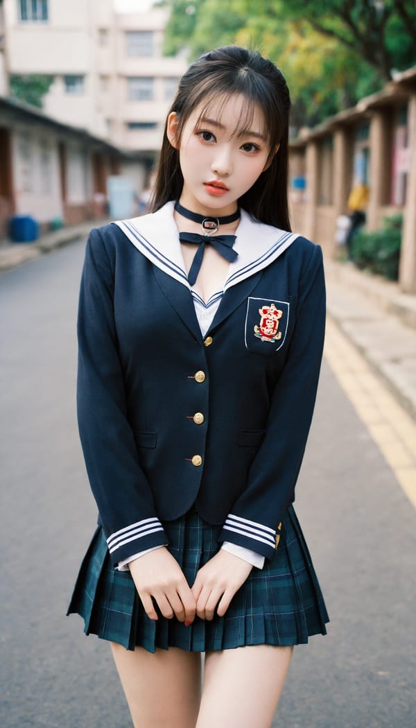 Tags: 21872187, SDXL
{"3": {"inputs": {"seed": 470155596456000, "steps": 64, "cfg": 7.71, "sampler_name": "dpmpp_2m", "scheduler": "karras", "denoise": 1.0, "model": ["27", 0], "positive": ["6", 0], "negative": ["7", 0], "latent_image": ["5", 0]}, "class_type": "KSampler"}, "4": {"inputs": {"ckpt_name": "helloworldxl.safetensors"}, "class_type": "CheckpointLoaderSimple"}, "5": {"inputs": {"width": 768, "height": 1344, "batch_size": 1}, "class_type": "EmptyLatentImage"}, "6": {"inputs": {"text": "19 year old girl, (chinese:1.01), (pale skin:0.98), (sexy lips:1.01), (eyelashes:0.98), (detailed face:1.06), (double eyelids:1.03), (seductive facial expression:0.98), (blush:1.10), (idol:1.01), (temptress:0.96), (seductive pose:0.98), (beautiful eyes:0.99), (cute:1.05), (slim:1.00), (in a seductive pose:0.98), (large perky breasts:1.04), (cleavage:1.00), (thigh gap:0.96), (school uniform:1.11), choker, busy street, (natural looking skin:1.09), (candid cinema:1.00), (skin fuzz:1.08), (film:1.06), (portra:1.03), (detailed skin:1.07), (soft lighting:1.01), (textured skin:1.01), (RAW:1.00)", "clip": ["27", 1]}, "class_type": "CLIPTextEncode"}, "7": {"inputs": {"text": "(bad hands:1.12), (twisted:1.07), (worst quality:1.12), (low resolution:1.06), (distorted:1.06), (watermark:1.12)", "clip": ["27", 1]}, "class_type": "CLIPTextEncode"}, "8": {"inputs": {"samples": ["3", 0], "vae": ["4", 2]}, "class_type": "VAEDecode"}, "25": {"inputs": {"lora_name": "nudify_xl.safetensors", "strength_model": 0.27, "strength_clip": 0.2, "model": ["4", 0], "clip": ["4", 1]}, "class_type": "LoraLoader"}, "26": {"inputs": {"lora_name": "shirtlift_SDXL_v2.safetensors", "strength_model": 0.07, "strength_clip": 0.0, "model": ["25", 0], "clip": ["25", 1]}, "class_type": "LoraLoader"}, "27": {"inputs": {"lora_name": "PerfectEyesXL.safetensors", "strength_model": 0.0, "strength_clip": 0.02, "model": ["26", 0], "clip": ["26", 1]}, "class_type": "LoraLoader"}, "30": {"inputs": {"model_name": "4x_NMKD-Superscale-SP_178000_G.pth"}, "class_type": "UpscaleModelLoader"}, "31": {"inputs": {"upscale_model": ["30", 0], "image": ["8", 0]}, "class_type": "ImageUpscaleWithModel"}, "32": {"inputs": {"upscale_method": "lanczos", "scale_by": 0.5, "image": ["31", 0]}, "class_type": "ImageScaleBy"}, "33": {"inputs": {"pixels": ["32", 0], "vae": ["4", 2]}, "class_type": "VAEEncode"}, "34": {"inputs": {"seed": 470155596456000, "steps": 64, "cfg": 7.71, "sampler_name": "dpmpp_2m", "scheduler": "karras", "denoise": 0.3, "model": ["27", 0], "positive": ["6", 0], "negative": ["7", 0], "latent_image": ["33", 0]}, "class_type": "KSampler"}, "36": {"inputs": {"samples": ["34", 0], "vae": ["4", 2]}, "class_type": "VAEDecode"}, "39": {"inputs": {"filename_prefix": "comfyapi-1734216137713", "images": ["36", 0]}, "class_type": "SaveImage"}}