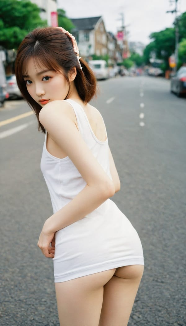 Tags: 21872187, SDXL
{"3": {"inputs": {"seed": 831994439890930, "steps": 64, "cfg": 5.01, "sampler_name": "dpmpp_2m", "scheduler": "karras", "denoise": 1.0, "model": ["27", 0], "positive": ["6", 0], "negative": ["7", 0], "latent_image": ["5", 0]}, "class_type": "KSampler"}, "4": {"inputs": {"ckpt_name": "helloworldxl.safetensors"}, "class_type": "CheckpointLoaderSimple"}, "5": {"inputs": {"width": 768, "height": 1344, "batch_size": 1}, "class_type": "EmptyLatentImage"}, "6": {"inputs": {"text": "20 year old girl, (korean:0.98), (irish:1.14), (beautiful eyes:1.07), (seductive pose:1.09), (detailed face:1.10), (slim:1.01), (sexy lips:1.06), (pale skin:1.00), (idol:1.11), (double eyelids:1.14), (temptress:1.02), (eyelashes:1.12), (blush:1.05), (seductive facial expression:1.14), (cute:1.02), (perky ass:1.04), (exposed ass:1.10), (looking back:1.09), (sexy ass:1.06), (thigh gap:1.04), (white tanktop:1.11), busy street, (skin fuzz:1.09), (portra:1.09), (candid cinema:1.09), (soft lighting:1.09), (natural looking skin:1.02), (detailed skin:1.03), (RAW:1.07), (textured skin:1.01)", "clip": ["27", 1]}, "class_type": "CLIPTextEncode"}, "7": {"inputs": {"text": "(watermark:1.09), (low resolution:1.14), (twisted:1.14), (distorted:1.09), (open mouth:1.10), (worst quality:1.05), (bad hands:1.13)", "clip": ["27", 1]}, "class_type": "CLIPTextEncode"}, "8": {"inputs": {"samples": ["3", 0], "vae": ["4", 2]}, "class_type": "VAEDecode"}, "25": {"inputs": {"lora_name": "nudify_xl.safetensors", "strength_model": 0.14, "strength_clip": 0.22, "model": ["4", 0], "clip": ["4", 1]}, "class_type": "LoraLoader"}, "26": {"inputs": {"lora_name": "shirtlift_SDXL_v2.safetensors", "strength_model": 0.05, "strength_clip": 0.14, "model": ["25", 0], "clip": ["25", 1]}, "class_type": "LoraLoader"}, "27": {"inputs": {"lora_name": "PerfectEyesXL.safetensors", "strength_model": 0.16, "strength_clip": 0.06, "model": ["26", 0], "clip": ["26", 1]}, "class_type": "LoraLoader"}, "30": {"inputs": {"model_name": "4x_NMKD-Superscale-SP_178000_G.pth"}, "class_type": "UpscaleModelLoader"}, "31": {"inputs": {"upscale_model": ["30", 0], "image": ["8", 0]}, "class_type": "ImageUpscaleWithModel"}, "32": {"inputs": {"upscale_method": "lanczos", "scale_by": 0.5, "image": ["31", 0]}, "class_type": "ImageScaleBy"}, "33": {"inputs": {"pixels": ["32", 0], "vae": ["4", 2]}, "class_type": "VAEEncode"}, "34": {"inputs": {"seed": 831994439890930, "steps": 64, "cfg": 5.01, "sampler_name": "dpmpp_2m", "scheduler": "karras", "denoise": 0.3, "model": ["27", 0], "positive": ["6", 0], "negative": ["7", 0], "latent_image": ["33", 0]}, "class_type": "KSampler"}, "36": {"inputs": {"samples": ["34", 0], "vae": ["4", 2]}, "class_type": "VAEDecode"}, "39": {"inputs": {"filename_prefix": "comfyapi-1731048439999", "images": ["36", 0]}, "class_type": "SaveImage"}}